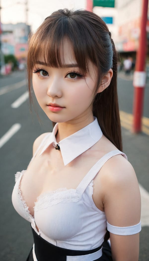 Tags: 21872187, SDXL
{"3": {"inputs": {"seed": 330618933292764, "steps": 32, "cfg": 6.5, "sampler_name": "dpmpp_2m", "scheduler": "karras", "denoise": 1.0, "model": ["27", 0], "positive": ["6", 0], "negative": ["7", 0], "latent_image": ["5", 0]}, "class_type": "KSampler"}, "4": {"inputs": {"ckpt_name": "juggernautxl.safetensors"}, "class_type": "CheckpointLoaderSimple"}, "5": {"inputs": {"width": 768, "height": 1344, "batch_size": 1}, "class_type": "EmptyLatentImage"}, "6": {"inputs": {"text": "21 year old girl, (russian:0.98), (japanese:1.02), (eyelashes:1.05), (detailed face:1.02), (cute:1.06), (blush:1.13), (seductive pose:0.98), (double eyelids:1.02), (slim:1.06), (beautiful eyes:1.03), (seductive facial expression:1.02), (idol:1.02), (sexy lips:1.11), (temptress:1.08), (pale skin:1.04), (perky ass:0.99), (exposed ass:1.11), (looking back:1.11), (sexy ass:0.95), (thigh gap:0.95), (school uniform:1.05), choker, busy street, (soft lighting:1.03), (detailed skin:1.09), (skin fuzz:1.09), (candid cinema:1.07), (textured skin:1.02), (RAW:1.09), (film:1.09), (portra:1.09), (natural looking skin:1.08)", "clip": ["27", 1]}, "class_type": "CLIPTextEncode"}, "7": {"inputs": {"text": "(bad hands:1.09), (open mouth:1.13), (low resolution:1.11), (distorted:1.07), (twisted:1.06), (watermark:1.12), (worst quality:1.11)", "clip": ["27", 1]}, "class_type": "CLIPTextEncode"}, "8": {"inputs": {"samples": ["3", 0], "vae": ["4", 2]}, "class_type": "VAEDecode"}, "25": {"inputs": {"lora_name": "nudify_xl.safetensors", "strength_model": 0.11, "strength_clip": 0.04, "model": ["4", 0], "clip": ["4", 1]}, "class_type": "LoraLoader"}, "26": {"inputs": {"lora_name": "shirtlift_SDXL_v2.safetensors", "strength_model": 0.16, "strength_clip": 0.19, "model": ["25", 0], "clip": ["25", 1]}, "class_type": "LoraLoader"}, "27": {"inputs": {"lora_name": "PerfectEyesXL.safetensors", "strength_model": 0.11, "strength_clip": 0.03, "model": ["26", 0], "clip": ["26", 1]}, "class_type": "LoraLoader"}, "30": {"inputs": {"model_name": "4x_NMKD-Superscale-SP_178000_G.pth"}, "class_type": "UpscaleModelLoader"}, "31": {"inputs": {"upscale_model": ["30", 0], "image": ["8", 0]}, "class_type": "ImageUpscaleWithModel"}, "32": {"inputs": {"upscale_method": "lanczos", "scale_by": 0.5, "image": ["31", 0]}, "class_type": "ImageScaleBy"}, "33": {"inputs": {"pixels": ["32", 0], "vae": ["4", 2]}, "class_type": "VAEEncode"}, "34": {"inputs": {"seed": 330618933292764, "steps": 32, "cfg": 6.5, "sampler_name": "dpmpp_2m", "scheduler": "karras", "denoise": 0.3, "model": ["27", 0], "positive": ["6", 0], "negative": ["7", 0], "latent_image": ["33", 0]}, "class_type": "KSampler"}, "36": {"inputs": {"samples": ["34", 0], "vae": ["4", 2]}, "class_type": "VAEDecode"}, "39": {"inputs": {"filename_prefix": "comfyapi-1724196433437", "images": ["36", 0]}, "class_type": "SaveImage"}}