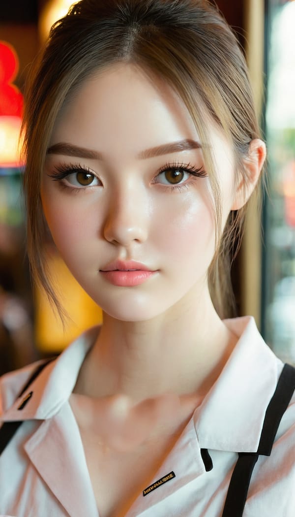 Tags: 21872187, SDXL
{"3": {"inputs": {"seed": 437714036566526, "steps": 32, "cfg": 6.97, "sampler_name": "dpmpp_2m", "scheduler": "karras", "denoise": 1.0, "model": ["27", 0], "positive": ["6", 0], "negative": ["7", 0], "latent_image": ["5", 0]}, "class_type": "KSampler"}, "4": {"inputs": {"ckpt_name": "juggernautxl.safetensors"}, "class_type": "CheckpointLoaderSimple"}, "5": {"inputs": {"width": 768, "height": 1344, "batch_size": 1}, "class_type": "EmptyLatentImage"}, "6": {"inputs": {"text": "24 year old girl, (temptress:0.98), (sexy lips:1.09), (slim:1.04), (seductive facial expression:0.95), (detailed face:0.98), (beautiful eyes:0.96), (seductive pose:1.06), (pale skin:1.00), (idol:0.95), (cute:0.95), (eyelashes:1.14), (double eyelids:1.14), (blush:0.97), (on all fours:0.96), (spreading ass cheeks:0.97), (from behind:1.01), (backboob:1.11), (a waitress in uniform:0.97) working at a restaurant, (candid cinema:1.03), (RAW:1.06), (film:1.07), (skin fuzz:1.03), (portra:1.09), (natural looking skin:1.03), (soft lighting:1.05), (textured skin:1.07), (detailed skin:1.00)", "clip": ["27", 1]}, "class_type": "CLIPTextEncode"}, "7": {"inputs": {"text": "(twisted:1.08), (bad hands:1.12), (worst quality:1.11), (low resolution:1.07), (distorted:1.07), (watermark:1.07), (open mouth:1.12)", "clip": ["27", 1]}, "class_type": "CLIPTextEncode"}, "8": {"inputs": {"samples": ["3", 0], "vae": ["4", 2]}, "class_type": "VAEDecode"}, "25": {"inputs": {"lora_name": "nudify_xl.safetensors", "strength_model": 0.38, "strength_clip": 0.09, "model": ["4", 0], "clip": ["4", 1]}, "class_type": "LoraLoader"}, "26": {"inputs": {"lora_name": "shirtlift_SDXL_v2.safetensors", "strength_model": 0.16, "strength_clip": 0.13, "model": ["25", 0], "clip": ["25", 1]}, "class_type": "LoraLoader"}, "27": {"inputs": {"lora_name": "PerfectEyesXL.safetensors", "strength_model": 0.05, "strength_clip": 0.14, "model": ["26", 0], "clip": ["26", 1]}, "class_type": "LoraLoader"}, "30": {"inputs": {"model_name": "4x_NMKD-Superscale-SP_178000_G.pth"}, "class_type": "UpscaleModelLoader"}, "31": {"inputs": {"upscale_model": ["30", 0], "image": ["8", 0]}, "class_type": "ImageUpscaleWithModel"}, "32": {"inputs": {"upscale_method": "lanczos", "scale_by": 0.5, "image": ["31", 0]}, "class_type": "ImageScaleBy"}, "33": {"inputs": {"pixels": ["32", 0], "vae": ["4", 2]}, "class_type": "VAEEncode"}, "34": {"inputs": {"seed": 437714036566526, "steps": 32, "cfg": 6.97, "sampler_name": "dpmpp_2m", "scheduler": "karras", "denoise": 0.3, "model": ["27", 0], "positive": ["6", 0], "negative": ["7", 0], "latent_image": ["33", 0]}, "class_type": "KSampler"}, "36": {"inputs": {"samples": ["34", 0], "vae": ["4", 2]}, "class_type": "VAEDecode"}, "39": {"inputs": {"filename_prefix": "comfyapi-1716059689788", "images": ["36", 0]}, "class_type": "SaveImage"}}