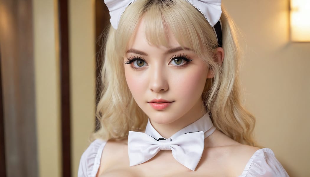 Tags: 21872187, SDXL
{"3": {"inputs": {"seed": 891740818100592, "steps": 64, "cfg": 6.25, "sampler_name": "dpmpp_2m", "scheduler": "karras", "denoise": 1.0, "model": ["27", 0], "positive": ["6", 0], "negative": ["7", 0], "latent_image": ["5", 0]}, "class_type": "KSampler"}, "4": {"inputs": {"ckpt_name": "juggernautxl.safetensors"}, "class_type": "CheckpointLoaderSimple"}, "5": {"inputs": {"width": 1344, "height": 768, "batch_size": 1}, "class_type": "EmptyLatentImage"}, "6": {"inputs": {"text": "24 year old girl, (irish:0.96), (slim:1.00), (temptress:1.02), (idol:0.95), (cute:1.03), (beautiful eyes:0.99), (sexy lips:1.02), (pale skin:0.99), (detailed face:1.10), (eyelashes:1.09), (double eyelids:1.14), (seductive pose:1.14), (seductive facial expression:0.96), (in a seductive pose:1.06), (large perky breasts:1.10), (cleavage:1.06), (thigh gap:1.00), in a (skimpy maid costume:0.99) working at a maid cafe, choker, bowtie, headband, pleated skirt, (detailed skin:1.07), (RAW:1.03), (candid cinema:1.05), (portra:1.06), (natural looking skin:1.08), (textured skin:1.08), (soft lighting:1.03), (skin fuzz:1.02), (film:1.09)", "clip": ["27", 1]}, "class_type": "CLIPTextEncode"}, "7": {"inputs": {"text": "(bad hands:1.12), (distorted:1.10), (watermark:1.09), (worst quality:1.09), (twisted:1.08), (low resolution:1.10), (open mouth:1.11)", "clip": ["27", 1]}, "class_type": "CLIPTextEncode"}, "8": {"inputs": {"samples": ["3", 0], "vae": ["4", 2]}, "class_type": "VAEDecode"}, "25": {"inputs": {"lora_name": "nudify_xl.safetensors", "strength_model": 0.03, "strength_clip": 0.3, "model": ["4", 0], "clip": ["4", 1]}, "class_type": "LoraLoader"}, "26": {"inputs": {"lora_name": "shirtlift_SDXL_v2.safetensors", "strength_model": 0.08, "strength_clip": 0.08, "model": ["25", 0], "clip": ["25", 1]}, "class_type": "LoraLoader"}, "27": {"inputs": {"lora_name": "PerfectEyesXL.safetensors", "strength_model": 0.11, "strength_clip": 0.04, "model": ["26", 0], "clip": ["26", 1]}, "class_type": "LoraLoader"}, "30": {"inputs": {"model_name": "4x_NMKD-Superscale-SP_178000_G.pth"}, "class_type": "UpscaleModelLoader"}, "31": {"inputs": {"upscale_model": ["30", 0], "image": ["8", 0]}, "class_type": "ImageUpscaleWithModel"}, "32": {"inputs": {"upscale_method": "lanczos", "scale_by": 0.5, "image": ["31", 0]}, "class_type": "ImageScaleBy"}, "33": {"inputs": {"pixels": ["32", 0], "vae": ["4", 2]}, "class_type": "VAEEncode"}, "34": {"inputs": {"seed": 891740818100592, "steps": 64, "cfg": 6.25, "sampler_name": "dpmpp_2m", "scheduler": "karras", "denoise": 0.3, "model": ["27", 0], "positive": ["6", 0], "negative": ["7", 0], "latent_image": ["33", 0]}, "class_type": "KSampler"}, "36": {"inputs": {"samples": ["34", 0], "vae": ["4", 2]}, "class_type": "VAEDecode"}, "39": {"inputs": {"filename_prefix": "comfyapi-1713446377146", "images": ["36", 0]}, "class_type": "SaveImage"}}