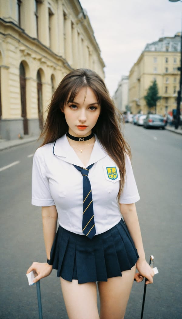 Tags: 21872187, SDXL
{"3": {"inputs": {"seed": 858897488062846, "steps": 64, "cfg": 5.25, "sampler_name": "dpmpp_2m", "scheduler": "karras", "denoise": 1.0, "model": ["27", 0], "positive": ["6", 0], "negative": ["7", 0], "latent_image": ["5", 0]}, "class_type": "KSampler"}, "4": {"inputs": {"ckpt_name": "helloworldxl.safetensors"}, "class_type": "CheckpointLoaderSimple"}, "5": {"inputs": {"width": 768, "height": 1344, "batch_size": 1}, "class_type": "EmptyLatentImage"}, "6": {"inputs": {"text": "28 year old girl, (ukrainian:1.00), (detailed face:0.95), (beautiful eyes:0.96), (sexy lips:1.10), (slim:1.01), (idol:0.97), (cute:1.02), (double eyelids:0.98), (seductive pose:1.09), (seductive facial expression:1.09), (pale skin:0.99), (eyelashes:1.11), (temptress:0.96), (in a seductive pose:0.98), (large perky breasts:1.02), (cleavage:0.99), (thigh gap:1.09), (school uniform:1.02), choker, busy street, (portra:1.04), (film:1.06), (candid cinema:1.02), (textured skin:1.03), (soft lighting:1.00), (RAW:1.05), (natural looking skin:1.07), (detailed skin:1.03), (skin fuzz:1.09)", "clip": ["27", 1]}, "class_type": "CLIPTextEncode"}, "7": {"inputs": {"text": "(low resolution:1.12), (twisted:1.10), (open mouth:1.05), (watermark:1.07), (bad hands:1.07), (distorted:1.06), (worst quality:1.12)", "clip": ["27", 1]}, "class_type": "CLIPTextEncode"}, "8": {"inputs": {"samples": ["3", 0], "vae": ["4", 2]}, "class_type": "VAEDecode"}, "25": {"inputs": {"lora_name": "nudify_xl.safetensors", "strength_model": 0.35, "strength_clip": 0.29, "model": ["4", 0], "clip": ["4", 1]}, "class_type": "LoraLoader"}, "26": {"inputs": {"lora_name": "shirtlift_SDXL_v2.safetensors", "strength_model": 0.03, "strength_clip": 0.14, "model": ["25", 0], "clip": ["25", 1]}, "class_type": "LoraLoader"}, "27": {"inputs": {"lora_name": "PerfectEyesXL.safetensors", "strength_model": 0.03, "strength_clip": 0.13, "model": ["26", 0], "clip": ["26", 1]}, "class_type": "LoraLoader"}, "30": {"inputs": {"model_name": "4x_NMKD-Superscale-SP_178000_G.pth"}, "class_type": "UpscaleModelLoader"}, "31": {"inputs": {"upscale_model": ["30", 0], "image": ["8", 0]}, "class_type": "ImageUpscaleWithModel"}, "32": {"inputs": {"upscale_method": "lanczos", "scale_by": 0.5, "image": ["31", 0]}, "class_type": "ImageScaleBy"}, "33": {"inputs": {"pixels": ["32", 0], "vae": ["4", 2]}, "class_type": "VAEEncode"}, "34": {"inputs": {"seed": 858897488062846, "steps": 64, "cfg": 5.25, "sampler_name": "dpmpp_2m", "scheduler": "karras", "denoise": 0.3, "model": ["27", 0], "positive": ["6", 0], "negative": ["7", 0], "latent_image": ["33", 0]}, "class_type": "KSampler"}, "36": {"inputs": {"samples": ["34", 0], "vae": ["4", 2]}, "class_type": "VAEDecode"}, "39": {"inputs": {"filename_prefix": "comfyapi-1723611432234", "images": ["36", 0]}, "class_type": "SaveImage"}}