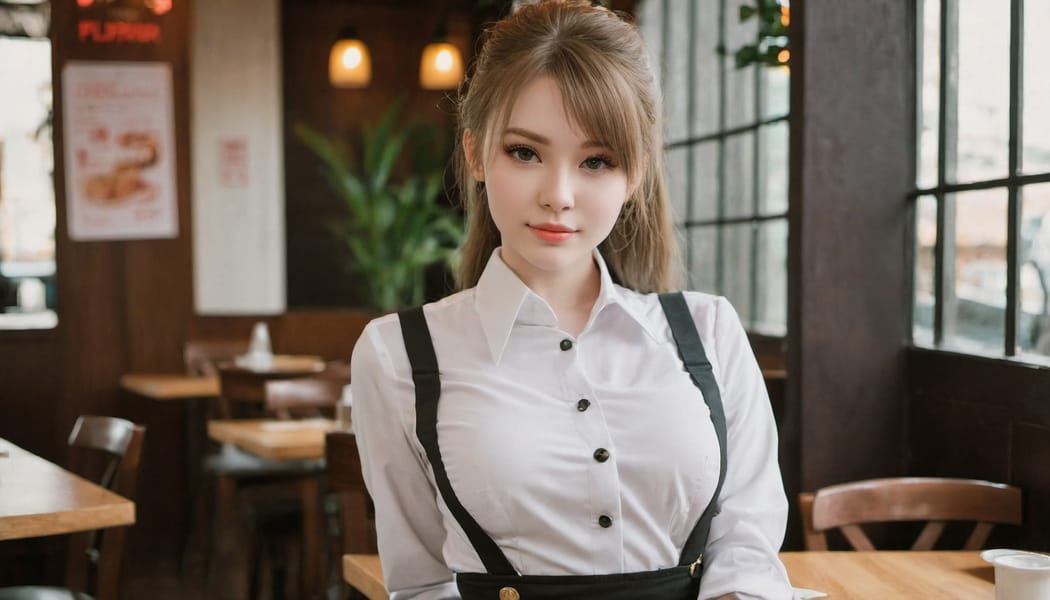 Tags: 21872187, SDXL
{"3": {"inputs": {"seed": 539562191816028, "steps": 32, "cfg": 5.88, "sampler_name": "dpmpp_2m", "scheduler": "karras", "denoise": 1.0, "model": ["27", 0], "positive": ["6", 0], "negative": ["7", 0], "latent_image": ["5", 0]}, "class_type": "KSampler"}, "4": {"inputs": {"ckpt_name": "juggernautXL_v7Rundiffusion.safetensors"}, "class_type": "CheckpointLoaderSimple"}, "5": {"inputs": {"width": 1344, "height": 768, "batch_size": 1}, "class_type": "EmptyLatentImage"}, "6": {"inputs": {"text": "21 year old girl, (russian:0.99), (blush:0.97), (double eyelids:0.96), (pale skin:0.98), (seductive pose:1.01), (sexy lips:0.98), (detailed face:0.99), (cute:1.09), (seductive facial expression:1.05), (slim:1.06), (beautiful eyes:0.99), (eyelashes:1.01), (idol:1.08), (perky ass:1.01), (exposed ass:1.01), (looking back:1.00), (sexy ass:1.12), (thigh gap:0.99), (a waitress in uniform:1.09) working at a restaurant, (textured skin:1.08), (skin fuzz:1.04), (detailed skin:1.05), (portra:1.01), (candid cinema:1.07), (soft lighting:1.04), (film:1.01), (natural looking skin:1.07)", "clip": ["27", 1]}, "class_type": "CLIPTextEncode"}, "7": {"inputs": {"text": "(watermark:1.05), (open mouth:1.11), (low resolution:1.11), (bad hands:1.12), (distorted:1.05), (worst quality:1.06), (twisted:1.11)", "clip": ["27", 1]}, "class_type": "CLIPTextEncode"}, "8": {"inputs": {"samples": ["3", 0], "vae": ["4", 2]}, "class_type": "VAEDecode"}, "25": {"inputs": {"lora_name": "nudify_xl.safetensors", "strength_model": 0.03, "strength_clip": 0.24, "model": ["4", 0], "clip": ["4", 1]}, "class_type": "LoraLoader"}, "26": {"inputs": {"lora_name": "shirtlift_SDXL_v2.safetensors", "strength_model": 0.17, "strength_clip": 0.13, "model": ["25", 0], "clip": ["25", 1]}, "class_type": "LoraLoader"}, "27": {"inputs": {"lora_name": "PerfectEyesXL.safetensors", "strength_model": 0.07, "strength_clip": 0.18, "model": ["26", 0], "clip": ["26", 1]}, "class_type": "LoraLoader"}, "30": {"inputs": {"model_name": "4x_NMKD-Superscale-SP_178000_G.pth"}, "class_type": "UpscaleModelLoader"}, "31": {"inputs": {"upscale_model": ["30", 0], "image": ["8", 0]}, "class_type": "ImageUpscaleWithModel"}, "32": {"inputs": {"upscale_method": "lanczos", "scale_by": 0.5, "image": ["31", 0]}, "class_type": "ImageScaleBy"}, "33": {"inputs": {"pixels": ["32", 0], "vae": ["4", 2]}, "class_type": "VAEEncode"}, "34": {"inputs": {"seed": 539562191816028, "steps": 32, "cfg": 5.88, "sampler_name": "dpmpp_2m", "scheduler": "karras", "denoise": 0.3, "model": ["27", 0], "positive": ["6", 0], "negative": ["7", 0], "latent_image": ["33", 0]}, "class_type": "KSampler"}, "36": {"inputs": {"samples": ["34", 0], "vae": ["4", 2]}, "class_type": "VAEDecode"}, "39": {"inputs": {"filename_prefix": "comfyapi-1705547618063", "images": ["36", 0]}, "class_type": "SaveImage"}}