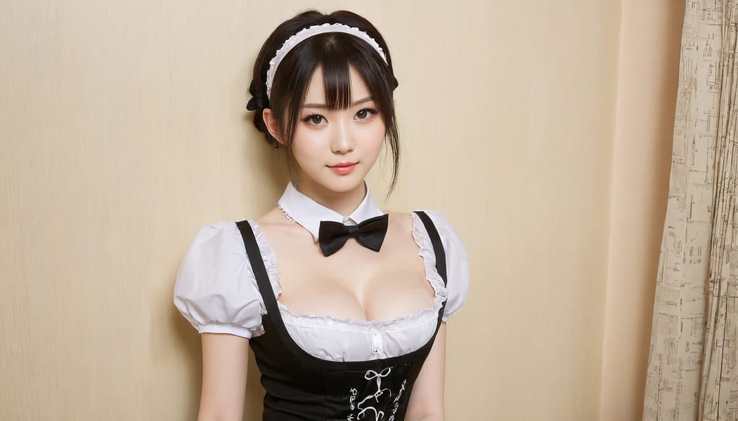 Tags: 21872187, SDXL
{"3": {"inputs": {"seed": 614719552717812, "steps": 64, "cfg": 6.28, "sampler_name": "dpmpp_2m", "scheduler": "karras", "denoise": 1.0, "model": ["27", 0], "positive": ["6", 0], "negative": ["7", 0], "latent_image": ["5", 0]}, "class_type": "KSampler"}, "4": {"inputs": {"ckpt_name": "juggernautxl.safetensors"}, "class_type": "CheckpointLoaderSimple"}, "5": {"inputs": {"width": 1344, "height": 768, "batch_size": 1}, "class_type": "EmptyLatentImage"}, "6": {"inputs": {"text": "25 year old girl, (japanese:1.11), (ukrainian:1.09), (pale skin:0.96), (idol:1.08), (cute:1.10), (slim:1.07), (beautiful eyes:1.12), (detailed face:0.98), (blush:1.03), (sexy lips:0.95), (seductive facial expression:1.06), (eyelashes:0.98), (seductive pose:1.09), (double eyelids:1.05), (temptress:1.09), (in a seductive pose:1.09), (large perky breasts:1.04), (cleavage:1.13), (thigh gap:0.97), in a (skimpy maid costume:1.13) working at a maid cafe, choker, bowtie, headband, pleated skirt, (candid cinema:1.06), (film:1.05), (RAW:1.09), (soft lighting:1.00), (detailed skin:1.03), (portra:1.08), (textured skin:1.09), (natural looking skin:1.09), (skin fuzz:1.05)", "clip": ["27", 1]}, "class_type": "CLIPTextEncode"}, "7": {"inputs": {"text": "(worst quality:1.10), (open mouth:1.10), (distorted:1.14), (twisted:1.14), (low resolution:1.08), (watermark:1.13), (bad hands:1.12)", "clip": ["27", 1]}, "class_type": "CLIPTextEncode"}, "8": {"inputs": {"samples": ["3", 0], "vae": ["4", 2]}, "class_type": "VAEDecode"}, "25": {"inputs": {"lora_name": "nudify_xl.safetensors", "strength_model": 0.23, "strength_clip": 0.25, "model": ["4", 0], "clip": ["4", 1]}, "class_type": "LoraLoader"}, "26": {"inputs": {"lora_name": "shirtlift_SDXL_v2.safetensors", "strength_model": 0.12, "strength_clip": 0.12, "model": ["25", 0], "clip": ["25", 1]}, "class_type": "LoraLoader"}, "27": {"inputs": {"lora_name": "PerfectEyesXL.safetensors", "strength_model": 0.04, "strength_clip": 0.17, "model": ["26", 0], "clip": ["26", 1]}, "class_type": "LoraLoader"}, "30": {"inputs": {"model_name": "4x_NMKD-Superscale-SP_178000_G.pth"}, "class_type": "UpscaleModelLoader"}, "31": {"inputs": {"upscale_model": ["30", 0], "image": ["8", 0]}, "class_type": "ImageUpscaleWithModel"}, "32": {"inputs": {"upscale_method": "lanczos", "scale_by": 0.5, "image": ["31", 0]}, "class_type": "ImageScaleBy"}, "33": {"inputs": {"pixels": ["32", 0], "vae": ["4", 2]}, "class_type": "VAEEncode"}, "34": {"inputs": {"seed": 614719552717812, "steps": 64, "cfg": 6.28, "sampler_name": "dpmpp_2m", "scheduler": "karras", "denoise": 0.3, "model": ["27", 0], "positive": ["6", 0], "negative": ["7", 0], "latent_image": ["33", 0]}, "class_type": "KSampler"}, "36": {"inputs": {"samples": ["34", 0], "vae": ["4", 2]}, "class_type": "VAEDecode"}, "39": {"inputs": {"filename_prefix": "comfyapi-1724322571590", "images": ["36", 0]}, "class_type": "SaveImage"}}