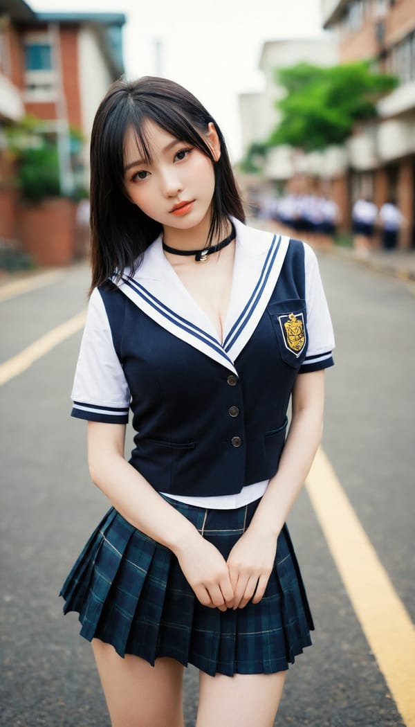 Tags: 21872187, SDXL
{"3": {"inputs": {"seed": 346800604715517, "steps": 32, "cfg": 5.6, "sampler_name": "dpmpp_2m", "scheduler": "karras", "denoise": 1.0, "model": ["27", 0], "positive": ["6", 0], "negative": ["7", 0], "latent_image": ["5", 0]}, "class_type": "KSampler"}, "4": {"inputs": {"ckpt_name": "helloworldxl.safetensors"}, "class_type": "CheckpointLoaderSimple"}, "5": {"inputs": {"width": 768, "height": 1344, "batch_size": 1}, "class_type": "EmptyLatentImage"}, "6": {"inputs": {"text": "27 year old girl, (double eyelids:1.04), (idol:0.99), (slim:1.06), (beautiful eyes:1.04), (blush:0.95), (eyelashes:0.99), (cute:1.14), (seductive facial expression:1.02), (seductive pose:1.13), (sexy lips:0.95), (detailed face:1.11), (pale skin:1.11), (temptress:0.99), (in a seductive pose:1.12), (large perky breasts:1.08), (cleavage:1.12), (thigh gap:1.02), (school uniform:1.12), choker, busy street, (textured skin:1.02), (skin fuzz:1.01), (soft lighting:1.00), (portra:1.00), (detailed skin:1.08), (natural looking skin:1.05), (RAW:1.08), (candid cinema:1.03), (film:1.01)", "clip": ["27", 1]}, "class_type": "CLIPTextEncode"}, "7": {"inputs": {"text": "(watermark:1.12), (worst quality:1.10), (open mouth:1.11), (twisted:1.13), (distorted:1.09), (bad hands:1.13), (low resolution:1.10)", "clip": ["27", 1]}, "class_type": "CLIPTextEncode"}, "8": {"inputs": {"samples": ["3", 0], "vae": ["4", 2]}, "class_type": "VAEDecode"}, "25": {"inputs": {"lora_name": "nudify_xl.safetensors", "strength_model": 0.35, "strength_clip": 0.25, "model": ["4", 0], "clip": ["4", 1]}, "class_type": "LoraLoader"}, "26": {"inputs": {"lora_name": "shirtlift_SDXL_v2.safetensors", "strength_model": 0.16, "strength_clip": 0.12, "model": ["25", 0], "clip": ["25", 1]}, "class_type": "LoraLoader"}, "27": {"inputs": {"lora_name": "PerfectEyesXL.safetensors", "strength_model": 0.18, "strength_clip": 0.06, "model": ["26", 0], "clip": ["26", 1]}, "class_type": "LoraLoader"}, "30": {"inputs": {"model_name": "4x_NMKD-Superscale-SP_178000_G.pth"}, "class_type": "UpscaleModelLoader"}, "31": {"inputs": {"upscale_model": ["30", 0], "image": ["8", 0]}, "class_type": "ImageUpscaleWithModel"}, "32": {"inputs": {"upscale_method": "lanczos", "scale_by": 0.5, "image": ["31", 0]}, "class_type": "ImageScaleBy"}, "33": {"inputs": {"pixels": ["32", 0], "vae": ["4", 2]}, "class_type": "VAEEncode"}, "34": {"inputs": {"seed": 346800604715517, "steps": 32, "cfg": 5.6, "sampler_name": "dpmpp_2m", "scheduler": "karras", "denoise": 0.3, "model": ["27", 0], "positive": ["6", 0], "negative": ["7", 0], "latent_image": ["33", 0]}, "class_type": "KSampler"}, "36": {"inputs": {"samples": ["34", 0], "vae": ["4", 2]}, "class_type": "VAEDecode"}, "39": {"inputs": {"filename_prefix": "comfyapi-1725096774333", "images": ["36", 0]}, "class_type": "SaveImage"}}