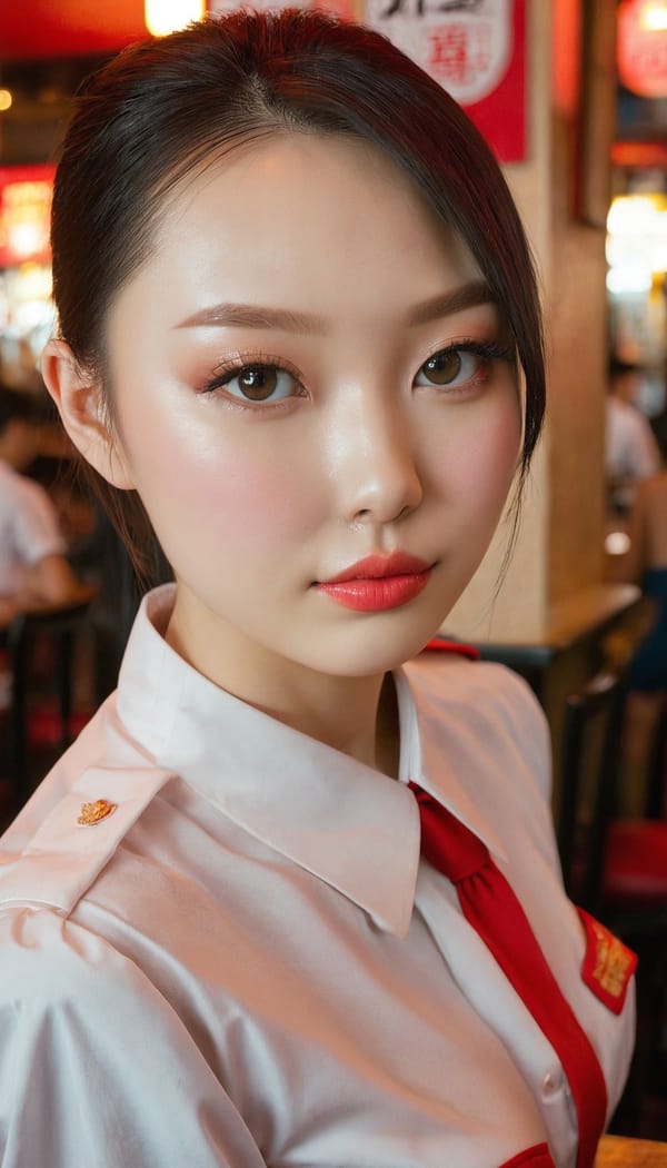 Tags: 21872187, SDXL
{"3": {"inputs": {"seed": 885987246898572, "steps": 64, "cfg": 7.1, "sampler_name": "dpmpp_2m", "scheduler": "karras", "denoise": 1.0, "model": ["27", 0], "positive": ["6", 0], "negative": ["7", 0], "latent_image": ["5", 0]}, "class_type": "KSampler"}, "4": {"inputs": {"ckpt_name": "juggernautxl.safetensors"}, "class_type": "CheckpointLoaderSimple"}, "5": {"inputs": {"width": 768, "height": 1344, "batch_size": 1}, "class_type": "EmptyLatentImage"}, "6": {"inputs": {"text": "21 year old girl, (russian:1.06), (chinese:1.06), (sexy lips:1.13), (temptress:0.98), (pale skin:1.02), (slim:0.99), (seductive facial expression:1.11), (cute:1.05), (double eyelids:0.98), (eyelashes:0.97), (blush:1.10), (beautiful eyes:1.01), (seductive pose:0.96), (in a seductive pose:1.01), (large perky breasts:0.95), (cleavage:0.97), (thigh gap:0.96), (a waitress in uniform:1.14) working at a restaurant, (RAW:1.07), (candid cinema:1.04), (soft lighting:1.06), (natural looking skin:1.02), (portra:1.00), (film:1.00), (textured skin:1.05), (skin fuzz:1.03), (detailed skin:1.01)", "clip": ["27", 1]}, "class_type": "CLIPTextEncode"}, "7": {"inputs": {"text": "(watermark:1.12), (open mouth:1.07), (worst quality:1.05), (distorted:1.14), (bad hands:1.11), (twisted:1.08), (low resolution:1.06)", "clip": ["27", 1]}, "class_type": "CLIPTextEncode"}, "8": {"inputs": {"samples": ["3", 0], "vae": ["4", 2]}, "class_type": "VAEDecode"}, "25": {"inputs": {"lora_name": "nudify_xl.safetensors", "strength_model": 0.23, "strength_clip": 0.39, "model": ["4", 0], "clip": ["4", 1]}, "class_type": "LoraLoader"}, "26": {"inputs": {"lora_name": "shirtlift_SDXL_v2.safetensors", "strength_model": 0.07, "strength_clip": 0.09, "model": ["25", 0], "clip": ["25", 1]}, "class_type": "LoraLoader"}, "27": {"inputs": {"lora_name": "PerfectEyesXL.safetensors", "strength_model": 0.18, "strength_clip": 0.01, "model": ["26", 0], "clip": ["26", 1]}, "class_type": "LoraLoader"}, "30": {"inputs": {"model_name": "4x_NMKD-Superscale-SP_178000_G.pth"}, "class_type": "UpscaleModelLoader"}, "31": {"inputs": {"upscale_model": ["30", 0], "image": ["8", 0]}, "class_type": "ImageUpscaleWithModel"}, "32": {"inputs": {"upscale_method": "lanczos", "scale_by": 0.5, "image": ["31", 0]}, "class_type": "ImageScaleBy"}, "33": {"inputs": {"pixels": ["32", 0], "vae": ["4", 2]}, "class_type": "VAEEncode"}, "34": {"inputs": {"seed": 885987246898572, "steps": 64, "cfg": 7.1, "sampler_name": "dpmpp_2m", "scheduler": "karras", "denoise": 0.3, "model": ["27", 0], "positive": ["6", 0], "negative": ["7", 0], "latent_image": ["33", 0]}, "class_type": "KSampler"}, "36": {"inputs": {"samples": ["34", 0], "vae": ["4", 2]}, "class_type": "VAEDecode"}, "39": {"inputs": {"filename_prefix": "comfyapi-1724351341904", "images": ["36", 0]}, "class_type": "SaveImage"}}