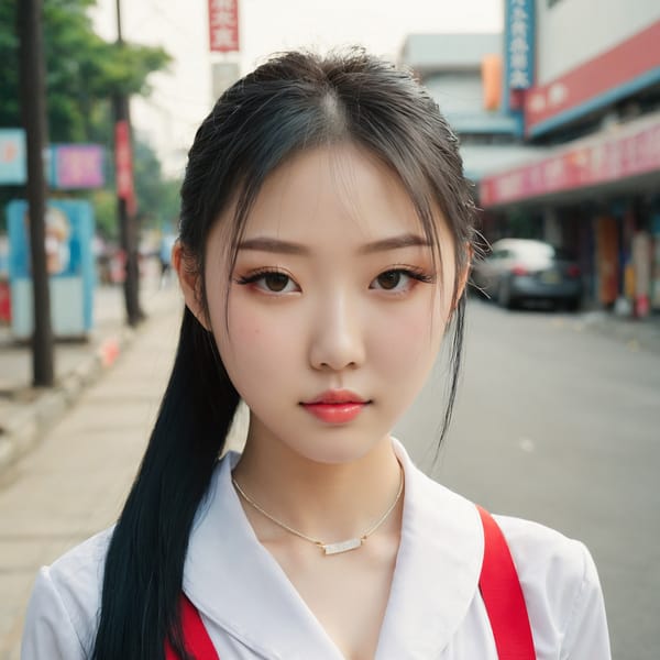 Tags: 21872187, SDXL
{"3": {"inputs": {"seed": 550751047190109, "steps": 32, "cfg": 6.07, "sampler_name": "dpmpp_2m", "scheduler": "karras", "denoise": 1.0, "model": ["27", 0], "positive": ["6", 0], "negative": ["7", 0], "latent_image": ["5", 0]}, "class_type": "KSampler"}, "4": {"inputs": {"ckpt_name": "juggernautxl.safetensors"}, "class_type": "CheckpointLoaderSimple"}, "5": {"inputs": {"width": 1024, "height": 1024, "batch_size": 1}, "class_type": "EmptyLatentImage"}, "6": {"inputs": {"text": "21 year old girl, (chinese:0.99), (detailed face:1.10), (sexy lips:1.11), (pale skin:0.97), (double eyelids:1.09), (temptress:1.00), (seductive pose:1.14), (cute:0.98), (blush:0.95), (eyelashes:1.10), (idol:0.97), (beautiful eyes:0.98), (seductive facial expression:1.04), (slim:0.95), (in a seductive pose:1.08), (large perky breasts:1.14), (cleavage:0.95), (thigh gap:1.13), (school uniform:1.06), choker, busy street, (textured skin:1.00), (detailed skin:1.04), (candid cinema:1.05), (RAW:1.08), (soft lighting:1.09), (portra:1.06), (film:1.02), (natural looking skin:1.07), (skin fuzz:1.09)", "clip": ["27", 1]}, "class_type": "CLIPTextEncode"}, "7": {"inputs": {"text": "(bad hands:1.05), (low resolution:1.05), (twisted:1.12), (open mouth:1.14), (worst quality:1.07), (distorted:1.11), (watermark:1.13)", "clip": ["27", 1]}, "class_type": "CLIPTextEncode"}, "8": {"inputs": {"samples": ["3", 0], "vae": ["4", 2]}, "class_type": "VAEDecode"}, "25": {"inputs": {"lora_name": "nudify_xl.safetensors", "strength_model": 0.02, "strength_clip": 0.11, "model": ["4", 0], "clip": ["4", 1]}, "class_type": "LoraLoader"}, "26": {"inputs": {"lora_name": "shirtlift_SDXL_v2.safetensors", "strength_model": 0.16, "strength_clip": 0.08, "model": ["25", 0], "clip": ["25", 1]}, "class_type": "LoraLoader"}, "27": {"inputs": {"lora_name": "PerfectEyesXL.safetensors", "strength_model": 0.15, "strength_clip": 0.06, "model": ["26", 0], "clip": ["26", 1]}, "class_type": "LoraLoader"}, "30": {"inputs": {"model_name": "4x_NMKD-Superscale-SP_178000_G.pth"}, "class_type": "UpscaleModelLoader"}, "31": {"inputs": {"upscale_model": ["30", 0], "image": ["8", 0]}, "class_type": "ImageUpscaleWithModel"}, "32": {"inputs": {"upscale_method": "lanczos", "scale_by": 0.5, "image": ["31", 0]}, "class_type": "ImageScaleBy"}, "33": {"inputs": {"pixels": ["32", 0], "vae": ["4", 2]}, "class_type": "VAEEncode"}, "34": {"inputs": {"seed": 550751047190109, "steps": 32, "cfg": 6.07, "sampler_name": "dpmpp_2m", "scheduler": "karras", "denoise": 0.3, "model": ["27", 0], "positive": ["6", 0], "negative": ["7", 0], "latent_image": ["33", 0]}, "class_type": "KSampler"}, "36": {"inputs": {"samples": ["34", 0], "vae": ["4", 2]}, "class_type": "VAEDecode"}, "39": {"inputs": {"filename_prefix": "comfyapi-1731186749414", "images": ["36", 0]}, "class_type": "SaveImage"}}