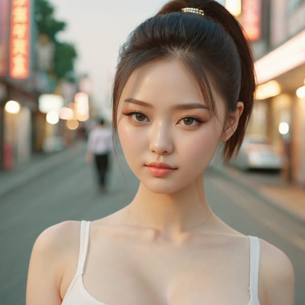 Tags: 21872187, SDXL
{"3": {"inputs": {"seed": 969892003707777, "steps": 32, "cfg": 7.26, "sampler_name": "dpmpp_2m", "scheduler": "karras", "denoise": 1.0, "model": ["27", 0], "positive": ["6", 0], "negative": ["7", 0], "latent_image": ["5", 0]}, "class_type": "KSampler"}, "4": {"inputs": {"ckpt_name": "juggernautxl.safetensors"}, "class_type": "CheckpointLoaderSimple"}, "5": {"inputs": {"width": 1024, "height": 1024, "batch_size": 1}, "class_type": "EmptyLatentImage"}, "6": {"inputs": {"text": "18 year old girl, (russian:1.12), (korean:1.05), (sexy lips:1.04), (double eyelids:1.10), (blush:1.07), (slim:1.03), (cute:1.06), (detailed face:1.07), (seductive facial expression:1.14), (seductive pose:1.03), (beautiful eyes:1.13), (temptress:1.12), (eyelashes:1.10), (idol:1.13), (pale skin:1.05), (in a seductive pose:1.12), (large perky breasts:1.11), (cleavage:1.10), (thigh gap:1.06), (white tanktop:0.96), busy street, (textured skin:1.02), (candid cinema:1.09), (film:1.08), (skin fuzz:1.06), (soft lighting:1.05), (natural looking skin:1.09), (RAW:1.00), (portra:1.00), (detailed skin:1.07)", "clip": ["27", 1]}, "class_type": "CLIPTextEncode"}, "7": {"inputs": {"text": "(open mouth:1.10), (watermark:1.08), (low resolution:1.12), (bad hands:1.13), (distorted:1.14), (twisted:1.09), (worst quality:1.11)", "clip": ["27", 1]}, "class_type": "CLIPTextEncode"}, "8": {"inputs": {"samples": ["3", 0], "vae": ["4", 2]}, "class_type": "VAEDecode"}, "25": {"inputs": {"lora_name": "nudify_xl.safetensors", "strength_model": 0.18, "strength_clip": 0.19, "model": ["4", 0], "clip": ["4", 1]}, "class_type": "LoraLoader"}, "26": {"inputs": {"lora_name": "shirtlift_SDXL_v2.safetensors", "strength_model": 0.04, "strength_clip": 0.17, "model": ["25", 0], "clip": ["25", 1]}, "class_type": "LoraLoader"}, "27": {"inputs": {"lora_name": "PerfectEyesXL.safetensors", "strength_model": 0.0, "strength_clip": 0.19, "model": ["26", 0], "clip": ["26", 1]}, "class_type": "LoraLoader"}, "30": {"inputs": {"model_name": "4x_NMKD-Superscale-SP_178000_G.pth"}, "class_type": "UpscaleModelLoader"}, "31": {"inputs": {"upscale_model": ["30", 0], "image": ["8", 0]}, "class_type": "ImageUpscaleWithModel"}, "32": {"inputs": {"upscale_method": "lanczos", "scale_by": 0.5, "image": ["31", 0]}, "class_type": "ImageScaleBy"}, "33": {"inputs": {"pixels": ["32", 0], "vae": ["4", 2]}, "class_type": "VAEEncode"}, "34": {"inputs": {"seed": 969892003707777, "steps": 32, "cfg": 7.26, "sampler_name": "dpmpp_2m", "scheduler": "karras", "denoise": 0.3, "model": ["27", 0], "positive": ["6", 0], "negative": ["7", 0], "latent_image": ["33", 0]}, "class_type": "KSampler"}, "36": {"inputs": {"samples": ["34", 0], "vae": ["4", 2]}, "class_type": "VAEDecode"}, "39": {"inputs": {"filename_prefix": "comfyapi-1735439367903", "images": ["36", 0]}, "class_type": "SaveImage"}}