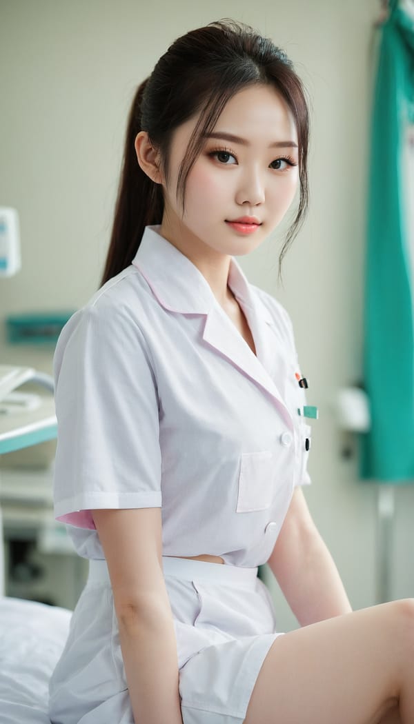 Tags: 21872187, SDXL
{"3": {"inputs": {"seed": 715786965509577, "steps": 64, "cfg": 7.53, "sampler_name": "dpmpp_2m", "scheduler": "karras", "denoise": 1.0, "model": ["27", 0], "positive": ["6", 0], "negative": ["7", 0], "latent_image": ["5", 0]}, "class_type": "KSampler"}, "4": {"inputs": {"ckpt_name": "juggernautxl.safetensors"}, "class_type": "CheckpointLoaderSimple"}, "5": {"inputs": {"width": 768, "height": 1344, "batch_size": 1}, "class_type": "EmptyLatentImage"}, "6": {"inputs": {"text": "21 year old girl, (chinese:1.09), (idol:1.00), (slim:0.99), (sexy lips:1.12), (seductive pose:0.95), (beautiful eyes:1.03), (eyelashes:0.99), (double eyelids:1.04), (detailed face:1.06), (pale skin:1.12), (cute:1.03), (seductive facial expression:1.00), (blush:1.11), (perky ass:1.13), (exposed ass:1.09), (looking back:1.06), (sexy ass:1.07), (thigh gap:1.05), (nurse in uniform:0.96) working in a hospital ward, (film:1.05), (candid cinema:1.08), (textured skin:1.06), (detailed skin:1.09), (natural looking skin:1.06), (portra:1.00), (RAW:1.04), (soft lighting:1.02), (skin fuzz:1.05)", "clip": ["27", 1]}, "class_type": "CLIPTextEncode"}, "7": {"inputs": {"text": "(low resolution:1.13), (watermark:1.09), (twisted:1.05), (bad hands:1.13), (distorted:1.12), (open mouth:1.14), (worst quality:1.10)", "clip": ["27", 1]}, "class_type": "CLIPTextEncode"}, "8": {"inputs": {"samples": ["3", 0], "vae": ["4", 2]}, "class_type": "VAEDecode"}, "25": {"inputs": {"lora_name": "nudify_xl.safetensors", "strength_model": 0.35, "strength_clip": 0.1, "model": ["4", 0], "clip": ["4", 1]}, "class_type": "LoraLoader"}, "26": {"inputs": {"lora_name": "shirtlift_SDXL_v2.safetensors", "strength_model": 0.01, "strength_clip": 0.0, "model": ["25", 0], "clip": ["25", 1]}, "class_type": "LoraLoader"}, "27": {"inputs": {"lora_name": "PerfectEyesXL.safetensors", "strength_model": 0.09, "strength_clip": 0.05, "model": ["26", 0], "clip": ["26", 1]}, "class_type": "LoraLoader"}, "30": {"inputs": {"model_name": "4x_NMKD-Superscale-SP_178000_G.pth"}, "class_type": "UpscaleModelLoader"}, "31": {"inputs": {"upscale_model": ["30", 0], "image": ["8", 0]}, "class_type": "ImageUpscaleWithModel"}, "32": {"inputs": {"upscale_method": "lanczos", "scale_by": 0.5, "image": ["31", 0]}, "class_type": "ImageScaleBy"}, "33": {"inputs": {"pixels": ["32", 0], "vae": ["4", 2]}, "class_type": "VAEEncode"}, "34": {"inputs": {"seed": 715786965509577, "steps": 64, "cfg": 7.53, "sampler_name": "dpmpp_2m", "scheduler": "karras", "denoise": 0.3, "model": ["27", 0], "positive": ["6", 0], "negative": ["7", 0], "latent_image": ["33", 0]}, "class_type": "KSampler"}, "36": {"inputs": {"samples": ["34", 0], "vae": ["4", 2]}, "class_type": "VAEDecode"}, "39": {"inputs": {"filename_prefix": "comfyapi-1713514903052", "images": ["36", 0]}, "class_type": "SaveImage"}}