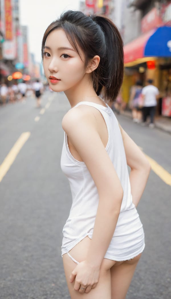 Tags: 21872187, SDXL
{"3": {"inputs": {"seed": 405666094701804, "steps": 64, "cfg": 5.52, "sampler_name": "dpmpp_2m", "scheduler": "karras", "denoise": 1.0, "model": ["27", 0], "positive": ["6", 0], "negative": ["7", 0], "latent_image": ["5", 0]}, "class_type": "KSampler"}, "4": {"inputs": {"ckpt_name": "leosamsHelloworldSDXL_helloworldSDXL32DPO.safetensors"}, "class_type": "CheckpointLoaderSimple"}, "5": {"inputs": {"width": 768, "height": 1344, "batch_size": 1}, "class_type": "EmptyLatentImage"}, "6": {"inputs": {"text": "22 year old girl, (chinese:1.03), (slim:0.96), (seductive facial expression:1.05), (pale skin:1.04), (eyelashes:1.11), (double eyelids:1.05), (beautiful eyes:1.02), (blush:1.04), (cute:0.95), (detailed face:0.95), (seductive pose:1.09), (temptress:1.10), (idol:1.12), (sexy lips:0.97), (perky ass:1.00), (exposed ass:1.13), (looking back:0.95), (sexy ass:1.01), (thigh gap:1.12), (white tanktop:1.08), busy street, (natural looking skin:1.09), (skin fuzz:1.09), (detailed skin:1.06), (portra:1.02), (candid cinema:1.06), (soft lighting:1.03), (textured skin:1.03), (RAW:1.03)", "clip": ["27", 1]}, "class_type": "CLIPTextEncode"}, "7": {"inputs": {"text": "(watermark:1.13), (worst quality:1.09), (distorted:1.07), (twisted:1.14), (bad hands:1.07), (open mouth:1.07), (low resolution:1.09)", "clip": ["27", 1]}, "class_type": "CLIPTextEncode"}, "8": {"inputs": {"samples": ["3", 0], "vae": ["4", 2]}, "class_type": "VAEDecode"}, "25": {"inputs": {"lora_name": "nudify_xl.safetensors", "strength_model": 0.03, "strength_clip": 0.14, "model": ["4", 0], "clip": ["4", 1]}, "class_type": "LoraLoader"}, "26": {"inputs": {"lora_name": "shirtlift_SDXL_v2.safetensors", "strength_model": 0.15, "strength_clip": 0.16, "model": ["25", 0], "clip": ["25", 1]}, "class_type": "LoraLoader"}, "27": {"inputs": {"lora_name": "PerfectEyesXL.safetensors", "strength_model": 0.18, "strength_clip": 0.13, "model": ["26", 0], "clip": ["26", 1]}, "class_type": "LoraLoader"}, "30": {"inputs": {"model_name": "4x_NMKD-Superscale-SP_178000_G.pth"}, "class_type": "UpscaleModelLoader"}, "31": {"inputs": {"upscale_model": ["30", 0], "image": ["8", 0]}, "class_type": "ImageUpscaleWithModel"}, "32": {"inputs": {"upscale_method": "lanczos", "scale_by": 0.5, "image": ["31", 0]}, "class_type": "ImageScaleBy"}, "33": {"inputs": {"pixels": ["32", 0], "vae": ["4", 2]}, "class_type": "VAEEncode"}, "34": {"inputs": {"seed": 405666094701804, "steps": 64, "cfg": 5.52, "sampler_name": "dpmpp_2m", "scheduler": "karras", "denoise": 0.3, "model": ["27", 0], "positive": ["6", 0], "negative": ["7", 0], "latent_image": ["33", 0]}, "class_type": "KSampler"}, "36": {"inputs": {"samples": ["34", 0], "vae": ["4", 2]}, "class_type": "VAEDecode"}, "39": {"inputs": {"filename_prefix": "comfyapi-1707741951136", "images": ["36", 0]}, "class_type": "SaveImage"}}