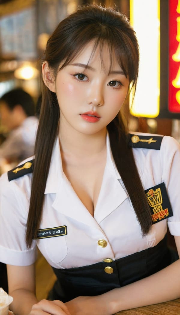 Tags: 21872187, SDXL
{"3": {"inputs": {"seed": 739018905578459, "steps": 32, "cfg": 6.24, "sampler_name": "dpmpp_2m", "scheduler": "karras", "denoise": 1.0, "model": ["27", 0], "positive": ["6", 0], "negative": ["7", 0], "latent_image": ["5", 0]}, "class_type": "KSampler"}, "4": {"inputs": {"ckpt_name": "leosamsHelloworldSDXL_helloworldSDXL32DPO.safetensors"}, "class_type": "CheckpointLoaderSimple"}, "5": {"inputs": {"width": 768, "height": 1344, "batch_size": 1}, "class_type": "EmptyLatentImage"}, "6": {"inputs": {"text": "18 year old girl, (korean:1.03), (japanese:0.96), (sexy lips:1.04), (seductive facial expression:0.97), (pale skin:1.12), (slim:1.04), (double eyelids:1.12), (temptress:1.00), (detailed face:1.14), (cute:0.98), (beautiful eyes:1.04), (seductive pose:1.08), (idol:1.01), (eyelashes:1.12), (in a seductive pose:1.04), (large perky breasts:1.06), (cleavage:0.96), (thigh gap:0.95), (a waitress in uniform:1.12) working at a restaurant, (soft lighting:1.06), (textured skin:1.02), (RAW:1.01), (portra:1.02), (detailed skin:1.06), (film:1.04), (skin fuzz:1.00), (candid cinema:1.09), (natural looking skin:1.01)", "clip": ["27", 1]}, "class_type": "CLIPTextEncode"}, "7": {"inputs": {"text": "(twisted:1.11), (open mouth:1.06), (distorted:1.06), (low resolution:1.12), (watermark:1.06), (bad hands:1.14)", "clip": ["27", 1]}, "class_type": "CLIPTextEncode"}, "8": {"inputs": {"samples": ["3", 0], "vae": ["4", 2]}, "class_type": "VAEDecode"}, "25": {"inputs": {"lora_name": "nudify_xl.safetensors", "strength_model": 0.31, "strength_clip": 0.1, "model": ["4", 0], "clip": ["4", 1]}, "class_type": "LoraLoader"}, "26": {"inputs": {"lora_name": "shirtlift_SDXL_v2.safetensors", "strength_model": 0.18, "strength_clip": 0.15, "model": ["25", 0], "clip": ["25", 1]}, "class_type": "LoraLoader"}, "27": {"inputs": {"lora_name": "PerfectEyesXL.safetensors", "strength_model": 0.11, "strength_clip": 0.17, "model": ["26", 0], "clip": ["26", 1]}, "class_type": "LoraLoader"}, "30": {"inputs": {"model_name": "4x_NMKD-Superscale-SP_178000_G.pth"}, "class_type": "UpscaleModelLoader"}, "31": {"inputs": {"upscale_model": ["30", 0], "image": ["8", 0]}, "class_type": "ImageUpscaleWithModel"}, "32": {"inputs": {"upscale_method": "lanczos", "scale_by": 0.5, "image": ["31", 0]}, "class_type": "ImageScaleBy"}, "33": {"inputs": {"pixels": ["32", 0], "vae": ["4", 2]}, "class_type": "VAEEncode"}, "34": {"inputs": {"seed": 739018905578459, "steps": 32, "cfg": 6.24, "sampler_name": "dpmpp_2m", "scheduler": "karras", "denoise": 0.3, "model": ["27", 0], "positive": ["6", 0], "negative": ["7", 0], "latent_image": ["33", 0]}, "class_type": "KSampler"}, "36": {"inputs": {"samples": ["34", 0], "vae": ["4", 2]}, "class_type": "VAEDecode"}, "39": {"inputs": {"filename_prefix": "comfyapi-1707850385865", "images": ["36", 0]}, "class_type": "SaveImage"}}