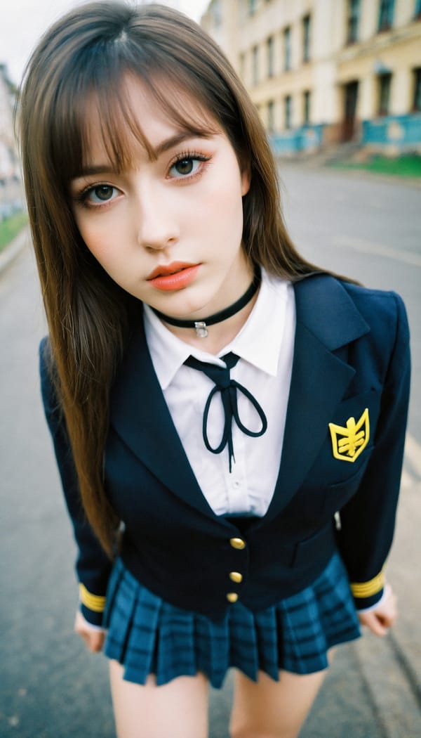 Tags: 21872187, SDXL
{"3": {"inputs": {"seed": 508492973900982, "steps": 32, "cfg": 7.45, "sampler_name": "dpmpp_2m", "scheduler": "karras", "denoise": 1.0, "model": ["27", 0], "positive": ["6", 0], "negative": ["7", 0], "latent_image": ["5", 0]}, "class_type": "KSampler"}, "4": {"inputs": {"ckpt_name": "helloworldxl.safetensors"}, "class_type": "CheckpointLoaderSimple"}, "5": {"inputs": {"width": 768, "height": 1344, "batch_size": 1}, "class_type": "EmptyLatentImage"}, "6": {"inputs": {"text": "23 year old girl, (ukrainian:1.11), (beautiful eyes:1.09), (slim:0.95), (idol:1.01), (seductive facial expression:1.10), (pale skin:1.10), (blush:1.01), (double eyelids:1.11), (eyelashes:1.14), (sexy lips:1.10), (seductive pose:1.02), (temptress:1.02), (detailed face:1.11), (cute:1.05), (in a seductive pose:0.95), (large perky breasts:1.04), (cleavage:1.09), (thigh gap:1.08), (school uniform:1.07), choker, busy street, (film:1.03), (portra:1.00), (textured skin:1.08), (skin fuzz:1.07), (natural looking skin:1.07), (soft lighting:1.07), (candid cinema:1.02), (detailed skin:1.03), (RAW:1.06)", "clip": ["27", 1]}, "class_type": "CLIPTextEncode"}, "7": {"inputs": {"text": "(open mouth:1.11), (worst quality:1.08), (twisted:1.14), (watermark:1.08), (low resolution:1.12), (distorted:1.10), (bad hands:1.05)", "clip": ["27", 1]}, "class_type": "CLIPTextEncode"}, "8": {"inputs": {"samples": ["3", 0], "vae": ["4", 2]}, "class_type": "VAEDecode"}, "25": {"inputs": {"lora_name": "nudify_xl.safetensors", "strength_model": 0.0, "strength_clip": 0.34, "model": ["4", 0], "clip": ["4", 1]}, "class_type": "LoraLoader"}, "26": {"inputs": {"lora_name": "shirtlift_SDXL_v2.safetensors", "strength_model": 0.06, "strength_clip": 0.1, "model": ["25", 0], "clip": ["25", 1]}, "class_type": "LoraLoader"}, "27": {"inputs": {"lora_name": "PerfectEyesXL.safetensors", "strength_model": 0.17, "strength_clip": 0.04, "model": ["26", 0], "clip": ["26", 1]}, "class_type": "LoraLoader"}, "30": {"inputs": {"model_name": "4x_NMKD-Superscale-SP_178000_G.pth"}, "class_type": "UpscaleModelLoader"}, "31": {"inputs": {"upscale_model": ["30", 0], "image": ["8", 0]}, "class_type": "ImageUpscaleWithModel"}, "32": {"inputs": {"upscale_method": "lanczos", "scale_by": 0.5, "image": ["31", 0]}, "class_type": "ImageScaleBy"}, "33": {"inputs": {"pixels": ["32", 0], "vae": ["4", 2]}, "class_type": "VAEEncode"}, "34": {"inputs": {"seed": 508492973900982, "steps": 32, "cfg": 7.45, "sampler_name": "dpmpp_2m", "scheduler": "karras", "denoise": 0.3, "model": ["27", 0], "positive": ["6", 0], "negative": ["7", 0], "latent_image": ["33", 0]}, "class_type": "KSampler"}, "36": {"inputs": {"samples": ["34", 0], "vae": ["4", 2]}, "class_type": "VAEDecode"}, "39": {"inputs": {"filename_prefix": "comfyapi-1718865966229", "images": ["36", 0]}, "class_type": "SaveImage"}}