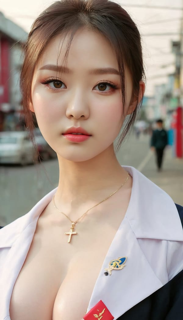 Tags: 21872187, SDXL
{"3": {"inputs": {"seed": 387973390676951, "steps": 64, "cfg": 6.54, "sampler_name": "dpmpp_2m", "scheduler": "karras", "denoise": 1.0, "model": ["27", 0], "positive": ["6", 0], "negative": ["7", 0], "latent_image": ["5", 0]}, "class_type": "KSampler"}, "4": {"inputs": {"ckpt_name": "juggernautxl.safetensors"}, "class_type": "CheckpointLoaderSimple"}, "5": {"inputs": {"width": 768, "height": 1344, "batch_size": 1}, "class_type": "EmptyLatentImage"}, "6": {"inputs": {"text": "20 year old girl, (ukrainian:1.14), (korean:1.06), (beautiful eyes:1.12), (seductive facial expression:1.12), (eyelashes:1.03), (pale skin:1.12), (idol:1.11), (double eyelids:1.08), (blush:1.14), (sexy lips:1.10), (temptress:1.07), (seductive pose:0.96), (in a seductive pose:1.11), (large perky breasts:1.00), (cleavage:1.05), (thigh gap:1.07), (school uniform:1.03), choker, busy street, (RAW:1.09), (textured skin:1.02), (skin fuzz:1.05), (film:1.07), (soft lighting:1.00), (portra:1.00), (candid cinema:1.00), (detailed skin:1.06), (natural looking skin:1.07)", "clip": ["27", 1]}, "class_type": "CLIPTextEncode"}, "7": {"inputs": {"text": "(bad hands:1.10), (distorted:1.12), (worst quality:1.14), (low resolution:1.06), (open mouth:1.12), (watermark:1.09), (twisted:1.07)", "clip": ["27", 1]}, "class_type": "CLIPTextEncode"}, "8": {"inputs": {"samples": ["3", 0], "vae": ["4", 2]}, "class_type": "VAEDecode"}, "25": {"inputs": {"lora_name": "nudify_xl.safetensors", "strength_model": 0.39, "strength_clip": 0.07, "model": ["4", 0], "clip": ["4", 1]}, "class_type": "LoraLoader"}, "26": {"inputs": {"lora_name": "shirtlift_SDXL_v2.safetensors", "strength_model": 0.02, "strength_clip": 0.15, "model": ["25", 0], "clip": ["25", 1]}, "class_type": "LoraLoader"}, "27": {"inputs": {"lora_name": "PerfectEyesXL.safetensors", "strength_model": 0.14, "strength_clip": 0.04, "model": ["26", 0], "clip": ["26", 1]}, "class_type": "LoraLoader"}, "30": {"inputs": {"model_name": "4x_NMKD-Superscale-SP_178000_G.pth"}, "class_type": "UpscaleModelLoader"}, "31": {"inputs": {"upscale_model": ["30", 0], "image": ["8", 0]}, "class_type": "ImageUpscaleWithModel"}, "32": {"inputs": {"upscale_method": "lanczos", "scale_by": 0.5, "image": ["31", 0]}, "class_type": "ImageScaleBy"}, "33": {"inputs": {"pixels": ["32", 0], "vae": ["4", 2]}, "class_type": "VAEEncode"}, "34": {"inputs": {"seed": 387973390676951, "steps": 64, "cfg": 6.54, "sampler_name": "dpmpp_2m", "scheduler": "karras", "denoise": 0.3, "model": ["27", 0], "positive": ["6", 0], "negative": ["7", 0], "latent_image": ["33", 0]}, "class_type": "KSampler"}, "36": {"inputs": {"samples": ["34", 0], "vae": ["4", 2]}, "class_type": "VAEDecode"}, "39": {"inputs": {"filename_prefix": "comfyapi-1717412940685", "images": ["36", 0]}, "class_type": "SaveImage"}}