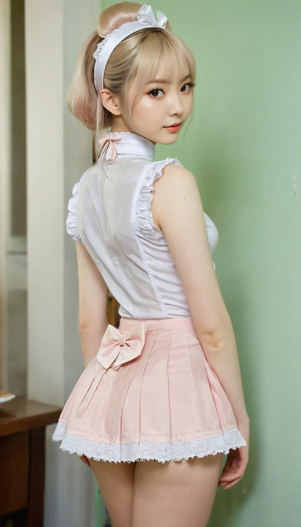 Tags: 21872187, SDXL
{"3": {"inputs": {"seed": 991201854179689, "steps": 64, "cfg": 6.74, "sampler_name": "dpmpp_2m", "scheduler": "karras", "denoise": 1.0, "model": ["27", 0], "positive": ["6", 0], "negative": ["7", 0], "latent_image": ["5", 0]}, "class_type": "KSampler"}, "4": {"inputs": {"ckpt_name": "juggernautxl.safetensors"}, "class_type": "CheckpointLoaderSimple"}, "5": {"inputs": {"width": 768, "height": 1344, "batch_size": 1}, "class_type": "EmptyLatentImage"}, "6": {"inputs": {"text": "23 year old girl, (irish:1.02), (ukrainian:1.03), (japanese:0.99), (double eyelids:1.08), (cute:1.13), (seductive pose:1.11), (temptress:1.01), (seductive facial expression:0.95), (beautiful eyes:1.08), (pale skin:1.09), (blush:1.05), (eyelashes:1.13), (slim:0.95), (idol:1.06), (sexy lips:1.02), (detailed face:1.01), (perky ass:1.06), (exposed ass:0.97), (looking back:0.97), (sexy ass:1.02), (thigh gap:0.95), in a (skimpy maid costume:1.08) working at a maid cafe, choker, bowtie, headband, pleated skirt, (film:1.07), (RAW:1.03), (candid cinema:1.03), (portra:1.01), (detailed skin:1.00), (soft lighting:1.01), (skin fuzz:1.06), (textured skin:1.08)", "clip": ["27", 1]}, "class_type": "CLIPTextEncode"}, "7": {"inputs": {"text": "(bad hands:1.13), (watermark:1.13), (open mouth:1.07), (twisted:1.07), (worst quality:1.12), (distorted:1.05), (low resolution:1.08)", "clip": ["27", 1]}, "class_type": "CLIPTextEncode"}, "8": {"inputs": {"samples": ["3", 0], "vae": ["4", 2]}, "class_type": "VAEDecode"}, "25": {"inputs": {"lora_name": "nudify_xl.safetensors", "strength_model": 0.39, "strength_clip": 0.3, "model": ["4", 0], "clip": ["4", 1]}, "class_type": "LoraLoader"}, "26": {"inputs": {"lora_name": "shirtlift_SDXL_v2.safetensors", "strength_model": 0.16, "strength_clip": 0.16, "model": ["25", 0], "clip": ["25", 1]}, "class_type": "LoraLoader"}, "27": {"inputs": {"lora_name": "PerfectEyesXL.safetensors", "strength_model": 0.18, "strength_clip": 0.08, "model": ["26", 0], "clip": ["26", 1]}, "class_type": "LoraLoader"}, "30": {"inputs": {"model_name": "4x_NMKD-Superscale-SP_178000_G.pth"}, "class_type": "UpscaleModelLoader"}, "31": {"inputs": {"upscale_model": ["30", 0], "image": ["8", 0]}, "class_type": "ImageUpscaleWithModel"}, "32": {"inputs": {"upscale_method": "lanczos", "scale_by": 0.5, "image": ["31", 0]}, "class_type": "ImageScaleBy"}, "33": {"inputs": {"pixels": ["32", 0], "vae": ["4", 2]}, "class_type": "VAEEncode"}, "34": {"inputs": {"seed": 991201854179689, "steps": 64, "cfg": 6.74, "sampler_name": "dpmpp_2m", "scheduler": "karras", "denoise": 0.3, "model": ["27", 0], "positive": ["6", 0], "negative": ["7", 0], "latent_image": ["33", 0]}, "class_type": "KSampler"}, "36": {"inputs": {"samples": ["34", 0], "vae": ["4", 2]}, "class_type": "VAEDecode"}, "39": {"inputs": {"filename_prefix": "comfyapi-1725243634007", "images": ["36", 0]}, "class_type": "SaveImage"}}