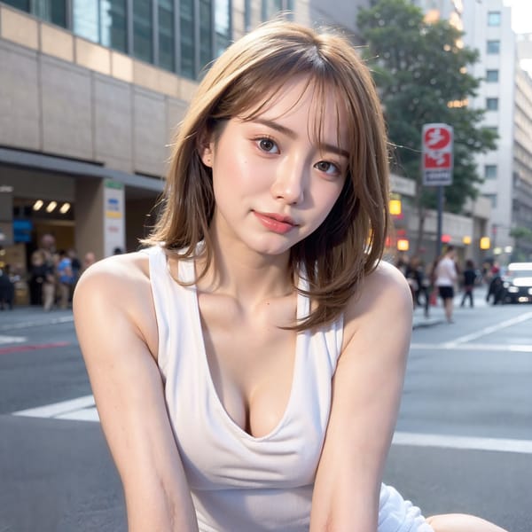 Tags: 21872187
<lora:mix4:0.46>, <lora:JapaneseDollLikeness_v15:0.57>, <lora:YaeMiko_Test:0.39>, (white tank top:1.01), (large breasts:0.96), busy street in urban city, (on all fours:0.96), spreading ass cheeks, (from behind:0.91), <lora:fixStandingDoggyStyle:0.26>, backboob, <lora:Addams:0.24>, extremely detailed eyes, extremely detailed face, cute, (photorealistic:1.13), sexy lips, seductive smile, double eyelids, eyelashes, pale skin, perky breasts, full body portrait, textured skin, hyper realistic, tall, (stunningly attractive:1.01)
Negative prompt: drawings, paintings, anime, black and white, fat, (worst quality:2.01)
Steps: 48, Sampler: DPM++ 2M Karras, CFG scale: 6.69, Seed: 1503775149, Size: 512x512, Model hash: fc2511737a, Model: chilloutmix_NiPrunedFp32Fix, Seed resize from: -1x-1, Denoising strength: 0.45, Version: v1.2.1, Hires upscale: 4.0, Hires steps: 16, Hires upscaler: ESRGAN_4x