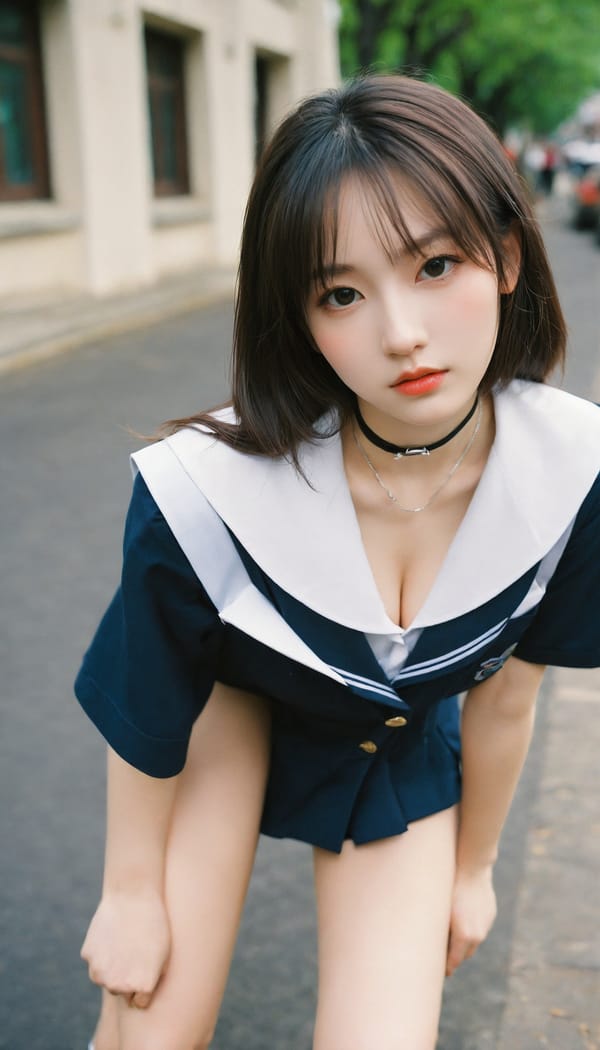 Tags: 21872187, SDXL
{"3": {"inputs": {"seed": 557987074208628, "steps": 64, "cfg": 5.1, "sampler_name": "dpmpp_2m", "scheduler": "karras", "denoise": 1.0, "model": ["27", 0], "positive": ["6", 0], "negative": ["7", 0], "latent_image": ["5", 0]}, "class_type": "KSampler"}, "4": {"inputs": {"ckpt_name": "helloworldxl.safetensors"}, "class_type": "CheckpointLoaderSimple"}, "5": {"inputs": {"width": 768, "height": 1344, "batch_size": 1}, "class_type": "EmptyLatentImage"}, "6": {"inputs": {"text": "23 year old girl, (eyelashes:0.99), (slim:1.09), (blush:0.96), (pale skin:1.05), (sexy lips:1.12), (seductive facial expression:1.12), (temptress:1.09), (double eyelids:1.00), (beautiful eyes:0.95), (detailed face:1.11), (idol:1.11), (cute:0.96), (seductive pose:1.13), (in a seductive pose:1.13), (large perky breasts:1.07), (cleavage:1.10), (thigh gap:1.12), (school uniform:1.13), choker, busy street, (candid cinema:1.07), (natural looking skin:1.04), (skin fuzz:1.09), (textured skin:1.08), (RAW:1.08), (detailed skin:1.03), (film:1.05), (soft lighting:1.07), (portra:1.04)", "clip": ["27", 1]}, "class_type": "CLIPTextEncode"}, "7": {"inputs": {"text": "(twisted:1.09), (worst quality:1.09), (open mouth:1.14), (watermark:1.14), (distorted:1.11), (bad hands:1.07), (low resolution:1.13)", "clip": ["27", 1]}, "class_type": "CLIPTextEncode"}, "8": {"inputs": {"samples": ["3", 0], "vae": ["4", 2]}, "class_type": "VAEDecode"}, "25": {"inputs": {"lora_name": "nudify_xl.safetensors", "strength_model": 0.09, "strength_clip": 0.3, "model": ["4", 0], "clip": ["4", 1]}, "class_type": "LoraLoader"}, "26": {"inputs": {"lora_name": "shirtlift_SDXL_v2.safetensors", "strength_model": 0.05, "strength_clip": 0.14, "model": ["25", 0], "clip": ["25", 1]}, "class_type": "LoraLoader"}, "27": {"inputs": {"lora_name": "PerfectEyesXL.safetensors", "strength_model": 0.11, "strength_clip": 0.1, "model": ["26", 0], "clip": ["26", 1]}, "class_type": "LoraLoader"}, "30": {"inputs": {"model_name": "4x_NMKD-Superscale-SP_178000_G.pth"}, "class_type": "UpscaleModelLoader"}, "31": {"inputs": {"upscale_model": ["30", 0], "image": ["8", 0]}, "class_type": "ImageUpscaleWithModel"}, "32": {"inputs": {"upscale_method": "lanczos", "scale_by": 0.5, "image": ["31", 0]}, "class_type": "ImageScaleBy"}, "33": {"inputs": {"pixels": ["32", 0], "vae": ["4", 2]}, "class_type": "VAEEncode"}, "34": {"inputs": {"seed": 557987074208628, "steps": 64, "cfg": 5.1, "sampler_name": "dpmpp_2m", "scheduler": "karras", "denoise": 0.3, "model": ["27", 0], "positive": ["6", 0], "negative": ["7", 0], "latent_image": ["33", 0]}, "class_type": "KSampler"}, "36": {"inputs": {"samples": ["34", 0], "vae": ["4", 2]}, "class_type": "VAEDecode"}, "39": {"inputs": {"filename_prefix": "comfyapi-1716262439544", "images": ["36", 0]}, "class_type": "SaveImage"}}