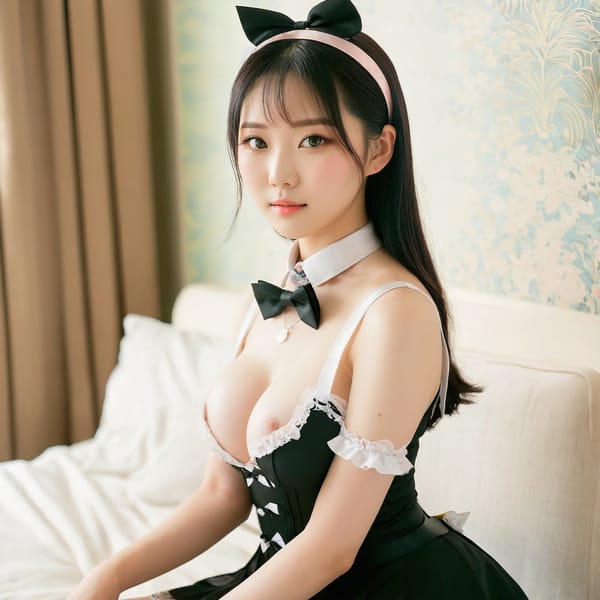 Tags: 21872187, SDXL
{"3": {"inputs": {"seed": 631275676218674, "steps": 64, "cfg": 6.99, "sampler_name": "dpmpp_2m", "scheduler": "karras", "denoise": 1.0, "model": ["27", 0], "positive": ["6", 0], "negative": ["7", 0], "latent_image": ["5", 0]}, "class_type": "KSampler"}, "4": {"inputs": {"ckpt_name": "juggernautxl.safetensors"}, "class_type": "CheckpointLoaderSimple"}, "5": {"inputs": {"width": 1024, "height": 1024, "batch_size": 1}, "class_type": "EmptyLatentImage"}, "6": {"inputs": {"text": "23 year old girl, (taiwanese:1.11), (korean:1.03), (temptress:0.99), (beautiful eyes:0.96), (pale skin:1.14), (slim:1.02), (double eyelids:1.04), (detailed face:0.97), (eyelashes:0.97), (blush:1.14), (idol:1.02), (cute:0.96), (sexy lips:1.00), (seductive facial expression:1.12), (seductive pose:1.04), (in a seductive pose:1.03), (large perky breasts:1.09), (cleavage:0.99), (thigh gap:1.05), in a (skimpy maid costume:1.02) working at a maid cafe, choker, bowtie, headband, pleated skirt, (textured skin:1.01), (skin fuzz:1.06), (film:1.03), (candid cinema:1.05), (portra:1.06), (RAW:1.00), (detailed skin:1.07), (natural looking skin:1.05), (soft lighting:1.06)", "clip": ["27", 1]}, "class_type": "CLIPTextEncode"}, "7": {"inputs": {"text": "(distorted:1.12), (open mouth:1.07), (low resolution:1.12), (twisted:1.12), (watermark:1.10), (bad hands:1.06), (worst quality:1.14)", "clip": ["27", 1]}, "class_type": "CLIPTextEncode"}, "8": {"inputs": {"samples": ["3", 0], "vae": ["4", 2]}, "class_type": "VAEDecode"}, "25": {"inputs": {"lora_name": "nudify_xl.safetensors", "strength_model": 0.24, "strength_clip": 0.13, "model": ["4", 0], "clip": ["4", 1]}, "class_type": "LoraLoader"}, "26": {"inputs": {"lora_name": "shirtlift_SDXL_v2.safetensors", "strength_model": 0.17, "strength_clip": 0.16, "model": ["25", 0], "clip": ["25", 1]}, "class_type": "LoraLoader"}, "27": {"inputs": {"lora_name": "PerfectEyesXL.safetensors", "strength_model": 0.17, "strength_clip": 0.06, "model": ["26", 0], "clip": ["26", 1]}, "class_type": "LoraLoader"}, "30": {"inputs": {"model_name": "4x_NMKD-Superscale-SP_178000_G.pth"}, "class_type": "UpscaleModelLoader"}, "31": {"inputs": {"upscale_model": ["30", 0], "image": ["8", 0]}, "class_type": "ImageUpscaleWithModel"}, "32": {"inputs": {"upscale_method": "lanczos", "scale_by": 0.5, "image": ["31", 0]}, "class_type": "ImageScaleBy"}, "33": {"inputs": {"pixels": ["32", 0], "vae": ["4", 2]}, "class_type": "VAEEncode"}, "34": {"inputs": {"seed": 631275676218674, "steps": 64, "cfg": 6.99, "sampler_name": "dpmpp_2m", "scheduler": "karras", "denoise": 0.3, "model": ["27", 0], "positive": ["6", 0], "negative": ["7", 0], "latent_image": ["33", 0]}, "class_type": "KSampler"}, "36": {"inputs": {"samples": ["34", 0], "vae": ["4", 2]}, "class_type": "VAEDecode"}, "39": {"inputs": {"filename_prefix": "comfyapi-1714760421460", "images": ["36", 0]}, "class_type": "SaveImage"}}