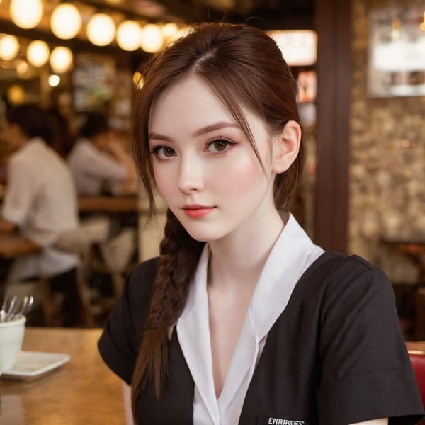 Tags: 21872187, SDXL
{"3": {"inputs": {"seed": 120022359675670, "steps": 64, "cfg": 5.24, "sampler_name": "dpmpp_2m", "scheduler": "karras", "denoise": 1.0, "model": ["27", 0], "positive": ["6", 0], "negative": ["7", 0], "latent_image": ["5", 0]}, "class_type": "KSampler"}, "4": {"inputs": {"ckpt_name": "juggernautXL_v7Rundiffusion.safetensors"}, "class_type": "CheckpointLoaderSimple"}, "5": {"inputs": {"width": 1024, "height": 1024, "batch_size": 1}, "class_type": "EmptyLatentImage"}, "6": {"inputs": {"text": "24 year old girl, (detailed face:1.12), (pale skin:1.13), (blush:1.03), (seductive pose:0.99), (slim:1.01), (cute:1.09), (double eyelids:0.98), (temptress:1.11), (beautiful eyes:1.01), (eyelashes:1.00), (sexy lips:1.00), (seductive facial expression:1.01), (idol:0.95), (in a seductive pose:1.12), (large perky breasts:1.01), (cleavage:1.06), (thigh gap:1.02), (a waitress in uniform:1.04) working at a restaurant, (RAW:1.09), (skin fuzz:1.00), (portra:1.03), (natural looking skin:1.02), (detailed skin:1.08), (soft lighting:1.02), (film:1.05), (candid cinema:1.09), (textured skin:1.06)", "clip": ["27", 1]}, "class_type": "CLIPTextEncode"}, "7": {"inputs": {"text": "(bad hands:1.09), (low resolution:1.09), (watermark:1.09), (twisted:1.13), (worst quality:1.07), (distorted:1.05), (open mouth:1.13)", "clip": ["27", 1]}, "class_type": "CLIPTextEncode"}, "8": {"inputs": {"samples": ["3", 0], "vae": ["4", 2]}, "class_type": "VAEDecode"}, "25": {"inputs": {"lora_name": "nudify_xl.safetensors", "strength_model": 0.28, "strength_clip": 0.06, "model": ["4", 0], "clip": ["4", 1]}, "class_type": "LoraLoader"}, "26": {"inputs": {"lora_name": "shirtlift_SDXL_v2.safetensors", "strength_model": 0.04, "strength_clip": 0.1, "model": ["25", 0], "clip": ["25", 1]}, "class_type": "LoraLoader"}, "27": {"inputs": {"lora_name": "PerfectEyesXL.safetensors", "strength_model": 0.02, "strength_clip": 0.12, "model": ["26", 0], "clip": ["26", 1]}, "class_type": "LoraLoader"}, "30": {"inputs": {"model_name": "4x_NMKD-Superscale-SP_178000_G.pth"}, "class_type": "UpscaleModelLoader"}, "31": {"inputs": {"upscale_model": ["30", 0], "image": ["8", 0]}, "class_type": "ImageUpscaleWithModel"}, "32": {"inputs": {"upscale_method": "lanczos", "scale_by": 0.5, "image": ["31", 0]}, "class_type": "ImageScaleBy"}, "33": {"inputs": {"pixels": ["32", 0], "vae": ["4", 2]}, "class_type": "VAEEncode"}, "34": {"inputs": {"seed": 120022359675670, "steps": 64, "cfg": 5.24, "sampler_name": "dpmpp_2m", "scheduler": "karras", "denoise": 0.3, "model": ["27", 0], "positive": ["6", 0], "negative": ["7", 0], "latent_image": ["33", 0]}, "class_type": "KSampler"}, "36": {"inputs": {"samples": ["34", 0], "vae": ["4", 2]}, "class_type": "VAEDecode"}, "39": {"inputs": {"filename_prefix": "comfyapi-1705359915193", "images": ["36", 0]}, "class_type": "SaveImage"}}