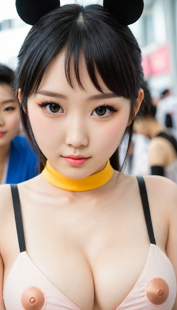 Tags: 21872187, SDXL
{"3": {"inputs": {"seed": 395054496879431, "steps": 64, "cfg": 6.36, "sampler_name": "dpmpp_2m", "scheduler": "karras", "denoise": 1.0, "model": ["27", 0], "positive": ["6", 0], "negative": ["7", 0], "latent_image": ["5", 0]}, "class_type": "KSampler"}, "4": {"inputs": {"ckpt_name": "juggernautXL_v8Rundiffusion.safetensors"}, "class_type": "CheckpointLoaderSimple"}, "5": {"inputs": {"width": 768, "height": 1344, "batch_size": 1}, "class_type": "EmptyLatentImage"}, "6": {"inputs": {"text": "22 year old girl, (chinese:0.97), (korean:1.06), (temptress:1.12), (slim:0.97), (seductive facial expression:1.09), (sexy lips:0.96), (seductive pose:1.06), (idol:1.13), (pale skin:1.01), (double eyelids:1.08), (beautiful eyes:1.05), (blush:1.00), (detailed face:1.13), (eyelashes:1.11), (cute:1.13), (in a seductive pose:0.95), (large perky breasts:0.99), (cleavage:1.03), (thigh gap:1.11), (in a cosplay:1.02) at comiket posing for camera, (detailed skin:1.04), (natural looking skin:1.00), (portra:1.06), (candid cinema:1.05), (textured skin:1.05), (soft lighting:1.09), (skin fuzz:1.01), (RAW:1.07), (film:1.02)", "clip": ["27", 1]}, "class_type": "CLIPTextEncode"}, "7": {"inputs": {"text": "(open mouth:1.14), (watermark:1.12), (worst quality:1.14), (low resolution:1.08), (bad hands:1.13), (distorted:1.14), (twisted:1.09)", "clip": ["27", 1]}, "class_type": "CLIPTextEncode"}, "8": {"inputs": {"samples": ["3", 0], "vae": ["4", 2]}, "class_type": "VAEDecode"}, "25": {"inputs": {"lora_name": "nudify_xl.safetensors", "strength_model": 0.22, "strength_clip": 0.28, "model": ["4", 0], "clip": ["4", 1]}, "class_type": "LoraLoader"}, "26": {"inputs": {"lora_name": "shirtlift_SDXL_v2.safetensors", "strength_model": 0.13, "strength_clip": 0.0, "model": ["25", 0], "clip": ["25", 1]}, "class_type": "LoraLoader"}, "27": {"inputs": {"lora_name": "PerfectEyesXL.safetensors", "strength_model": 0.15, "strength_clip": 0.09, "model": ["26", 0], "clip": ["26", 1]}, "class_type": "LoraLoader"}, "30": {"inputs": {"model_name": "4x_NMKD-Superscale-SP_178000_G.pth"}, "class_type": "UpscaleModelLoader"}, "31": {"inputs": {"upscale_model": ["30", 0], "image": ["8", 0]}, "class_type": "ImageUpscaleWithModel"}, "32": {"inputs": {"upscale_method": "lanczos", "scale_by": 0.5, "image": ["31", 0]}, "class_type": "ImageScaleBy"}, "33": {"inputs": {"pixels": ["32", 0], "vae": ["4", 2]}, "class_type": "VAEEncode"}, "34": {"inputs": {"seed": 395054496879431, "steps": 64, "cfg": 6.36, "sampler_name": "dpmpp_2m", "scheduler": "karras", "denoise": 0.3, "model": ["27", 0], "positive": ["6", 0], "negative": ["7", 0], "latent_image": ["33", 0]}, "class_type": "KSampler"}, "36": {"inputs": {"samples": ["34", 0], "vae": ["4", 2]}, "class_type": "VAEDecode"}, "39": {"inputs": {"filename_prefix": "comfyapi-1707269301095", "images": ["36", 0]}, "class_type": "SaveImage"}}