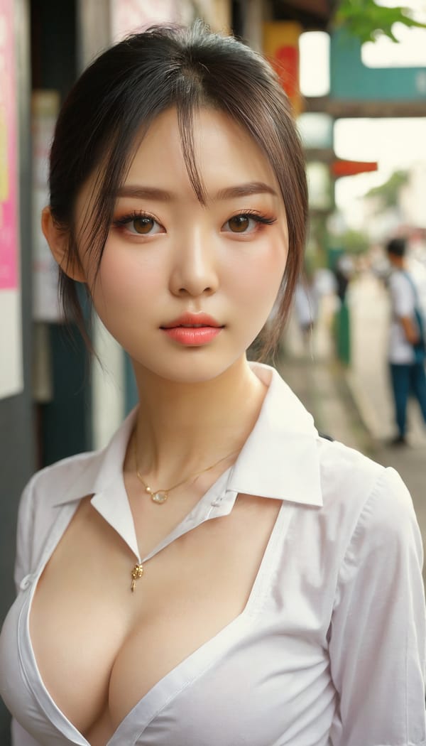 Tags: 21872187, SDXL
{"3": {"inputs": {"seed": 396284522782844, "steps": 64, "cfg": 6.47, "sampler_name": "dpmpp_2m", "scheduler": "karras", "denoise": 1.0, "model": ["27", 0], "positive": ["6", 0], "negative": ["7", 0], "latent_image": ["5", 0]}, "class_type": "KSampler"}, "4": {"inputs": {"ckpt_name": "juggernautxl.safetensors"}, "class_type": "CheckpointLoaderSimple"}, "5": {"inputs": {"width": 768, "height": 1344, "batch_size": 1}, "class_type": "EmptyLatentImage"}, "6": {"inputs": {"text": "25 year old girl, (taiwanese:1.01), (ukrainian:1.06), (seductive pose:1.02), (sexy lips:1.10), (temptress:1.01), (blush:1.07), (seductive facial expression:1.06), (pale skin:1.08), (slim:1.03), (cute:1.06), (idol:1.12), (beautiful eyes:1.11), (detailed face:1.13), (double eyelids:1.11), (eyelashes:1.00), (on all fours:1.03), (spreading ass cheeks:0.95), (from behind:0.96), (backboob:1.14), (school uniform:1.09), choker, busy street, (film:1.07), (candid cinema:1.04), (soft lighting:1.09), (textured skin:1.05), (detailed skin:1.00), (natural looking skin:1.09), (RAW:1.00), (portra:1.09), (skin fuzz:1.03)", "clip": ["27", 1]}, "class_type": "CLIPTextEncode"}, "7": {"inputs": {"text": "(bad hands:1.09), (watermark:1.14), (twisted:1.12), (worst quality:1.11), (low resolution:1.11), (open mouth:1.11), (distorted:1.09)", "clip": ["27", 1]}, "class_type": "CLIPTextEncode"}, "8": {"inputs": {"samples": ["3", 0], "vae": ["4", 2]}, "class_type": "VAEDecode"}, "25": {"inputs": {"lora_name": "nudify_xl.safetensors", "strength_model": 0.25, "strength_clip": 0.29, "model": ["4", 0], "clip": ["4", 1]}, "class_type": "LoraLoader"}, "26": {"inputs": {"lora_name": "shirtlift_SDXL_v2.safetensors", "strength_model": 0.03, "strength_clip": 0.02, "model": ["25", 0], "clip": ["25", 1]}, "class_type": "LoraLoader"}, "27": {"inputs": {"lora_name": "PerfectEyesXL.safetensors", "strength_model": 0.15, "strength_clip": 0.11, "model": ["26", 0], "clip": ["26", 1]}, "class_type": "LoraLoader"}, "30": {"inputs": {"model_name": "4x_NMKD-Superscale-SP_178000_G.pth"}, "class_type": "UpscaleModelLoader"}, "31": {"inputs": {"upscale_model": ["30", 0], "image": ["8", 0]}, "class_type": "ImageUpscaleWithModel"}, "32": {"inputs": {"upscale_method": "lanczos", "scale_by": 0.5, "image": ["31", 0]}, "class_type": "ImageScaleBy"}, "33": {"inputs": {"pixels": ["32", 0], "vae": ["4", 2]}, "class_type": "VAEEncode"}, "34": {"inputs": {"seed": 396284522782844, "steps": 64, "cfg": 6.47, "sampler_name": "dpmpp_2m", "scheduler": "karras", "denoise": 0.3, "model": ["27", 0], "positive": ["6", 0], "negative": ["7", 0], "latent_image": ["33", 0]}, "class_type": "KSampler"}, "36": {"inputs": {"samples": ["34", 0], "vae": ["4", 2]}, "class_type": "VAEDecode"}, "39": {"inputs": {"filename_prefix": "comfyapi-1725239928750", "images": ["36", 0]}, "class_type": "SaveImage"}}