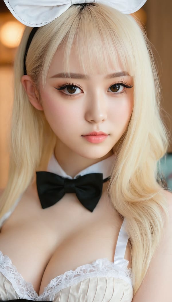 Tags: 21872187, SDXL
{"3": {"inputs": {"seed": 289281414098126, "steps": 64, "cfg": 5.41, "sampler_name": "dpmpp_2m", "scheduler": "karras", "denoise": 1.0, "model": ["27", 0], "positive": ["6", 0], "negative": ["7", 0], "latent_image": ["5", 0]}, "class_type": "KSampler"}, "4": {"inputs": {"ckpt_name": "juggernautxl.safetensors"}, "class_type": "CheckpointLoaderSimple"}, "5": {"inputs": {"width": 768, "height": 1344, "batch_size": 1}, "class_type": "EmptyLatentImage"}, "6": {"inputs": {"text": "20 year old girl, (double eyelids:1.05), (seductive pose:1.10), (pale skin:1.07), (eyelashes:1.13), (detailed face:1.04), (cute:1.13), (sexy lips:1.05), (beautiful eyes:1.02), (seductive facial expression:1.07), (idol:1.04), (temptress:1.09), (slim:0.95), (blush:1.03), (in a seductive pose:1.10), (large perky breasts:1.00), (cleavage:1.05), (thigh gap:1.03), in a (skimpy maid costume:0.98) working at a maid cafe, choker, bowtie, headband, pleated skirt, (natural looking skin:1.05), (film:1.08), (portra:1.06), (detailed skin:1.06), (candid cinema:1.01), (soft lighting:1.09), (RAW:1.09), (skin fuzz:1.08), (textured skin:1.09)", "clip": ["27", 1]}, "class_type": "CLIPTextEncode"}, "7": {"inputs": {"text": "(twisted:1.14), (distorted:1.09), (worst quality:1.10), (bad hands:1.13), (open mouth:1.08), (watermark:1.11), (low resolution:1.07)", "clip": ["27", 1]}, "class_type": "CLIPTextEncode"}, "8": {"inputs": {"samples": ["3", 0], "vae": ["4", 2]}, "class_type": "VAEDecode"}, "25": {"inputs": {"lora_name": "nudify_xl.safetensors", "strength_model": 0.28, "strength_clip": 0.32, "model": ["4", 0], "clip": ["4", 1]}, "class_type": "LoraLoader"}, "26": {"inputs": {"lora_name": "shirtlift_SDXL_v2.safetensors", "strength_model": 0.05, "strength_clip": 0.16, "model": ["25", 0], "clip": ["25", 1]}, "class_type": "LoraLoader"}, "27": {"inputs": {"lora_name": "PerfectEyesXL.safetensors", "strength_model": 0.13, "strength_clip": 0.0, "model": ["26", 0], "clip": ["26", 1]}, "class_type": "LoraLoader"}, "30": {"inputs": {"model_name": "4x_NMKD-Superscale-SP_178000_G.pth"}, "class_type": "UpscaleModelLoader"}, "31": {"inputs": {"upscale_model": ["30", 0], "image": ["8", 0]}, "class_type": "ImageUpscaleWithModel"}, "32": {"inputs": {"upscale_method": "lanczos", "scale_by": 0.5, "image": ["31", 0]}, "class_type": "ImageScaleBy"}, "33": {"inputs": {"pixels": ["32", 0], "vae": ["4", 2]}, "class_type": "VAEEncode"}, "34": {"inputs": {"seed": 289281414098126, "steps": 64, "cfg": 5.41, "sampler_name": "dpmpp_2m", "scheduler": "karras", "denoise": 0.3, "model": ["27", 0], "positive": ["6", 0], "negative": ["7", 0], "latent_image": ["33", 0]}, "class_type": "KSampler"}, "36": {"inputs": {"samples": ["34", 0], "vae": ["4", 2]}, "class_type": "VAEDecode"}, "39": {"inputs": {"filename_prefix": "comfyapi-1714662933260", "images": ["36", 0]}, "class_type": "SaveImage"}}