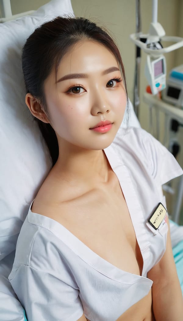 Tags: 21872187, SDXL
{"3": {"inputs": {"seed": 452635670018575, "steps": 32, "cfg": 7.39, "sampler_name": "dpmpp_2m", "scheduler": "karras", "denoise": 1.0, "model": ["27", 0], "positive": ["6", 0], "negative": ["7", 0], "latent_image": ["5", 0]}, "class_type": "KSampler"}, "4": {"inputs": {"ckpt_name": "juggernautxl.safetensors"}, "class_type": "CheckpointLoaderSimple"}, "5": {"inputs": {"width": 768, "height": 1344, "batch_size": 1}, "class_type": "EmptyLatentImage"}, "6": {"inputs": {"text": "24 year old girl, (chinese:0.96), (double eyelids:1.11), (sexy lips:1.03), (cute:1.11), (detailed face:1.11), (blush:1.01), (slim:1.05), (seductive facial expression:0.97), (beautiful eyes:1.10), (eyelashes:1.06), (temptress:1.13), (seductive pose:1.10), (idol:1.01), (perky ass:1.08), (exposed ass:0.97), (looking back:1.07), (sexy ass:1.14), (thigh gap:1.02), (nurse in uniform:1.05) working in a hospital ward, (soft lighting:1.00), (candid cinema:1.04), (RAW:1.03), (skin fuzz:1.02), (film:1.04), (natural looking skin:1.09), (detailed skin:1.06), (portra:1.07), (textured skin:1.06)", "clip": ["27", 1]}, "class_type": "CLIPTextEncode"}, "7": {"inputs": {"text": "(distorted:1.06), (low resolution:1.09), (worst quality:1.07), (twisted:1.14), (watermark:1.09), (bad hands:1.10), (open mouth:1.06)", "clip": ["27", 1]}, "class_type": "CLIPTextEncode"}, "8": {"inputs": {"samples": ["3", 0], "vae": ["4", 2]}, "class_type": "VAEDecode"}, "25": {"inputs": {"lora_name": "nudify_xl.safetensors", "strength_model": 0.22, "strength_clip": 0.29, "model": ["4", 0], "clip": ["4", 1]}, "class_type": "LoraLoader"}, "26": {"inputs": {"lora_name": "shirtlift_SDXL_v2.safetensors", "strength_model": 0.08, "strength_clip": 0.01, "model": ["25", 0], "clip": ["25", 1]}, "class_type": "LoraLoader"}, "27": {"inputs": {"lora_name": "PerfectEyesXL.safetensors", "strength_model": 0.03, "strength_clip": 0.18, "model": ["26", 0], "clip": ["26", 1]}, "class_type": "LoraLoader"}, "30": {"inputs": {"model_name": "4x_NMKD-Superscale-SP_178000_G.pth"}, "class_type": "UpscaleModelLoader"}, "31": {"inputs": {"upscale_model": ["30", 0], "image": ["8", 0]}, "class_type": "ImageUpscaleWithModel"}, "32": {"inputs": {"upscale_method": "lanczos", "scale_by": 0.5, "image": ["31", 0]}, "class_type": "ImageScaleBy"}, "33": {"inputs": {"pixels": ["32", 0], "vae": ["4", 2]}, "class_type": "VAEEncode"}, "34": {"inputs": {"seed": 452635670018575, "steps": 32, "cfg": 7.39, "sampler_name": "dpmpp_2m", "scheduler": "karras", "denoise": 0.3, "model": ["27", 0], "positive": ["6", 0], "negative": ["7", 0], "latent_image": ["33", 0]}, "class_type": "KSampler"}, "36": {"inputs": {"samples": ["34", 0], "vae": ["4", 2]}, "class_type": "VAEDecode"}, "39": {"inputs": {"filename_prefix": "comfyapi-1717135631614", "images": ["36", 0]}, "class_type": "SaveImage"}}