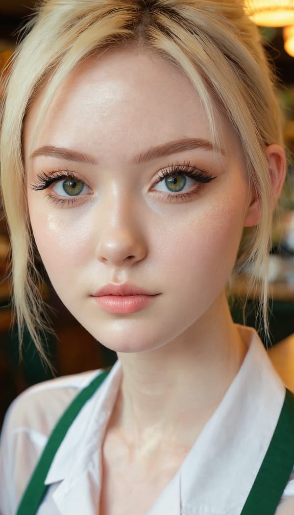 Tags: 21872187, SDXL
{"3": {"inputs": {"seed": 610158921261453, "steps": 64, "cfg": 7.49, "sampler_name": "dpmpp_2m", "scheduler": "karras", "denoise": 1.0, "model": ["27", 0], "positive": ["6", 0], "negative": ["7", 0], "latent_image": ["5", 0]}, "class_type": "KSampler"}, "4": {"inputs": {"ckpt_name": "juggernautxl.safetensors"}, "class_type": "CheckpointLoaderSimple"}, "5": {"inputs": {"width": 768, "height": 1344, "batch_size": 1}, "class_type": "EmptyLatentImage"}, "6": {"inputs": {"text": "20 year old girl, (irish:1.12), (seductive facial expression:1.12), (slim:1.10), (cute:1.10), (idol:1.09), (blush:1.11), (eyelashes:1.14), (pale skin:1.14), (double eyelids:1.09), (beautiful eyes:1.09), (sexy lips:1.02), (detailed face:1.07), (temptress:0.97), (in a seductive pose:1.05), (large perky breasts:1.07), (cleavage:1.06), (thigh gap:1.03), (a waitress in uniform:0.99) working at a restaurant, (natural looking skin:1.07), (candid cinema:1.01), (portra:1.00), (skin fuzz:1.08), (textured skin:1.01), (soft lighting:1.07), (detailed skin:1.06), (film:1.03), (RAW:1.03)", "clip": ["27", 1]}, "class_type": "CLIPTextEncode"}, "7": {"inputs": {"text": "(low resolution:1.07), (worst quality:1.10), (watermark:1.14), (twisted:1.11), (open mouth:1.09), (distorted:1.06), (bad hands:1.12)", "clip": ["27", 1]}, "class_type": "CLIPTextEncode"}, "8": {"inputs": {"samples": ["3", 0], "vae": ["4", 2]}, "class_type": "VAEDecode"}, "25": {"inputs": {"lora_name": "nudify_xl.safetensors", "strength_model": 0.14, "strength_clip": 0.18, "model": ["4", 0], "clip": ["4", 1]}, "class_type": "LoraLoader"}, "26": {"inputs": {"lora_name": "shirtlift_SDXL_v2.safetensors", "strength_model": 0.04, "strength_clip": 0.06, "model": ["25", 0], "clip": ["25", 1]}, "class_type": "LoraLoader"}, "27": {"inputs": {"lora_name": "PerfectEyesXL.safetensors", "strength_model": 0.18, "strength_clip": 0.1, "model": ["26", 0], "clip": ["26", 1]}, "class_type": "LoraLoader"}, "30": {"inputs": {"model_name": "4x_NMKD-Superscale-SP_178000_G.pth"}, "class_type": "UpscaleModelLoader"}, "31": {"inputs": {"upscale_model": ["30", 0], "image": ["8", 0]}, "class_type": "ImageUpscaleWithModel"}, "32": {"inputs": {"upscale_method": "lanczos", "scale_by": 0.5, "image": ["31", 0]}, "class_type": "ImageScaleBy"}, "33": {"inputs": {"pixels": ["32", 0], "vae": ["4", 2]}, "class_type": "VAEEncode"}, "34": {"inputs": {"seed": 610158921261453, "steps": 64, "cfg": 7.49, "sampler_name": "dpmpp_2m", "scheduler": "karras", "denoise": 0.3, "model": ["27", 0], "positive": ["6", 0], "negative": ["7", 0], "latent_image": ["33", 0]}, "class_type": "KSampler"}, "36": {"inputs": {"samples": ["34", 0], "vae": ["4", 2]}, "class_type": "VAEDecode"}, "39": {"inputs": {"filename_prefix": "comfyapi-1713832156523", "images": ["36", 0]}, "class_type": "SaveImage"}}