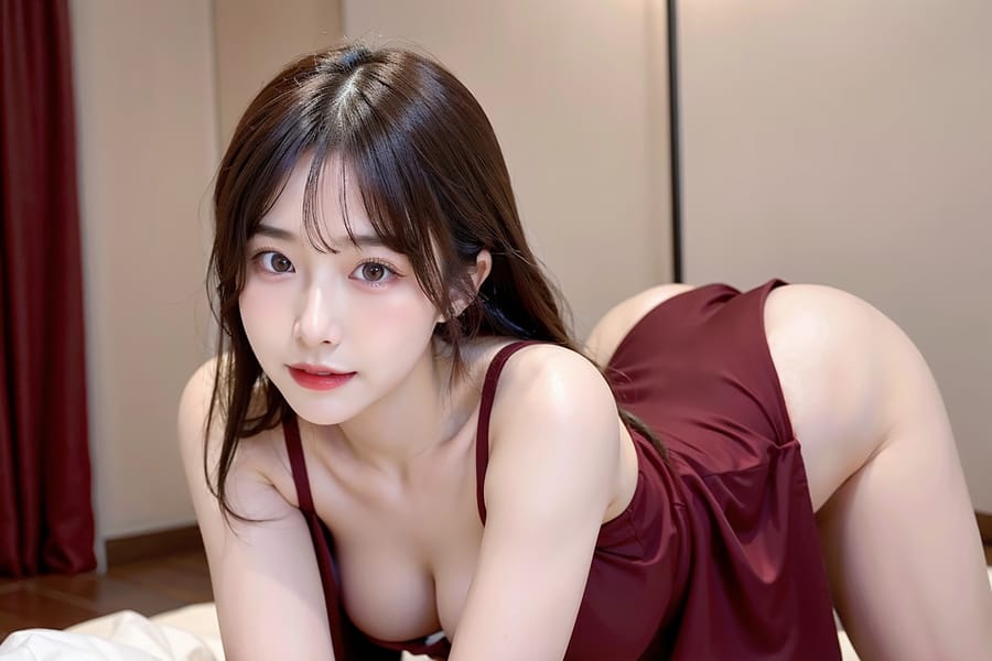 Tags: 21872187
<lora:mix4:0.53>, <lora:JapaneseDollLikeness_v15:0.43>, <lora:taiwanDollLikeness_v20:0.58>, (russian:0.96), (low-cut red dress:1.03), hotel ballroom, ceremony, (on all fours:1.17), spreading ass cheeks, (from behind:1.02), <lora:fixStandingDoggyStyle:0.24>, backboob, <lora:Addams:0.25>, extremely detailed eyes, extremely detailed face, cute, (photorealistic:1.17), sexy lips, seductive smile, double eyelids, eyelashes, pale skin, perky breasts, textured skin, (thigh gap:1.18), blush, solo
Negative prompt: sketches, paintings, anime, ugly, (worst quality:2.04)
Steps: 32, Sampler: DPM++ 2M Karras, CFG scale: 6.14, Seed: 3464948453, Size: 768x512, Model hash: fc2511737a, Model: chilloutmix_NiPrunedFp32Fix, Seed resize from: -1x-1, Denoising strength: 0.35, Version: v1.2.1, Hires upscale: 2.0, Hires steps: 16, Hires upscaler: ESRGAN_4x