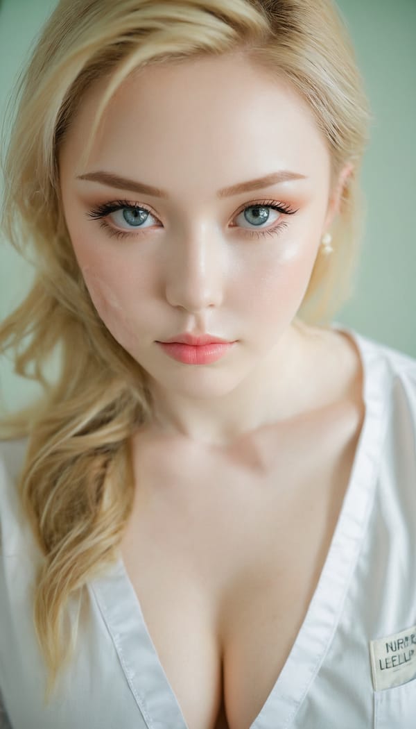 Tags: 21872187, SDXL
{"3": {"inputs": {"seed": 746969995410119, "steps": 32, "cfg": 5.37, "sampler_name": "dpmpp_2m", "scheduler": "karras", "denoise": 1.0, "model": ["27", 0], "positive": ["6", 0], "negative": ["7", 0], "latent_image": ["5", 0]}, "class_type": "KSampler"}, "4": {"inputs": {"ckpt_name": "juggernautxl.safetensors"}, "class_type": "CheckpointLoaderSimple"}, "5": {"inputs": {"width": 768, "height": 1344, "batch_size": 1}, "class_type": "EmptyLatentImage"}, "6": {"inputs": {"text": "24 year old girl, (sexy lips:0.96), (detailed face:1.04), (beautiful eyes:1.00), (cute:1.05), (seductive pose:1.02), (blush:0.96), (seductive facial expression:1.14), (double eyelids:1.14), (pale skin:1.09), (temptress:1.02), (eyelashes:0.99), (slim:0.98), (idol:1.09), (in a seductive pose:0.99), (large perky breasts:1.05), (cleavage:1.00), (thigh gap:1.06), (nurse in uniform:0.98) working in a hospital ward, (natural looking skin:1.05), (RAW:1.08), (candid cinema:1.01), (portra:1.00), (film:1.01), (soft lighting:1.05), (textured skin:1.03), (skin fuzz:1.09), (detailed skin:1.01)", "clip": ["27", 1]}, "class_type": "CLIPTextEncode"}, "7": {"inputs": {"text": "(twisted:1.11), (distorted:1.12), (worst quality:1.08), (open mouth:1.09), (bad hands:1.14), (watermark:1.07), (low resolution:1.14)", "clip": ["27", 1]}, "class_type": "CLIPTextEncode"}, "8": {"inputs": {"samples": ["3", 0], "vae": ["4", 2]}, "class_type": "VAEDecode"}, "25": {"inputs": {"lora_name": "nudify_xl.safetensors", "strength_model": 0.12, "strength_clip": 0.32, "model": ["4", 0], "clip": ["4", 1]}, "class_type": "LoraLoader"}, "26": {"inputs": {"lora_name": "shirtlift_SDXL_v2.safetensors", "strength_model": 0.01, "strength_clip": 0.17, "model": ["25", 0], "clip": ["25", 1]}, "class_type": "LoraLoader"}, "27": {"inputs": {"lora_name": "PerfectEyesXL.safetensors", "strength_model": 0.02, "strength_clip": 0.17, "model": ["26", 0], "clip": ["26", 1]}, "class_type": "LoraLoader"}, "30": {"inputs": {"model_name": "4x_NMKD-Superscale-SP_178000_G.pth"}, "class_type": "UpscaleModelLoader"}, "31": {"inputs": {"upscale_model": ["30", 0], "image": ["8", 0]}, "class_type": "ImageUpscaleWithModel"}, "32": {"inputs": {"upscale_method": "lanczos", "scale_by": 0.5, "image": ["31", 0]}, "class_type": "ImageScaleBy"}, "33": {"inputs": {"pixels": ["32", 0], "vae": ["4", 2]}, "class_type": "VAEEncode"}, "34": {"inputs": {"seed": 746969995410119, "steps": 32, "cfg": 5.37, "sampler_name": "dpmpp_2m", "scheduler": "karras", "denoise": 0.3, "model": ["27", 0], "positive": ["6", 0], "negative": ["7", 0], "latent_image": ["33", 0]}, "class_type": "KSampler"}, "36": {"inputs": {"samples": ["34", 0], "vae": ["4", 2]}, "class_type": "VAEDecode"}, "39": {"inputs": {"filename_prefix": "comfyapi-1732806720050", "images": ["36", 0]}, "class_type": "SaveImage"}}