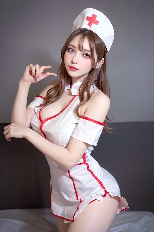 Tags: 21872187
<lora:JapaneseDollLikeness_v15:0.64>, <lora:YaeMiko_Test:0.52>, (ukrainian:0.97), (nurse outfit:1.13), hospital ward, (seductive pose:1.06), extremely detailed eyes, extremely detailed face, cute, (photorealistic:1.07), sexy lips, seductive smile, eyelashes, perky breasts, textured skin, 4K, RAW, best quality, sharp, hyper realistic, blush
Negative prompt: paintings, anime, disfigured, (worst quality:2.03)
Steps: 32, Sampler: DPM++ 2M Karras, CFG scale: 7.43, Seed: 620796054, Size: 512x768, Model hash: fc2511737a, Model: chilloutmix_NiPrunedFp32Fix, Seed resize from: -1x-1, Denoising strength: 0.4, Version: v1.2.1, Hires upscale: 2.0, Hires steps: 32, Hires upscaler: ESRGAN_4x
