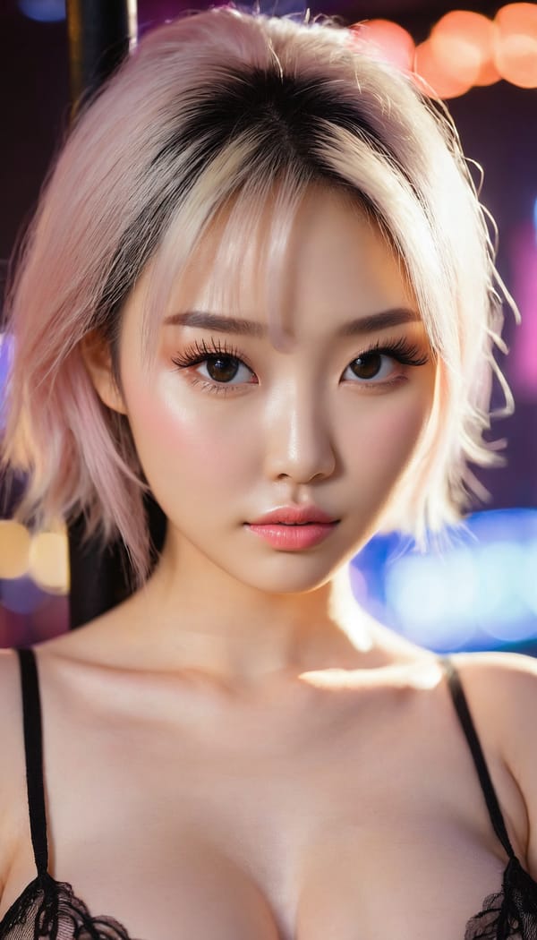 Tags: 21872187, SDXL
{"3": {"inputs": {"seed": 549228419718561, "steps": 32, "cfg": 7.56, "sampler_name": "dpmpp_2m", "scheduler": "karras", "denoise": 1.0, "model": ["27", 0], "positive": ["6", 0], "negative": ["7", 0], "latent_image": ["5", 0]}, "class_type": "KSampler"}, "4": {"inputs": {"ckpt_name": "juggernautxl.safetensors"}, "class_type": "CheckpointLoaderSimple"}, "5": {"inputs": {"width": 768, "height": 1344, "batch_size": 1}, "class_type": "EmptyLatentImage"}, "6": {"inputs": {"text": "27 year old girl, (korean:1.07), (ukrainian:1.13), (pale skin:0.97), (blush:1.14), (sexy lips:1.02), (seductive pose:1.08), (temptress:1.04), (slim:1.14), (beautiful eyes:1.09), (eyelashes:1.14), (double eyelids:0.96), (detailed face:1.10), (seductive facial expression:1.10), (idol:1.05), (cute:1.12), (in a seductive pose:1.11), (large perky breasts:0.99), (cleavage:1.00), (thigh gap:0.97), (a pole dancer:0.99) at a night club, (film:1.00), (soft lighting:1.03), (portra:1.01), (skin fuzz:1.06), (candid cinema:1.01), (natural looking skin:1.05), (RAW:1.01), (detailed skin:1.03), (textured skin:1.07)", "clip": ["27", 1]}, "class_type": "CLIPTextEncode"}, "7": {"inputs": {"text": "(distorted:1.12), (worst quality:1.08), (low resolution:1.05), (bad hands:1.09), (watermark:1.12), (open mouth:1.07), (twisted:1.13)", "clip": ["27", 1]}, "class_type": "CLIPTextEncode"}, "8": {"inputs": {"samples": ["3", 0], "vae": ["4", 2]}, "class_type": "VAEDecode"}, "25": {"inputs": {"lora_name": "nudify_xl.safetensors", "strength_model": 0.24, "strength_clip": 0.05, "model": ["4", 0], "clip": ["4", 1]}, "class_type": "LoraLoader"}, "26": {"inputs": {"lora_name": "shirtlift_SDXL_v2.safetensors", "strength_model": 0.0, "strength_clip": 0.11, "model": ["25", 0], "clip": ["25", 1]}, "class_type": "LoraLoader"}, "27": {"inputs": {"lora_name": "PerfectEyesXL.safetensors", "strength_model": 0.18, "strength_clip": 0.12, "model": ["26", 0], "clip": ["26", 1]}, "class_type": "LoraLoader"}, "30": {"inputs": {"model_name": "4x_NMKD-Superscale-SP_178000_G.pth"}, "class_type": "UpscaleModelLoader"}, "31": {"inputs": {"upscale_model": ["30", 0], "image": ["8", 0]}, "class_type": "ImageUpscaleWithModel"}, "32": {"inputs": {"upscale_method": "lanczos", "scale_by": 0.5, "image": ["31", 0]}, "class_type": "ImageScaleBy"}, "33": {"inputs": {"pixels": ["32", 0], "vae": ["4", 2]}, "class_type": "VAEEncode"}, "34": {"inputs": {"seed": 549228419718561, "steps": 32, "cfg": 7.56, "sampler_name": "dpmpp_2m", "scheduler": "karras", "denoise": 0.3, "model": ["27", 0], "positive": ["6", 0], "negative": ["7", 0], "latent_image": ["33", 0]}, "class_type": "KSampler"}, "36": {"inputs": {"samples": ["34", 0], "vae": ["4", 2]}, "class_type": "VAEDecode"}, "39": {"inputs": {"filename_prefix": "comfyapi-1718627308831", "images": ["36", 0]}, "class_type": "SaveImage"}}