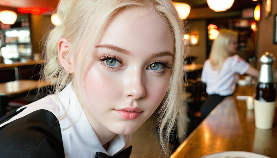 Tags: 21872187, SDXL
{"3": {"inputs": {"seed": 842231459930759, "steps": 32, "cfg": 7.91, "sampler_name": "dpmpp_2m", "scheduler": "karras", "denoise": 1.0, "model": ["27", 0], "positive": ["6", 0], "negative": ["7", 0], "latent_image": ["5", 0]}, "class_type": "KSampler"}, "4": {"inputs": {"ckpt_name": "juggernautxl.safetensors"}, "class_type": "CheckpointLoaderSimple"}, "5": {"inputs": {"width": 1344, "height": 768, "batch_size": 1}, "class_type": "EmptyLatentImage"}, "6": {"inputs": {"text": "23 year old girl, (beautiful eyes:1.06), (seductive facial expression:1.05), (temptress:0.97), (pale skin:1.07), (blush:0.95), (cute:1.08), (detailed face:1.14), (slim:0.99), (seductive pose:1.11), (eyelashes:0.95), (idol:1.06), (sexy lips:1.13), (on all fours:0.97), (spreading ass cheeks:1.12), (from behind:1.01), (backboob:1.12), (a waitress in uniform:1.01) working at a restaurant, (portra:1.00), (textured skin:1.01), (RAW:1.07), (natural looking skin:1.08), (soft lighting:1.05), (candid cinema:1.01), (detailed skin:1.00), (skin fuzz:1.06), (film:1.04)", "clip": ["27", 1]}, "class_type": "CLIPTextEncode"}, "7": {"inputs": {"text": "(twisted:1.09), (bad hands:1.12), (low resolution:1.07), (watermark:1.10), (distorted:1.06), (open mouth:1.13), (worst quality:1.06)", "clip": ["27", 1]}, "class_type": "CLIPTextEncode"}, "8": {"inputs": {"samples": ["3", 0], "vae": ["4", 2]}, "class_type": "VAEDecode"}, "25": {"inputs": {"lora_name": "nudify_xl.safetensors", "strength_model": 0.17, "strength_clip": 0.29, "model": ["4", 0], "clip": ["4", 1]}, "class_type": "LoraLoader"}, "26": {"inputs": {"lora_name": "shirtlift_SDXL_v2.safetensors", "strength_model": 0.07, "strength_clip": 0.1, "model": ["25", 0], "clip": ["25", 1]}, "class_type": "LoraLoader"}, "27": {"inputs": {"lora_name": "PerfectEyesXL.safetensors", "strength_model": 0.03, "strength_clip": 0.14, "model": ["26", 0], "clip": ["26", 1]}, "class_type": "LoraLoader"}, "30": {"inputs": {"model_name": "4x_NMKD-Superscale-SP_178000_G.pth"}, "class_type": "UpscaleModelLoader"}, "31": {"inputs": {"upscale_model": ["30", 0], "image": ["8", 0]}, "class_type": "ImageUpscaleWithModel"}, "32": {"inputs": {"upscale_method": "lanczos", "scale_by": 0.5, "image": ["31", 0]}, "class_type": "ImageScaleBy"}, "33": {"inputs": {"pixels": ["32", 0], "vae": ["4", 2]}, "class_type": "VAEEncode"}, "34": {"inputs": {"seed": 842231459930759, "steps": 32, "cfg": 7.91, "sampler_name": "dpmpp_2m", "scheduler": "karras", "denoise": 0.3, "model": ["27", 0], "positive": ["6", 0], "negative": ["7", 0], "latent_image": ["33", 0]}, "class_type": "KSampler"}, "36": {"inputs": {"samples": ["34", 0], "vae": ["4", 2]}, "class_type": "VAEDecode"}, "39": {"inputs": {"filename_prefix": "comfyapi-1713795122622", "images": ["36", 0]}, "class_type": "SaveImage"}}