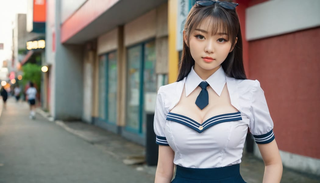 Tags: 21872187, SDXL
{"3": {"inputs": {"seed": 961384680712116, "steps": 32, "cfg": 5.53, "sampler_name": "dpmpp_2m", "scheduler": "karras", "denoise": 1.0, "model": ["27", 0], "positive": ["6", 0], "negative": ["7", 0], "latent_image": ["5", 0]}, "class_type": "KSampler"}, "4": {"inputs": {"ckpt_name": "juggernautxl.safetensors"}, "class_type": "CheckpointLoaderSimple"}, "5": {"inputs": {"width": 1344, "height": 768, "batch_size": 1}, "class_type": "EmptyLatentImage"}, "6": {"inputs": {"text": "18 year old girl, (japanese:1.13), (irish:1.01), (chinese:1.12), (ukrainian:1.10), (double eyelids:0.99), (eyelashes:1.04), (seductive facial expression:1.09), (temptress:1.08), (beautiful eyes:1.07), (cute:1.06), (slim:1.11), (detailed face:1.07), (sexy lips:1.03), (seductive pose:1.03), (blush:1.05), (pale skin:0.97), (idol:1.11), (in a seductive pose:1.12), (large perky breasts:1.10), (cleavage:1.03), (thigh gap:1.12), (school uniform:1.11), choker, busy street, (candid cinema:1.05), (detailed skin:1.02), (film:1.09), (portra:1.01), (RAW:1.08), (natural looking skin:1.03), (skin fuzz:1.02), (soft lighting:1.02), (textured skin:1.05)", "clip": ["27", 1]}, "class_type": "CLIPTextEncode"}, "7": {"inputs": {"text": "(open mouth:1.14), (bad hands:1.12), (twisted:1.07), (distorted:1.14), (watermark:1.05), (low resolution:1.14), (worst quality:1.08)", "clip": ["27", 1]}, "class_type": "CLIPTextEncode"}, "8": {"inputs": {"samples": ["3", 0], "vae": ["4", 2]}, "class_type": "VAEDecode"}, "25": {"inputs": {"lora_name": "nudify_xl.safetensors", "strength_model": 0.05, "strength_clip": 0.27, "model": ["4", 0], "clip": ["4", 1]}, "class_type": "LoraLoader"}, "26": {"inputs": {"lora_name": "shirtlift_SDXL_v2.safetensors", "strength_model": 0.15, "strength_clip": 0.19, "model": ["25", 0], "clip": ["25", 1]}, "class_type": "LoraLoader"}, "27": {"inputs": {"lora_name": "PerfectEyesXL.safetensors", "strength_model": 0.18, "strength_clip": 0.07, "model": ["26", 0], "clip": ["26", 1]}, "class_type": "LoraLoader"}, "30": {"inputs": {"model_name": "4x_NMKD-Superscale-SP_178000_G.pth"}, "class_type": "UpscaleModelLoader"}, "31": {"inputs": {"upscale_model": ["30", 0], "image": ["8", 0]}, "class_type": "ImageUpscaleWithModel"}, "32": {"inputs": {"upscale_method": "lanczos", "scale_by": 0.5, "image": ["31", 0]}, "class_type": "ImageScaleBy"}, "33": {"inputs": {"pixels": ["32", 0], "vae": ["4", 2]}, "class_type": "VAEEncode"}, "34": {"inputs": {"seed": 961384680712116, "steps": 32, "cfg": 5.53, "sampler_name": "dpmpp_2m", "scheduler": "karras", "denoise": 0.3, "model": ["27", 0], "positive": ["6", 0], "negative": ["7", 0], "latent_image": ["33", 0]}, "class_type": "KSampler"}, "36": {"inputs": {"samples": ["34", 0], "vae": ["4", 2]}, "class_type": "VAEDecode"}, "39": {"inputs": {"filename_prefix": "comfyapi-1735265167807", "images": ["36", 0]}, "class_type": "SaveImage"}}