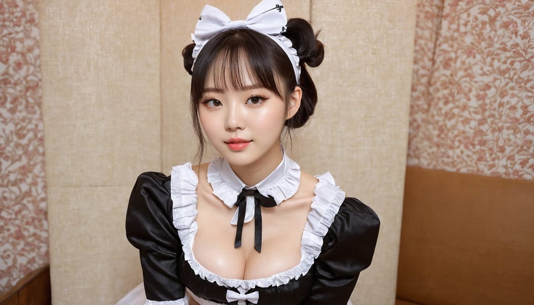 Tags: 21872187, SDXL
{"3": {"inputs": {"seed": 628280188021122, "steps": 32, "cfg": 6.23, "sampler_name": "dpmpp_2m", "scheduler": "karras", "denoise": 1.0, "model": ["27", 0], "positive": ["6", 0], "negative": ["7", 0], "latent_image": ["5", 0]}, "class_type": "KSampler"}, "4": {"inputs": {"ckpt_name": "juggernautxl.safetensors"}, "class_type": "CheckpointLoaderSimple"}, "5": {"inputs": {"width": 1344, "height": 768, "batch_size": 1}, "class_type": "EmptyLatentImage"}, "6": {"inputs": {"text": "27 year old girl, (russian:1.02), (taiwanese:1.00), (ukrainian:1.11), (korean:1.11), (seductive facial expression:1.10), (seductive pose:1.13), (double eyelids:1.00), (slim:1.12), (blush:1.08), (detailed face:0.97), (pale skin:1.11), (sexy lips:1.13), (temptress:1.11), (eyelashes:1.03), (beautiful eyes:1.07), (cute:1.03), (idol:0.97), (on all fours:1.10), (spreading ass cheeks:1.10), (from behind:1.09), (backboob:1.04), in a (skimpy maid costume:1.10) working at a maid cafe, choker, bowtie, headband, pleated skirt, (film:1.05), (candid cinema:1.07), (skin fuzz:1.08), (natural looking skin:1.04), (detailed skin:1.06), (RAW:1.02), (portra:1.00), (soft lighting:1.03), (textured skin:1.01)", "clip": ["27", 1]}, "class_type": "CLIPTextEncode"}, "7": {"inputs": {"text": "(low resolution:1.05), (distorted:1.06), (twisted:1.09), (bad hands:1.05), (watermark:1.07), (open mouth:1.06), (worst quality:1.07)", "clip": ["27", 1]}, "class_type": "CLIPTextEncode"}, "8": {"inputs": {"samples": ["3", 0], "vae": ["4", 2]}, "class_type": "VAEDecode"}, "25": {"inputs": {"lora_name": "nudify_xl.safetensors", "strength_model": 0.17, "strength_clip": 0.39, "model": ["4", 0], "clip": ["4", 1]}, "class_type": "LoraLoader"}, "26": {"inputs": {"lora_name": "shirtlift_SDXL_v2.safetensors", "strength_model": 0.03, "strength_clip": 0.02, "model": ["25", 0], "clip": ["25", 1]}, "class_type": "LoraLoader"}, "27": {"inputs": {"lora_name": "PerfectEyesXL.safetensors", "strength_model": 0.02, "strength_clip": 0.03, "model": ["26", 0], "clip": ["26", 1]}, "class_type": "LoraLoader"}, "30": {"inputs": {"model_name": "4x_NMKD-Superscale-SP_178000_G.pth"}, "class_type": "UpscaleModelLoader"}, "31": {"inputs": {"upscale_model": ["30", 0], "image": ["8", 0]}, "class_type": "ImageUpscaleWithModel"}, "32": {"inputs": {"upscale_method": "lanczos", "scale_by": 0.5, "image": ["31", 0]}, "class_type": "ImageScaleBy"}, "33": {"inputs": {"pixels": ["32", 0], "vae": ["4", 2]}, "class_type": "VAEEncode"}, "34": {"inputs": {"seed": 628280188021122, "steps": 32, "cfg": 6.23, "sampler_name": "dpmpp_2m", "scheduler": "karras", "denoise": 0.3, "model": ["27", 0], "positive": ["6", 0], "negative": ["7", 0], "latent_image": ["33", 0]}, "class_type": "KSampler"}, "36": {"inputs": {"samples": ["34", 0], "vae": ["4", 2]}, "class_type": "VAEDecode"}, "39": {"inputs": {"filename_prefix": "comfyapi-1713345953079", "images": ["36", 0]}, "class_type": "SaveImage"}}