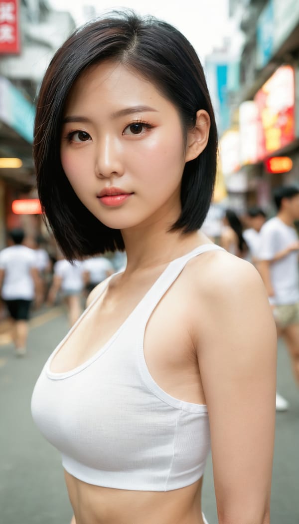 Tags: 21872187, SDXL
{"3": {"inputs": {"seed": 628694575142744, "steps": 64, "cfg": 5.79, "sampler_name": "dpmpp_2m", "scheduler": "karras", "denoise": 1.0, "model": ["27", 0], "positive": ["6", 0], "negative": ["7", 0], "latent_image": ["5", 0]}, "class_type": "KSampler"}, "4": {"inputs": {"ckpt_name": "juggernautxl.safetensors"}, "class_type": "CheckpointLoaderSimple"}, "5": {"inputs": {"width": 768, "height": 1344, "batch_size": 1}, "class_type": "EmptyLatentImage"}, "6": {"inputs": {"text": "27 year old girl, (taiwanese:1.07), (idol:1.00), (detailed face:0.98), (double eyelids:0.99), (eyelashes:0.98), (beautiful eyes:0.95), (seductive facial expression:0.99), (temptress:1.13), (slim:1.05), (blush:0.97), (sexy lips:1.09), (seductive pose:1.03), (cute:1.07), (pale skin:1.07), (on all fours:1.00), (spreading ass cheeks:1.07), (from behind:1.04), (backboob:0.98), (white tanktop:1.11), busy street, (film:1.09), (portra:1.06), (skin fuzz:1.00), (RAW:1.01), (textured skin:1.08), (natural looking skin:1.08), (detailed skin:1.01), (soft lighting:1.02), (candid cinema:1.05)", "clip": ["27", 1]}, "class_type": "CLIPTextEncode"}, "7": {"inputs": {"text": "(watermark:1.08), (twisted:1.08), (low resolution:1.13), (worst quality:1.06), (bad hands:1.08), (open mouth:1.07), (distorted:1.12)", "clip": ["27", 1]}, "class_type": "CLIPTextEncode"}, "8": {"inputs": {"samples": ["3", 0], "vae": ["4", 2]}, "class_type": "VAEDecode"}, "25": {"inputs": {"lora_name": "nudify_xl.safetensors", "strength_model": 0.04, "strength_clip": 0.16, "model": ["4", 0], "clip": ["4", 1]}, "class_type": "LoraLoader"}, "26": {"inputs": {"lora_name": "shirtlift_SDXL_v2.safetensors", "strength_model": 0.16, "strength_clip": 0.12, "model": ["25", 0], "clip": ["25", 1]}, "class_type": "LoraLoader"}, "27": {"inputs": {"lora_name": "PerfectEyesXL.safetensors", "strength_model": 0.17, "strength_clip": 0.01, "model": ["26", 0], "clip": ["26", 1]}, "class_type": "LoraLoader"}, "30": {"inputs": {"model_name": "4x_NMKD-Superscale-SP_178000_G.pth"}, "class_type": "UpscaleModelLoader"}, "31": {"inputs": {"upscale_model": ["30", 0], "image": ["8", 0]}, "class_type": "ImageUpscaleWithModel"}, "32": {"inputs": {"upscale_method": "lanczos", "scale_by": 0.5, "image": ["31", 0]}, "class_type": "ImageScaleBy"}, "33": {"inputs": {"pixels": ["32", 0], "vae": ["4", 2]}, "class_type": "VAEEncode"}, "34": {"inputs": {"seed": 628694575142744, "steps": 64, "cfg": 5.79, "sampler_name": "dpmpp_2m", "scheduler": "karras", "denoise": 0.3, "model": ["27", 0], "positive": ["6", 0], "negative": ["7", 0], "latent_image": ["33", 0]}, "class_type": "KSampler"}, "36": {"inputs": {"samples": ["34", 0], "vae": ["4", 2]}, "class_type": "VAEDecode"}, "39": {"inputs": {"filename_prefix": "comfyapi-1723666457890", "images": ["36", 0]}, "class_type": "SaveImage"}}