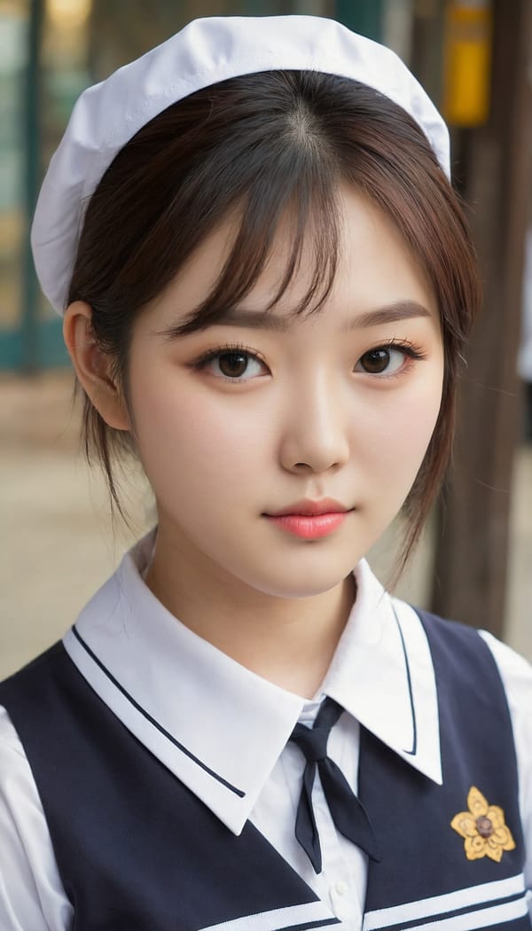 Tags: 21872187, SDXL
{"3": {"inputs": {"seed": 655124640681407, "steps": 32, "cfg": 5.1, "sampler_name": "dpmpp_2m", "scheduler": "karras", "denoise": 1.0, "model": ["27", 0], "positive": ["6", 0], "negative": ["7", 0], "latent_image": ["5", 0]}, "class_type": "KSampler"}, "4": {"inputs": {"ckpt_name": "juggernautXL_v8Rundiffusion.safetensors"}, "class_type": "CheckpointLoaderSimple"}, "5": {"inputs": {"width": 768, "height": 1344, "batch_size": 1}, "class_type": "EmptyLatentImage"}, "6": {"inputs": {"text": "23 year old girl, (korean:1.01), (beautiful eyes:0.95), (cute:1.09), (seductive pose:1.14), (detailed face:1.02), (double eyelids:1.11), (slim:1.07), (eyelashes:0.98), (idol:0.98), (seductive facial expression:1.11), (pale skin:1.08), (sexy lips:1.10), (in a seductive pose:1.09), (large perky breasts:1.05), (cleavage:1.08), (thigh gap:0.98), (school uniform:1.12), choker, busy street, (candid cinema:1.03), (film:1.00), (skin fuzz:1.06), (natural looking skin:1.06), (RAW:1.01), (soft lighting:1.04), (textured skin:1.02), (portra:1.01), (detailed skin:1.04)", "clip": ["27", 1]}, "class_type": "CLIPTextEncode"}, "7": {"inputs": {"text": "(open mouth:1.12), (worst quality:1.13), (distorted:1.08), (low resolution:1.06), (bad hands:1.07), (twisted:1.09), (watermark:1.05)", "clip": ["27", 1]}, "class_type": "CLIPTextEncode"}, "8": {"inputs": {"samples": ["3", 0], "vae": ["4", 2]}, "class_type": "VAEDecode"}, "25": {"inputs": {"lora_name": "nudify_xl.safetensors", "strength_model": 0.26, "strength_clip": 0.11, "model": ["4", 0], "clip": ["4", 1]}, "class_type": "LoraLoader"}, "26": {"inputs": {"lora_name": "shirtlift_SDXL_v2.safetensors", "strength_model": 0.07, "strength_clip": 0.11, "model": ["25", 0], "clip": ["25", 1]}, "class_type": "LoraLoader"}, "27": {"inputs": {"lora_name": "PerfectEyesXL.safetensors", "strength_model": 0.02, "strength_clip": 0.16, "model": ["26", 0], "clip": ["26", 1]}, "class_type": "LoraLoader"}, "30": {"inputs": {"model_name": "4x_NMKD-Superscale-SP_178000_G.pth"}, "class_type": "UpscaleModelLoader"}, "31": {"inputs": {"upscale_model": ["30", 0], "image": ["8", 0]}, "class_type": "ImageUpscaleWithModel"}, "32": {"inputs": {"upscale_method": "lanczos", "scale_by": 0.5, "image": ["31", 0]}, "class_type": "ImageScaleBy"}, "33": {"inputs": {"pixels": ["32", 0], "vae": ["4", 2]}, "class_type": "VAEEncode"}, "34": {"inputs": {"seed": 655124640681407, "steps": 32, "cfg": 5.1, "sampler_name": "dpmpp_2m", "scheduler": "karras", "denoise": 0.3, "model": ["27", 0], "positive": ["6", 0], "negative": ["7", 0], "latent_image": ["33", 0]}, "class_type": "KSampler"}, "36": {"inputs": {"samples": ["34", 0], "vae": ["4", 2]}, "class_type": "VAEDecode"}, "39": {"inputs": {"filename_prefix": "comfyapi-1707851474849", "images": ["36", 0]}, "class_type": "SaveImage"}}