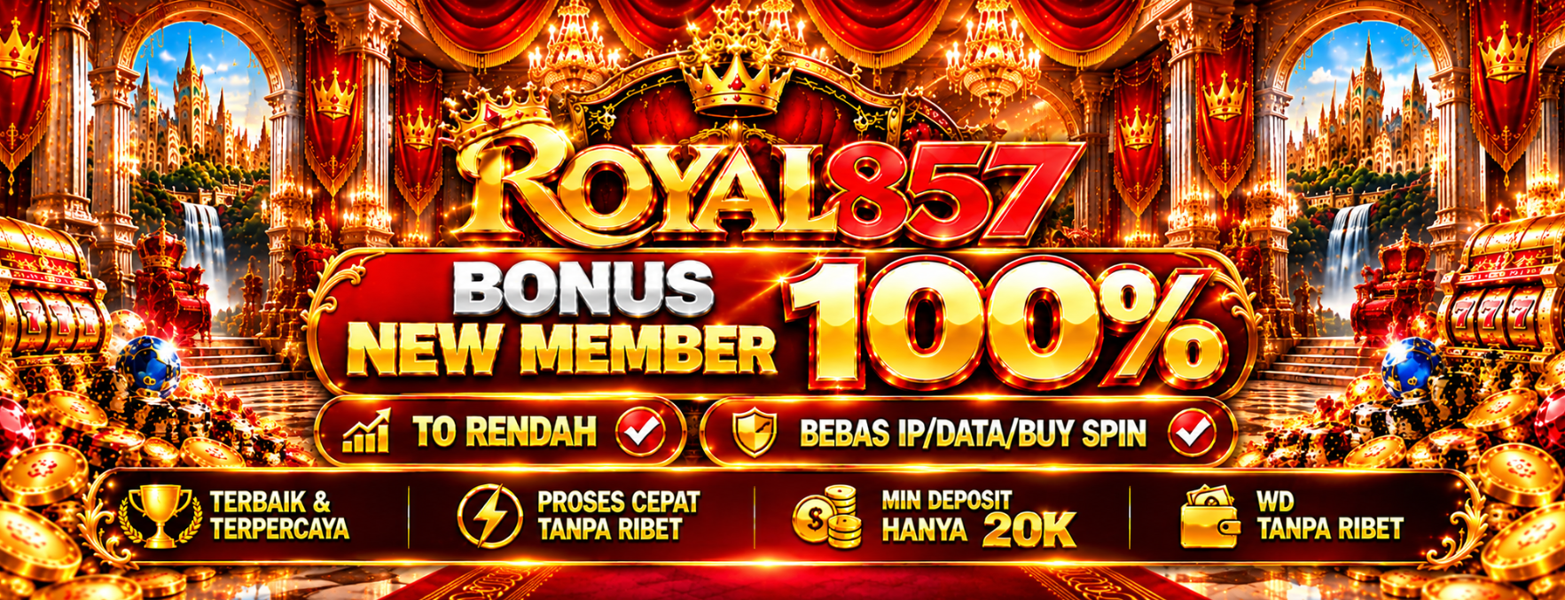 Banner Spesial Bonus New Member 100% ROYAL857