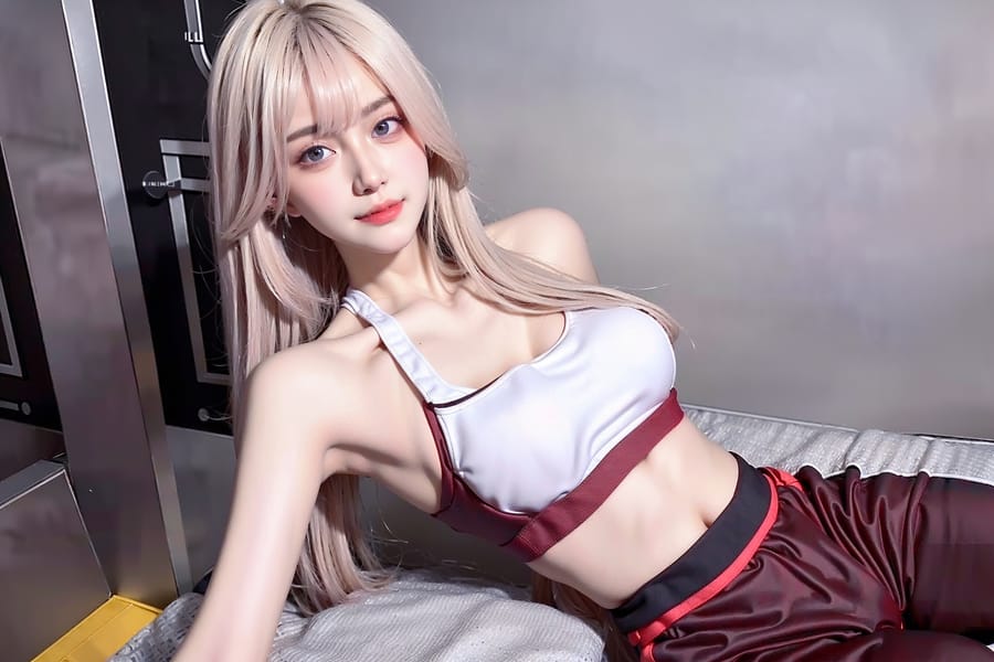 Tags: 21872187
<lora:mix4:0.63>, <lora:JapaneseDollLikeness_v15:0.44>, <lora:taiwanDollLikeness_v20:0.34>, (ukrainian:0.98), (gym outfit:1.15), gym, <lora:skirtlift-v4:0.85 <lora:Addams:0.30>, extremely detailed eyes, extremely detailed face, cute, (photorealistic:1.01), sexy lips, seductive smile, double eyelids, eyelashes, pale skin, perky breasts, RAW, best quality, sharp, tall, blush, solo, (dramatic:1.07)
Negative prompt: sketches, anime, ugly, disfigured, (worst quality:2.22)
Steps: 32, Sampler: DPM++ 2M Karras, CFG scale: 7.44, Seed: 4074409404, Size: 768x512, Model hash: fc2511737a, Model: chilloutmix_NiPrunedFp32Fix, Seed resize from: -1x-1, Denoising strength: 0.4, Version: v1.2.1, Hires upscale: 3.5, Hires steps: 16, Hires upscaler: ESRGAN_4x