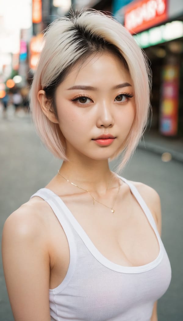 Tags: 21872187, SDXL
{"3": {"inputs": {"seed": 969439647113553, "steps": 32, "cfg": 7.07, "sampler_name": "dpmpp_2m", "scheduler": "karras", "denoise": 1.0, "model": ["27", 0], "positive": ["6", 0], "negative": ["7", 0], "latent_image": ["5", 0]}, "class_type": "KSampler"}, "4": {"inputs": {"ckpt_name": "juggernautxl.safetensors"}, "class_type": "CheckpointLoaderSimple"}, "5": {"inputs": {"width": 768, "height": 1344, "batch_size": 1}, "class_type": "EmptyLatentImage"}, "6": {"inputs": {"text": "20 year old girl, (japanese:1.00), (taiwanese:1.07), (ukrainian:1.06), (sexy lips:1.07), (slim:1.13), (pale skin:1.09), (seductive pose:1.00), (double eyelids:1.07), (temptress:1.11), (beautiful eyes:1.07), (eyelashes:1.00), (detailed face:0.96), (blush:1.13), (seductive facial expression:1.05), (cute:1.13), (idol:0.96), (perky ass:0.95), (exposed ass:0.99), (looking back:1.12), (sexy ass:0.99), (thigh gap:1.01), (white tanktop:1.14), busy street, (RAW:1.00), (soft lighting:1.05), (detailed skin:1.04), (portra:1.02), (skin fuzz:1.06), (film:1.00), (textured skin:1.01), (candid cinema:1.04)", "clip": ["27", 1]}, "class_type": "CLIPTextEncode"}, "7": {"inputs": {"text": "(worst quality:1.06), (distorted:1.11), (twisted:1.11), (low resolution:1.06), (watermark:1.08), (open mouth:1.06), (bad hands:1.05)", "clip": ["27", 1]}, "class_type": "CLIPTextEncode"}, "8": {"inputs": {"samples": ["3", 0], "vae": ["4", 2]}, "class_type": "VAEDecode"}, "25": {"inputs": {"lora_name": "nudify_xl.safetensors", "strength_model": 0.39, "strength_clip": 0.07, "model": ["4", 0], "clip": ["4", 1]}, "class_type": "LoraLoader"}, "26": {"inputs": {"lora_name": "shirtlift_SDXL_v2.safetensors", "strength_model": 0.0, "strength_clip": 0.18, "model": ["25", 0], "clip": ["25", 1]}, "class_type": "LoraLoader"}, "27": {"inputs": {"lora_name": "PerfectEyesXL.safetensors", "strength_model": 0.03, "strength_clip": 0.1, "model": ["26", 0], "clip": ["26", 1]}, "class_type": "LoraLoader"}, "30": {"inputs": {"model_name": "4x_NMKD-Superscale-SP_178000_G.pth"}, "class_type": "UpscaleModelLoader"}, "31": {"inputs": {"upscale_model": ["30", 0], "image": ["8", 0]}, "class_type": "ImageUpscaleWithModel"}, "32": {"inputs": {"upscale_method": "lanczos", "scale_by": 0.5, "image": ["31", 0]}, "class_type": "ImageScaleBy"}, "33": {"inputs": {"pixels": ["32", 0], "vae": ["4", 2]}, "class_type": "VAEEncode"}, "34": {"inputs": {"seed": 969439647113553, "steps": 32, "cfg": 7.07, "sampler_name": "dpmpp_2m", "scheduler": "karras", "denoise": 0.3, "model": ["27", 0], "positive": ["6", 0], "negative": ["7", 0], "latent_image": ["33", 0]}, "class_type": "KSampler"}, "36": {"inputs": {"samples": ["34", 0], "vae": ["4", 2]}, "class_type": "VAEDecode"}, "39": {"inputs": {"filename_prefix": "comfyapi-1726401995496", "images": ["36", 0]}, "class_type": "SaveImage"}}