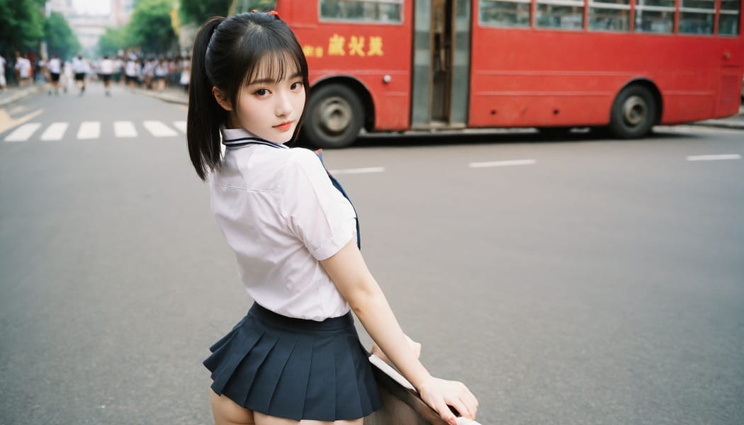 Tags: 21872187, SDXL
{"3": {"inputs": {"seed": 446877453573928, "steps": 64, "cfg": 6.78, "sampler_name": "dpmpp_2m", "scheduler": "karras", "denoise": 1.0, "model": ["27", 0], "positive": ["6", 0], "negative": ["7", 0], "latent_image": ["5", 0]}, "class_type": "KSampler"}, "4": {"inputs": {"ckpt_name": "helloworldxl.safetensors"}, "class_type": "CheckpointLoaderSimple"}, "5": {"inputs": {"width": 1344, "height": 768, "batch_size": 1}, "class_type": "EmptyLatentImage"}, "6": {"inputs": {"text": "26 year old girl, (chinese:0.97), (cute:1.11), (seductive facial expression:1.01), (sexy lips:1.07), (eyelashes:1.11), (seductive pose:1.01), (slim:0.95), (temptress:1.14), (pale skin:1.03), (idol:1.12), (double eyelids:1.07), (beautiful eyes:1.10), (blush:0.96), (perky ass:1.02), (exposed ass:1.01), (looking back:0.96), (sexy ass:1.06), (thigh gap:1.12), (school uniform:1.14), choker, busy street, (candid cinema:1.04), (textured skin:1.05), (natural looking skin:1.05), (portra:1.09), (RAW:1.06), (soft lighting:1.00), (film:1.02), (skin fuzz:1.07), (detailed skin:1.03)", "clip": ["27", 1]}, "class_type": "CLIPTextEncode"}, "7": {"inputs": {"text": "(twisted:1.13), (distorted:1.12), (low resolution:1.14), (bad hands:1.08), (watermark:1.10), (open mouth:1.13), (worst quality:1.07)", "clip": ["27", 1]}, "class_type": "CLIPTextEncode"}, "8": {"inputs": {"samples": ["3", 0], "vae": ["4", 2]}, "class_type": "VAEDecode"}, "25": {"inputs": {"lora_name": "nudify_xl.safetensors", "strength_model": 0.26, "strength_clip": 0.0, "model": ["4", 0], "clip": ["4", 1]}, "class_type": "LoraLoader"}, "26": {"inputs": {"lora_name": "shirtlift_SDXL_v2.safetensors", "strength_model": 0.05, "strength_clip": 0.02, "model": ["25", 0], "clip": ["25", 1]}, "class_type": "LoraLoader"}, "27": {"inputs": {"lora_name": "PerfectEyesXL.safetensors", "strength_model": 0.19, "strength_clip": 0.06, "model": ["26", 0], "clip": ["26", 1]}, "class_type": "LoraLoader"}, "30": {"inputs": {"model_name": "4x_NMKD-Superscale-SP_178000_G.pth"}, "class_type": "UpscaleModelLoader"}, "31": {"inputs": {"upscale_model": ["30", 0], "image": ["8", 0]}, "class_type": "ImageUpscaleWithModel"}, "32": {"inputs": {"upscale_method": "lanczos", "scale_by": 0.5, "image": ["31", 0]}, "class_type": "ImageScaleBy"}, "33": {"inputs": {"pixels": ["32", 0], "vae": ["4", 2]}, "class_type": "VAEEncode"}, "34": {"inputs": {"seed": 446877453573928, "steps": 64, "cfg": 6.78, "sampler_name": "dpmpp_2m", "scheduler": "karras", "denoise": 0.3, "model": ["27", 0], "positive": ["6", 0], "negative": ["7", 0], "latent_image": ["33", 0]}, "class_type": "KSampler"}, "36": {"inputs": {"samples": ["34", 0], "vae": ["4", 2]}, "class_type": "VAEDecode"}, "39": {"inputs": {"filename_prefix": "comfyapi-1715813909284", "images": ["36", 0]}, "class_type": "SaveImage"}}