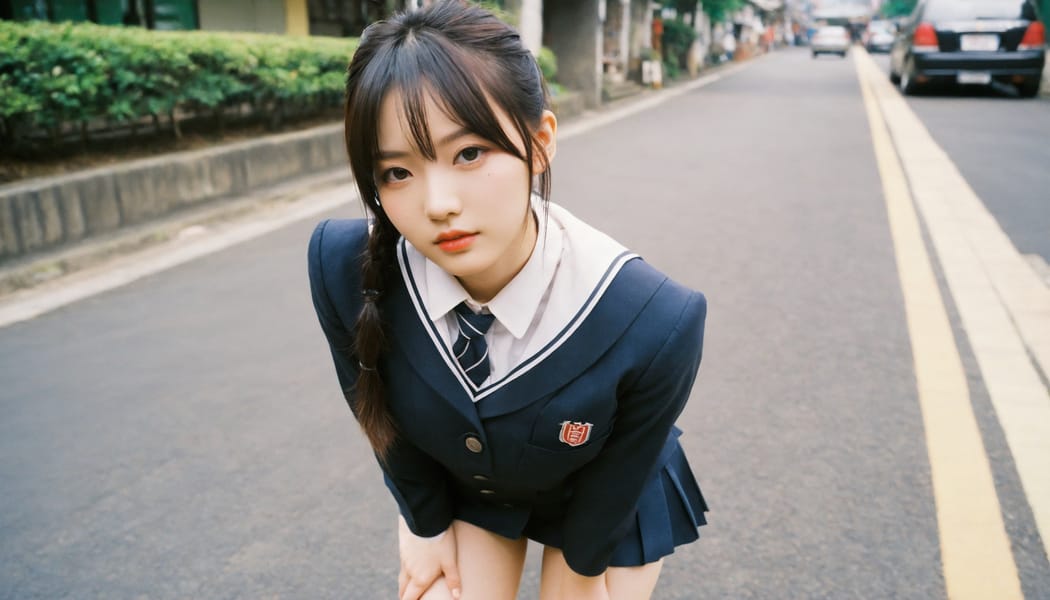 Tags: 21872187, SDXL
{"3": {"inputs": {"seed": 758238289875192, "steps": 32, "cfg": 6.76, "sampler_name": "dpmpp_2m", "scheduler": "karras", "denoise": 1.0, "model": ["27", 0], "positive": ["6", 0], "negative": ["7", 0], "latent_image": ["5", 0]}, "class_type": "KSampler"}, "4": {"inputs": {"ckpt_name": "helloworldxl.safetensors"}, "class_type": "CheckpointLoaderSimple"}, "5": {"inputs": {"width": 1344, "height": 768, "batch_size": 1}, "class_type": "EmptyLatentImage"}, "6": {"inputs": {"text": "28 year old girl, (japanese:1.13), (taiwanese:1.14), (blush:1.11), (eyelashes:1.00), (seductive pose:1.00), (seductive facial expression:0.98), (temptress:1.09), (cute:0.96), (pale skin:1.01), (slim:1.10), (beautiful eyes:1.08), (detailed face:0.95), (idol:0.95), (sexy lips:1.14), (double eyelids:1.10), (perky ass:1.01), (exposed ass:1.09), (looking back:1.08), (sexy ass:0.99), (thigh gap:1.12), (school uniform:1.11), choker, busy street, (film:1.01), (textured skin:1.07), (candid cinema:1.08), (skin fuzz:1.06), (natural looking skin:1.03), (portra:1.05), (RAW:1.03), (detailed skin:1.03)", "clip": ["27", 1]}, "class_type": "CLIPTextEncode"}, "7": {"inputs": {"text": "(bad hands:1.14), (distorted:1.07), (open mouth:1.11), (worst quality:1.11), (low resolution:1.08), (twisted:1.09), (watermark:1.05)", "clip": ["27", 1]}, "class_type": "CLIPTextEncode"}, "8": {"inputs": {"samples": ["3", 0], "vae": ["4", 2]}, "class_type": "VAEDecode"}, "25": {"inputs": {"lora_name": "nudify_xl.safetensors", "strength_model": 0.34, "strength_clip": 0.29, "model": ["4", 0], "clip": ["4", 1]}, "class_type": "LoraLoader"}, "26": {"inputs": {"lora_name": "shirtlift_SDXL_v2.safetensors", "strength_model": 0.04, "strength_clip": 0.02, "model": ["25", 0], "clip": ["25", 1]}, "class_type": "LoraLoader"}, "27": {"inputs": {"lora_name": "PerfectEyesXL.safetensors", "strength_model": 0.18, "strength_clip": 0.1, "model": ["26", 0], "clip": ["26", 1]}, "class_type": "LoraLoader"}, "30": {"inputs": {"model_name": "4x_NMKD-Superscale-SP_178000_G.pth"}, "class_type": "UpscaleModelLoader"}, "31": {"inputs": {"upscale_model": ["30", 0], "image": ["8", 0]}, "class_type": "ImageUpscaleWithModel"}, "32": {"inputs": {"upscale_method": "lanczos", "scale_by": 0.5, "image": ["31", 0]}, "class_type": "ImageScaleBy"}, "33": {"inputs": {"pixels": ["32", 0], "vae": ["4", 2]}, "class_type": "VAEEncode"}, "34": {"inputs": {"seed": 758238289875192, "steps": 32, "cfg": 6.76, "sampler_name": "dpmpp_2m", "scheduler": "karras", "denoise": 0.3, "model": ["27", 0], "positive": ["6", 0], "negative": ["7", 0], "latent_image": ["33", 0]}, "class_type": "KSampler"}, "36": {"inputs": {"samples": ["34", 0], "vae": ["4", 2]}, "class_type": "VAEDecode"}, "39": {"inputs": {"filename_prefix": "comfyapi-1728168949320", "images": ["36", 0]}, "class_type": "SaveImage"}}