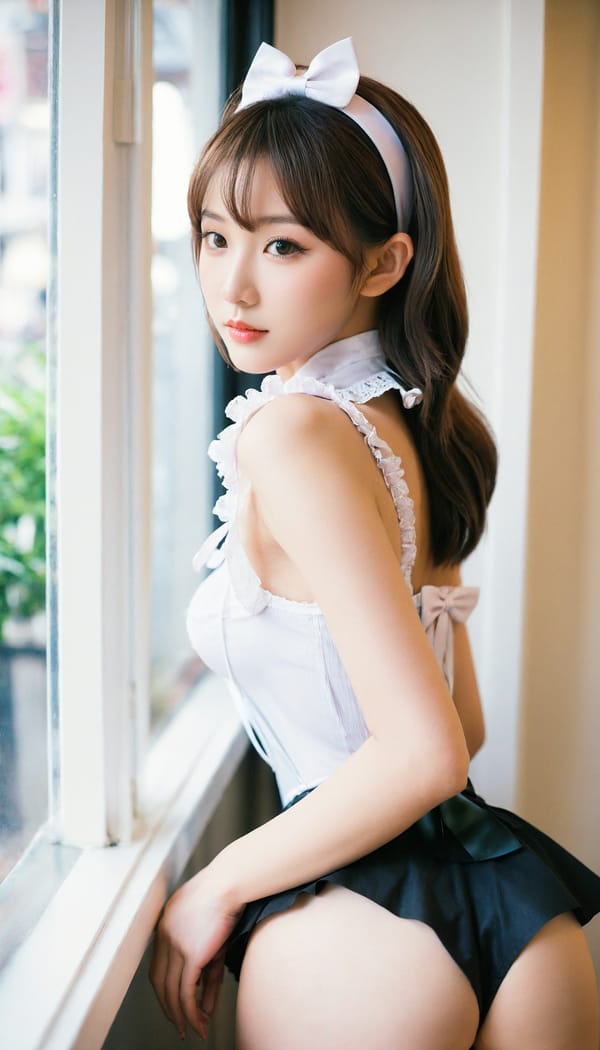 Tags: 21872187, SDXL
{"3": {"inputs": {"seed": 781199121468872, "steps": 64, "cfg": 7.71, "sampler_name": "dpmpp_2m", "scheduler": "karras", "denoise": 1.0, "model": ["27", 0], "positive": ["6", 0], "negative": ["7", 0], "latent_image": ["5", 0]}, "class_type": "KSampler"}, "4": {"inputs": {"ckpt_name": "leosamsHelloworldSDXL_helloworldSDXL32DPO.safetensors"}, "class_type": "CheckpointLoaderSimple"}, "5": {"inputs": {"width": 768, "height": 1344, "batch_size": 1}, "class_type": "EmptyLatentImage"}, "6": {"inputs": {"text": "21 year old girl, (korean:1.01), (seductive facial expression:1.00), (sexy lips:1.12), (detailed face:1.06), (pale skin:1.11), (double eyelids:1.00), (seductive pose:1.07), (eyelashes:1.14), (idol:1.05), (cute:0.99), (blush:1.12), (beautiful eyes:1.10), (slim:1.14), (temptress:1.02), (perky ass:1.14), (exposed ass:1.08), (looking back:1.12), (sexy ass:1.05), (thigh gap:1.07), in a (skimpy maid costume:1.10) working at a maid cafe, choker, bowtie, headband, pleated skirt, (skin fuzz:1.03), (textured skin:1.06), (candid cinema:1.09), (detailed skin:1.02), (portra:1.02), (film:1.08), (natural looking skin:1.00), (RAW:1.00), (soft lighting:1.04)", "clip": ["27", 1]}, "class_type": "CLIPTextEncode"}, "7": {"inputs": {"text": "(distorted:1.07), (open mouth:1.08), (twisted:1.09), (worst quality:1.10), (watermark:1.13), (bad hands:1.11), (low resolution:1.10)", "clip": ["27", 1]}, "class_type": "CLIPTextEncode"}, "8": {"inputs": {"samples": ["3", 0], "vae": ["4", 2]}, "class_type": "VAEDecode"}, "25": {"inputs": {"lora_name": "nudify_xl.safetensors", "strength_model": 0.09, "strength_clip": 0.22, "model": ["4", 0], "clip": ["4", 1]}, "class_type": "LoraLoader"}, "26": {"inputs": {"lora_name": "shirtlift_SDXL_v2.safetensors", "strength_model": 0.01, "strength_clip": 0.04, "model": ["25", 0], "clip": ["25", 1]}, "class_type": "LoraLoader"}, "27": {"inputs": {"lora_name": "PerfectEyesXL.safetensors", "strength_model": 0.03, "strength_clip": 0.19, "model": ["26", 0], "clip": ["26", 1]}, "class_type": "LoraLoader"}, "30": {"inputs": {"model_name": "4x_NMKD-Superscale-SP_178000_G.pth"}, "class_type": "UpscaleModelLoader"}, "31": {"inputs": {"upscale_model": ["30", 0], "image": ["8", 0]}, "class_type": "ImageUpscaleWithModel"}, "32": {"inputs": {"upscale_method": "lanczos", "scale_by": 0.5, "image": ["31", 0]}, "class_type": "ImageScaleBy"}, "33": {"inputs": {"pixels": ["32", 0], "vae": ["4", 2]}, "class_type": "VAEEncode"}, "34": {"inputs": {"seed": 781199121468872, "steps": 64, "cfg": 7.71, "sampler_name": "dpmpp_2m", "scheduler": "karras", "denoise": 0.3, "model": ["27", 0], "positive": ["6", 0], "negative": ["7", 0], "latent_image": ["33", 0]}, "class_type": "KSampler"}, "36": {"inputs": {"samples": ["34", 0], "vae": ["4", 2]}, "class_type": "VAEDecode"}, "39": {"inputs": {"filename_prefix": "comfyapi-1707726712621", "images": ["36", 0]}, "class_type": "SaveImage"}}