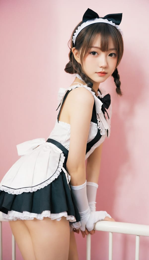 Tags: 21872187, SDXL
{"3": {"inputs": {"seed": 942720504796520, "steps": 32, "cfg": 5.56, "sampler_name": "dpmpp_2m", "scheduler": "karras", "denoise": 1.0, "model": ["27", 0], "positive": ["6", 0], "negative": ["7", 0], "latent_image": ["5", 0]}, "class_type": "KSampler"}, "4": {"inputs": {"ckpt_name": "leosamsHelloworldSDXL_helloworldSDXL32DPO.safetensors"}, "class_type": "CheckpointLoaderSimple"}, "5": {"inputs": {"width": 768, "height": 1344, "batch_size": 1}, "class_type": "EmptyLatentImage"}, "6": {"inputs": {"text": "20 year old girl, (slim:0.96), (detailed face:1.03), (blush:1.00), (double eyelids:1.13), (seductive pose:1.11), (idol:1.11), (eyelashes:0.99), (beautiful eyes:1.06), (pale skin:1.04), (seductive facial expression:1.06), (temptress:1.08), (cute:1.02), (perky ass:1.07), (exposed ass:1.07), (looking back:1.04), (sexy ass:1.12), (thigh gap:1.06), in a (skimpy maid costume:1.12) working at a maid cafe, choker, bowtie, headband, pleated skirt, (portra:1.07), (skin fuzz:1.01), (RAW:1.03), (detailed skin:1.09), (textured skin:1.06), (candid cinema:1.05), (soft lighting:1.02), (natural looking skin:1.03), (film:1.02)", "clip": ["27", 1]}, "class_type": "CLIPTextEncode"}, "7": {"inputs": {"text": "(bad hands:1.10), (distorted:1.06), (worst quality:1.05), (watermark:1.13), (open mouth:1.14), (twisted:1.05), (low resolution:1.09)", "clip": ["27", 1]}, "class_type": "CLIPTextEncode"}, "8": {"inputs": {"samples": ["3", 0], "vae": ["4", 2]}, "class_type": "VAEDecode"}, "25": {"inputs": {"lora_name": "nudify_xl.safetensors", "strength_model": 0.03, "strength_clip": 0.03, "model": ["4", 0], "clip": ["4", 1]}, "class_type": "LoraLoader"}, "26": {"inputs": {"lora_name": "shirtlift_SDXL_v2.safetensors", "strength_model": 0.05, "strength_clip": 0.01, "model": ["25", 0], "clip": ["25", 1]}, "class_type": "LoraLoader"}, "27": {"inputs": {"lora_name": "PerfectEyesXL.safetensors", "strength_model": 0.12, "strength_clip": 0.17, "model": ["26", 0], "clip": ["26", 1]}, "class_type": "LoraLoader"}, "30": {"inputs": {"model_name": "4x_NMKD-Superscale-SP_178000_G.pth"}, "class_type": "UpscaleModelLoader"}, "31": {"inputs": {"upscale_model": ["30", 0], "image": ["8", 0]}, "class_type": "ImageUpscaleWithModel"}, "32": {"inputs": {"upscale_method": "lanczos", "scale_by": 0.5, "image": ["31", 0]}, "class_type": "ImageScaleBy"}, "33": {"inputs": {"pixels": ["32", 0], "vae": ["4", 2]}, "class_type": "VAEEncode"}, "34": {"inputs": {"seed": 942720504796520, "steps": 32, "cfg": 5.56, "sampler_name": "dpmpp_2m", "scheduler": "karras", "denoise": 0.3, "model": ["27", 0], "positive": ["6", 0], "negative": ["7", 0], "latent_image": ["33", 0]}, "class_type": "KSampler"}, "36": {"inputs": {"samples": ["34", 0], "vae": ["4", 2]}, "class_type": "VAEDecode"}, "39": {"inputs": {"filename_prefix": "comfyapi-1707997741014", "images": ["36", 0]}, "class_type": "SaveImage"}}