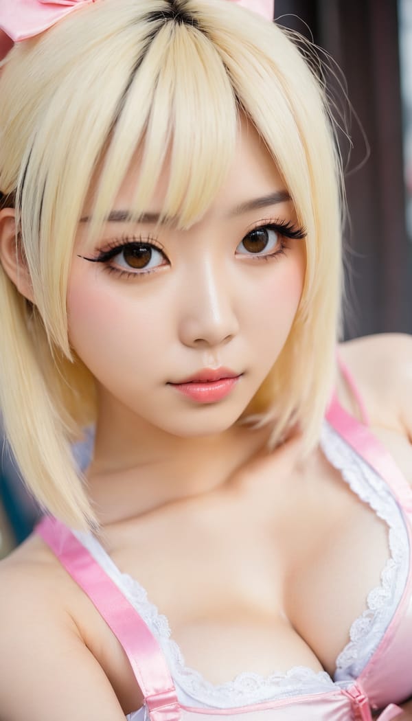 Tags: 21872187, SDXL
{"3": {"inputs": {"seed": 568981448404167, "steps": 64, "cfg": 7.98, "sampler_name": "dpmpp_2m", "scheduler": "karras", "denoise": 1.0, "model": ["27", 0], "positive": ["6", 0], "negative": ["7", 0], "latent_image": ["5", 0]}, "class_type": "KSampler"}, "4": {"inputs": {"ckpt_name": "juggernautxl.safetensors"}, "class_type": "CheckpointLoaderSimple"}, "5": {"inputs": {"width": 768, "height": 1344, "batch_size": 1}, "class_type": "EmptyLatentImage"}, "6": {"inputs": {"text": "23 year old girl, (chinese:1.05), (taiwanese:0.97), (seductive facial expression:1.00), (eyelashes:0.97), (blush:0.97), (double eyelids:1.08), (slim:1.07), (temptress:0.98), (pale skin:1.06), (seductive pose:1.06), (cute:0.96), (idol:1.01), (sexy lips:1.09), (beautiful eyes:1.05), (detailed face:0.96), (in a seductive pose:1.10), (large perky breasts:1.04), (cleavage:0.98), (thigh gap:0.99), (in a cosplay:1.01) at comiket posing for camera, (detailed skin:1.05), (candid cinema:1.06), (natural looking skin:1.02), (film:1.07), (portra:1.06), (RAW:1.05), (soft lighting:1.04), (skin fuzz:1.04), (textured skin:1.06)", "clip": ["27", 1]}, "class_type": "CLIPTextEncode"}, "7": {"inputs": {"text": "(distorted:1.06), (twisted:1.05), (low resolution:1.06), (worst quality:1.07), (open mouth:1.06), (watermark:1.10)", "clip": ["27", 1]}, "class_type": "CLIPTextEncode"}, "8": {"inputs": {"samples": ["3", 0], "vae": ["4", 2]}, "class_type": "VAEDecode"}, "25": {"inputs": {"lora_name": "nudify_xl.safetensors", "strength_model": 0.22, "strength_clip": 0.06, "model": ["4", 0], "clip": ["4", 1]}, "class_type": "LoraLoader"}, "26": {"inputs": {"lora_name": "shirtlift_SDXL_v2.safetensors", "strength_model": 0.05, "strength_clip": 0.12, "model": ["25", 0], "clip": ["25", 1]}, "class_type": "LoraLoader"}, "27": {"inputs": {"lora_name": "PerfectEyesXL.safetensors", "strength_model": 0.13, "strength_clip": 0.07, "model": ["26", 0], "clip": ["26", 1]}, "class_type": "LoraLoader"}, "30": {"inputs": {"model_name": "4x_NMKD-Superscale-SP_178000_G.pth"}, "class_type": "UpscaleModelLoader"}, "31": {"inputs": {"upscale_model": ["30", 0], "image": ["8", 0]}, "class_type": "ImageUpscaleWithModel"}, "32": {"inputs": {"upscale_method": "lanczos", "scale_by": 0.5, "image": ["31", 0]}, "class_type": "ImageScaleBy"}, "33": {"inputs": {"pixels": ["32", 0], "vae": ["4", 2]}, "class_type": "VAEEncode"}, "34": {"inputs": {"seed": 568981448404167, "steps": 64, "cfg": 7.98, "sampler_name": "dpmpp_2m", "scheduler": "karras", "denoise": 0.3, "model": ["27", 0], "positive": ["6", 0], "negative": ["7", 0], "latent_image": ["33", 0]}, "class_type": "KSampler"}, "36": {"inputs": {"samples": ["34", 0], "vae": ["4", 2]}, "class_type": "VAEDecode"}, "39": {"inputs": {"filename_prefix": "comfyapi-1713468458801", "images": ["36", 0]}, "class_type": "SaveImage"}}