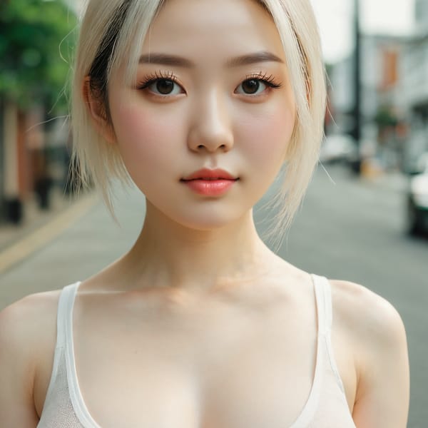 Tags: 21872187, SDXL
{"3": {"inputs": {"seed": 900006056876298, "steps": 32, "cfg": 6.24, "sampler_name": "dpmpp_2m", "scheduler": "karras", "denoise": 1.0, "model": ["27", 0], "positive": ["6", 0], "negative": ["7", 0], "latent_image": ["5", 0]}, "class_type": "KSampler"}, "4": {"inputs": {"ckpt_name": "juggernautxl.safetensors"}, "class_type": "CheckpointLoaderSimple"}, "5": {"inputs": {"width": 1024, "height": 1024, "batch_size": 1}, "class_type": "EmptyLatentImage"}, "6": {"inputs": {"text": "27 year old girl, (irish:1.07), (chinese:1.01), (pale skin:1.14), (detailed face:0.95), (slim:1.14), (seductive facial expression:0.97), (cute:0.97), (blush:1.06), (eyelashes:1.12), (seductive pose:0.96), (sexy lips:1.13), (temptress:1.03), (double eyelids:1.03), (idol:1.10), (beautiful eyes:1.13), (in a seductive pose:0.99), (large perky breasts:1.02), (cleavage:1.06), (thigh gap:0.99), (white tanktop:1.01), busy street, (RAW:1.08), (skin fuzz:1.01), (textured skin:1.09), (detailed skin:1.03), (soft lighting:1.09), (candid cinema:1.08), (film:1.00), (portra:1.00), (natural looking skin:1.00)", "clip": ["27", 1]}, "class_type": "CLIPTextEncode"}, "7": {"inputs": {"text": "(distorted:1.10), (open mouth:1.10), (watermark:1.07), (worst quality:1.06), (twisted:1.08), (low resolution:1.07), (bad hands:1.06)", "clip": ["27", 1]}, "class_type": "CLIPTextEncode"}, "8": {"inputs": {"samples": ["3", 0], "vae": ["4", 2]}, "class_type": "VAEDecode"}, "25": {"inputs": {"lora_name": "nudify_xl.safetensors", "strength_model": 0.21, "strength_clip": 0.28, "model": ["4", 0], "clip": ["4", 1]}, "class_type": "LoraLoader"}, "26": {"inputs": {"lora_name": "shirtlift_SDXL_v2.safetensors", "strength_model": 0.11, "strength_clip": 0.07, "model": ["25", 0], "clip": ["25", 1]}, "class_type": "LoraLoader"}, "27": {"inputs": {"lora_name": "PerfectEyesXL.safetensors", "strength_model": 0.05, "strength_clip": 0.11, "model": ["26", 0], "clip": ["26", 1]}, "class_type": "LoraLoader"}, "30": {"inputs": {"model_name": "4x_NMKD-Superscale-SP_178000_G.pth"}, "class_type": "UpscaleModelLoader"}, "31": {"inputs": {"upscale_model": ["30", 0], "image": ["8", 0]}, "class_type": "ImageUpscaleWithModel"}, "32": {"inputs": {"upscale_method": "lanczos", "scale_by": 0.5, "image": ["31", 0]}, "class_type": "ImageScaleBy"}, "33": {"inputs": {"pixels": ["32", 0], "vae": ["4", 2]}, "class_type": "VAEEncode"}, "34": {"inputs": {"seed": 900006056876298, "steps": 32, "cfg": 6.24, "sampler_name": "dpmpp_2m", "scheduler": "karras", "denoise": 0.3, "model": ["27", 0], "positive": ["6", 0], "negative": ["7", 0], "latent_image": ["33", 0]}, "class_type": "KSampler"}, "36": {"inputs": {"samples": ["34", 0], "vae": ["4", 2]}, "class_type": "VAEDecode"}, "39": {"inputs": {"filename_prefix": "comfyapi-1728034053631", "images": ["36", 0]}, "class_type": "SaveImage"}}