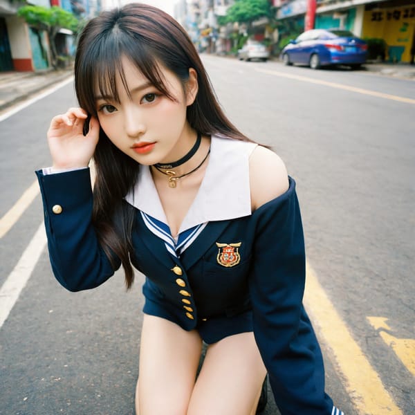 Tags: 21872187, SDXL
{"3": {"inputs": {"seed": 911731604953166, "steps": 64, "cfg": 7.33, "sampler_name": "dpmpp_2m", "scheduler": "karras", "denoise": 1.0, "model": ["27", 0], "positive": ["6", 0], "negative": ["7", 0], "latent_image": ["5", 0]}, "class_type": "KSampler"}, "4": {"inputs": {"ckpt_name": "helloworldxl.safetensors"}, "class_type": "CheckpointLoaderSimple"}, "5": {"inputs": {"width": 1024, "height": 1024, "batch_size": 1}, "class_type": "EmptyLatentImage"}, "6": {"inputs": {"text": "22 year old girl, (taiwanese:1.06), (korean:1.12), (japanese:1.05), (chinese:1.02), (blush:1.09), (sexy lips:1.07), (idol:0.97), (detailed face:1.05), (temptress:0.96), (seductive pose:1.09), (double eyelids:1.03), (slim:1.05), (seductive facial expression:0.95), (cute:1.14), (pale skin:1.07), (eyelashes:1.05), (in a seductive pose:1.11), (large perky breasts:0.98), (cleavage:1.04), (thigh gap:1.00), (school uniform:1.09), choker, busy street, (natural looking skin:1.09), (skin fuzz:1.09), (RAW:1.07), (film:1.07), (textured skin:1.05), (candid cinema:1.02), (portra:1.01), (soft lighting:1.09), (detailed skin:1.01)", "clip": ["27", 1]}, "class_type": "CLIPTextEncode"}, "7": {"inputs": {"text": "(low resolution:1.11), (watermark:1.10), (bad hands:1.09), (open mouth:1.06), (twisted:1.10), (worst quality:1.11), (distorted:1.10)", "clip": ["27", 1]}, "class_type": "CLIPTextEncode"}, "8": {"inputs": {"samples": ["3", 0], "vae": ["4", 2]}, "class_type": "VAEDecode"}, "25": {"inputs": {"lora_name": "nudify_xl.safetensors", "strength_model": 0.28, "strength_clip": 0.35, "model": ["4", 0], "clip": ["4", 1]}, "class_type": "LoraLoader"}, "26": {"inputs": {"lora_name": "shirtlift_SDXL_v2.safetensors", "strength_model": 0.16, "strength_clip": 0.12, "model": ["25", 0], "clip": ["25", 1]}, "class_type": "LoraLoader"}, "27": {"inputs": {"lora_name": "PerfectEyesXL.safetensors", "strength_model": 0.19, "strength_clip": 0.03, "model": ["26", 0], "clip": ["26", 1]}, "class_type": "LoraLoader"}, "30": {"inputs": {"model_name": "4x_NMKD-Superscale-SP_178000_G.pth"}, "class_type": "UpscaleModelLoader"}, "31": {"inputs": {"upscale_model": ["30", 0], "image": ["8", 0]}, "class_type": "ImageUpscaleWithModel"}, "32": {"inputs": {"upscale_method": "lanczos", "scale_by": 0.5, "image": ["31", 0]}, "class_type": "ImageScaleBy"}, "33": {"inputs": {"pixels": ["32", 0], "vae": ["4", 2]}, "class_type": "VAEEncode"}, "34": {"inputs": {"seed": 911731604953166, "steps": 64, "cfg": 7.33, "sampler_name": "dpmpp_2m", "scheduler": "karras", "denoise": 0.3, "model": ["27", 0], "positive": ["6", 0], "negative": ["7", 0], "latent_image": ["33", 0]}, "class_type": "KSampler"}, "36": {"inputs": {"samples": ["34", 0], "vae": ["4", 2]}, "class_type": "VAEDecode"}, "39": {"inputs": {"filename_prefix": "comfyapi-1724978893869", "images": ["36", 0]}, "class_type": "SaveImage"}}