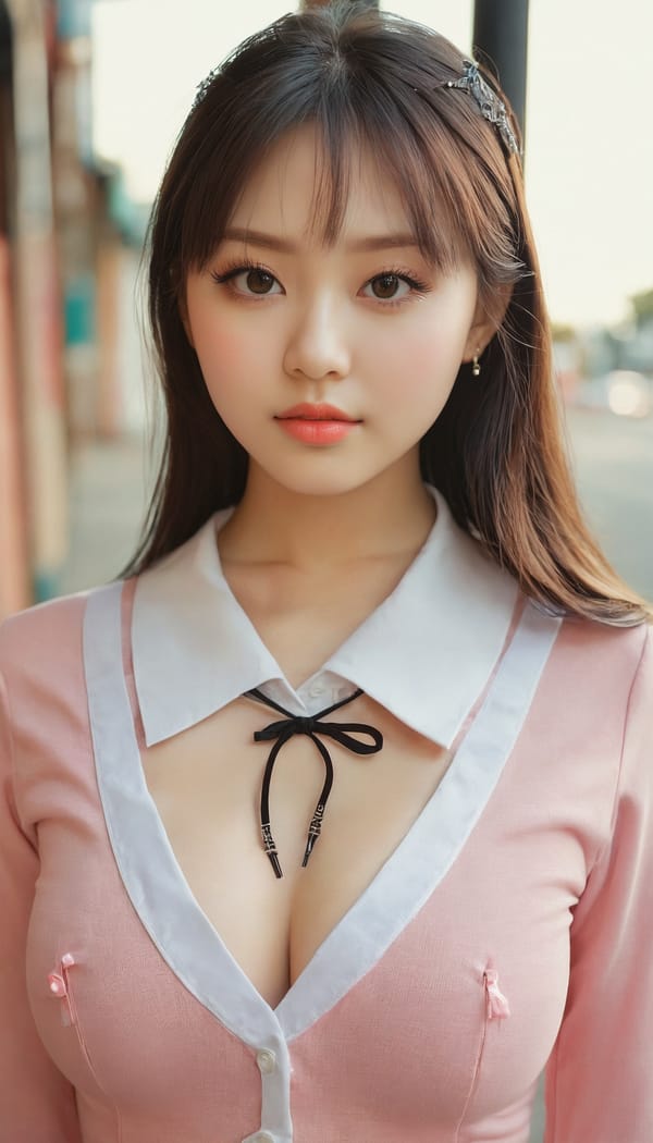 Tags: 21872187, SDXL
{"3": {"inputs": {"seed": 101981797309781, "steps": 64, "cfg": 5.51, "sampler_name": "dpmpp_2m", "scheduler": "karras", "denoise": 1.0, "model": ["27", 0], "positive": ["6", 0], "negative": ["7", 0], "latent_image": ["5", 0]}, "class_type": "KSampler"}, "4": {"inputs": {"ckpt_name": "juggernautxl.safetensors"}, "class_type": "CheckpointLoaderSimple"}, "5": {"inputs": {"width": 768, "height": 1344, "batch_size": 1}, "class_type": "EmptyLatentImage"}, "6": {"inputs": {"text": "27 year old girl, (eyelashes:1.09), (blush:0.98), (beautiful eyes:0.98), (idol:1.13), (detailed face:1.00), (seductive pose:1.00), (slim:1.08), (cute:1.07), (temptress:1.12), (sexy lips:1.14), (seductive facial expression:1.02), (pale skin:1.01), (double eyelids:1.10), (in a seductive pose:0.96), (large perky breasts:1.01), (cleavage:1.10), (thigh gap:0.97), (school uniform:1.03), choker, busy street, (candid cinema:1.00), (portra:1.00), (natural looking skin:1.04), (RAW:1.08), (skin fuzz:1.06), (soft lighting:1.08), (textured skin:1.01), (film:1.07), (detailed skin:1.08)", "clip": ["27", 1]}, "class_type": "CLIPTextEncode"}, "7": {"inputs": {"text": "(watermark:1.13), (worst quality:1.11), (bad hands:1.12), (open mouth:1.09), (distorted:1.09), (twisted:1.08), (low resolution:1.13)", "clip": ["27", 1]}, "class_type": "CLIPTextEncode"}, "8": {"inputs": {"samples": ["3", 0], "vae": ["4", 2]}, "class_type": "VAEDecode"}, "25": {"inputs": {"lora_name": "nudify_xl.safetensors", "strength_model": 0.39, "strength_clip": 0.17, "model": ["4", 0], "clip": ["4", 1]}, "class_type": "LoraLoader"}, "26": {"inputs": {"lora_name": "shirtlift_SDXL_v2.safetensors", "strength_model": 0.0, "strength_clip": 0.01, "model": ["25", 0], "clip": ["25", 1]}, "class_type": "LoraLoader"}, "27": {"inputs": {"lora_name": "PerfectEyesXL.safetensors", "strength_model": 0.15, "strength_clip": 0.02, "model": ["26", 0], "clip": ["26", 1]}, "class_type": "LoraLoader"}, "30": {"inputs": {"model_name": "4x_NMKD-Superscale-SP_178000_G.pth"}, "class_type": "UpscaleModelLoader"}, "31": {"inputs": {"upscale_model": ["30", 0], "image": ["8", 0]}, "class_type": "ImageUpscaleWithModel"}, "32": {"inputs": {"upscale_method": "lanczos", "scale_by": 0.5, "image": ["31", 0]}, "class_type": "ImageScaleBy"}, "33": {"inputs": {"pixels": ["32", 0], "vae": ["4", 2]}, "class_type": "VAEEncode"}, "34": {"inputs": {"seed": 101981797309781, "steps": 64, "cfg": 5.51, "sampler_name": "dpmpp_2m", "scheduler": "karras", "denoise": 0.3, "model": ["27", 0], "positive": ["6", 0], "negative": ["7", 0], "latent_image": ["33", 0]}, "class_type": "KSampler"}, "36": {"inputs": {"samples": ["34", 0], "vae": ["4", 2]}, "class_type": "VAEDecode"}, "39": {"inputs": {"filename_prefix": "comfyapi-1735484723056", "images": ["36", 0]}, "class_type": "SaveImage"}}