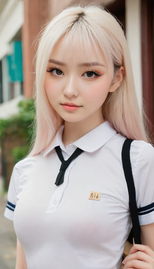 Tags: 21872187, SDXL
{"3": {"inputs": {"seed": 731798270259823, "steps": 32, "cfg": 5.54, "sampler_name": "dpmpp_2m", "scheduler": "karras", "denoise": 1.0, "model": ["27", 0], "positive": ["6", 0], "negative": ["7", 0], "latent_image": ["5", 0]}, "class_type": "KSampler"}, "4": {"inputs": {"ckpt_name": "juggernautxl.safetensors"}, "class_type": "CheckpointLoaderSimple"}, "5": {"inputs": {"width": 768, "height": 1344, "batch_size": 1}, "class_type": "EmptyLatentImage"}, "6": {"inputs": {"text": "25 year old girl, (slim:1.07), (cute:1.00), (blush:0.96), (double eyelids:0.99), (idol:1.01), (temptress:1.02), (pale skin:1.08), (detailed face:1.07), (eyelashes:1.08), (seductive pose:0.98), (beautiful eyes:0.98), (seductive facial expression:1.10), (in a seductive pose:1.09), (large perky breasts:1.06), (cleavage:1.13), (thigh gap:0.97), (school uniform:1.13), choker, busy street, (RAW:1.01), (skin fuzz:1.07), (detailed skin:1.05), (textured skin:1.07), (film:1.06), (portra:1.00), (soft lighting:1.09), (natural looking skin:1.01), (candid cinema:1.05)", "clip": ["27", 1]}, "class_type": "CLIPTextEncode"}, "7": {"inputs": {"text": "(low resolution:1.07), (open mouth:1.07), (watermark:1.05), (bad hands:1.14), (worst quality:1.11), (distorted:1.06), (twisted:1.09)", "clip": ["27", 1]}, "class_type": "CLIPTextEncode"}, "8": {"inputs": {"samples": ["3", 0], "vae": ["4", 2]}, "class_type": "VAEDecode"}, "25": {"inputs": {"lora_name": "nudify_xl.safetensors", "strength_model": 0.32, "strength_clip": 0.33, "model": ["4", 0], "clip": ["4", 1]}, "class_type": "LoraLoader"}, "26": {"inputs": {"lora_name": "shirtlift_SDXL_v2.safetensors", "strength_model": 0.16, "strength_clip": 0.03, "model": ["25", 0], "clip": ["25", 1]}, "class_type": "LoraLoader"}, "27": {"inputs": {"lora_name": "PerfectEyesXL.safetensors", "strength_model": 0.13, "strength_clip": 0.17, "model": ["26", 0], "clip": ["26", 1]}, "class_type": "LoraLoader"}, "30": {"inputs": {"model_name": "4x_NMKD-Superscale-SP_178000_G.pth"}, "class_type": "UpscaleModelLoader"}, "31": {"inputs": {"upscale_model": ["30", 0], "image": ["8", 0]}, "class_type": "ImageUpscaleWithModel"}, "32": {"inputs": {"upscale_method": "lanczos", "scale_by": 0.5, "image": ["31", 0]}, "class_type": "ImageScaleBy"}, "33": {"inputs": {"pixels": ["32", 0], "vae": ["4", 2]}, "class_type": "VAEEncode"}, "34": {"inputs": {"seed": 731798270259823, "steps": 32, "cfg": 5.54, "sampler_name": "dpmpp_2m", "scheduler": "karras", "denoise": 0.3, "model": ["27", 0], "positive": ["6", 0], "negative": ["7", 0], "latent_image": ["33", 0]}, "class_type": "KSampler"}, "36": {"inputs": {"samples": ["34", 0], "vae": ["4", 2]}, "class_type": "VAEDecode"}, "39": {"inputs": {"filename_prefix": "comfyapi-1731448848619", "images": ["36", 0]}, "class_type": "SaveImage"}}