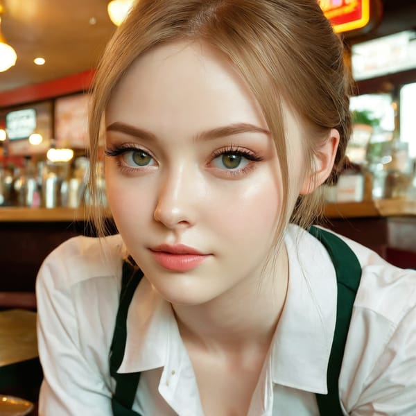 Tags: 21872187, SDXL
{"3": {"inputs": {"seed": 756722320662767, "steps": 64, "cfg": 6.01, "sampler_name": "dpmpp_2m", "scheduler": "karras", "denoise": 1.0, "model": ["27", 0], "positive": ["6", 0], "negative": ["7", 0], "latent_image": ["5", 0]}, "class_type": "KSampler"}, "4": {"inputs": {"ckpt_name": "juggernautxl.safetensors"}, "class_type": "CheckpointLoaderSimple"}, "5": {"inputs": {"width": 1024, "height": 1024, "batch_size": 1}, "class_type": "EmptyLatentImage"}, "6": {"inputs": {"text": "23 year old girl, (irish:1.07), (russian:1.07), (double eyelids:1.08), (cute:1.03), (beautiful eyes:0.97), (eyelashes:0.99), (seductive pose:1.01), (idol:1.06), (temptress:1.09), (pale skin:1.12), (blush:1.09), (detailed face:1.13), (sexy lips:1.04), (slim:1.10), (on all fours:1.11), (spreading ass cheeks:1.10), (from behind:0.95), (backboob:1.09), (a waitress in uniform:1.10) working at a restaurant, (film:1.08), (detailed skin:1.08), (portra:1.02), (soft lighting:1.03), (natural looking skin:1.02), (RAW:1.00), (skin fuzz:1.06), (textured skin:1.00), (candid cinema:1.07)", "clip": ["27", 1]}, "class_type": "CLIPTextEncode"}, "7": {"inputs": {"text": "(bad hands:1.14), (watermark:1.07), (worst quality:1.11), (twisted:1.09), (low resolution:1.10), (distorted:1.05), (open mouth:1.05)", "clip": ["27", 1]}, "class_type": "CLIPTextEncode"}, "8": {"inputs": {"samples": ["3", 0], "vae": ["4", 2]}, "class_type": "VAEDecode"}, "25": {"inputs": {"lora_name": "nudify_xl.safetensors", "strength_model": 0.33, "strength_clip": 0.12, "model": ["4", 0], "clip": ["4", 1]}, "class_type": "LoraLoader"}, "26": {"inputs": {"lora_name": "shirtlift_SDXL_v2.safetensors", "strength_model": 0.02, "strength_clip": 0.1, "model": ["25", 0], "clip": ["25", 1]}, "class_type": "LoraLoader"}, "27": {"inputs": {"lora_name": "PerfectEyesXL.safetensors", "strength_model": 0.04, "strength_clip": 0.12, "model": ["26", 0], "clip": ["26", 1]}, "class_type": "LoraLoader"}, "30": {"inputs": {"model_name": "4x_NMKD-Superscale-SP_178000_G.pth"}, "class_type": "UpscaleModelLoader"}, "31": {"inputs": {"upscale_model": ["30", 0], "image": ["8", 0]}, "class_type": "ImageUpscaleWithModel"}, "32": {"inputs": {"upscale_method": "lanczos", "scale_by": 0.5, "image": ["31", 0]}, "class_type": "ImageScaleBy"}, "33": {"inputs": {"pixels": ["32", 0], "vae": ["4", 2]}, "class_type": "VAEEncode"}, "34": {"inputs": {"seed": 756722320662767, "steps": 64, "cfg": 6.01, "sampler_name": "dpmpp_2m", "scheduler": "karras", "denoise": 0.3, "model": ["27", 0], "positive": ["6", 0], "negative": ["7", 0], "latent_image": ["33", 0]}, "class_type": "KSampler"}, "36": {"inputs": {"samples": ["34", 0], "vae": ["4", 2]}, "class_type": "VAEDecode"}, "39": {"inputs": {"filename_prefix": "comfyapi-1727460867011", "images": ["36", 0]}, "class_type": "SaveImage"}}