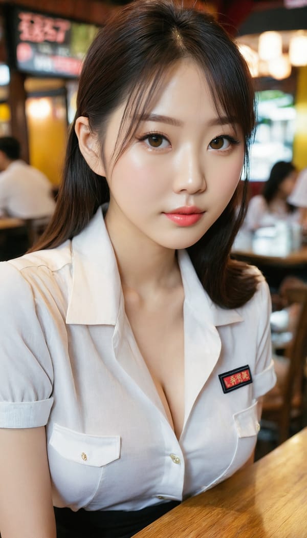 Tags: 21872187, SDXL
{"3": {"inputs": {"seed": 704944632576217, "steps": 32, "cfg": 5.62, "sampler_name": "dpmpp_2m", "scheduler": "karras", "denoise": 1.0, "model": ["27", 0], "positive": ["6", 0], "negative": ["7", 0], "latent_image": ["5", 0]}, "class_type": "KSampler"}, "4": {"inputs": {"ckpt_name": "juggernautxl.safetensors"}, "class_type": "CheckpointLoaderSimple"}, "5": {"inputs": {"width": 768, "height": 1344, "batch_size": 1}, "class_type": "EmptyLatentImage"}, "6": {"inputs": {"text": "24 year old girl, (taiwanese:1.07), (double eyelids:1.01), (sexy lips:1.08), (seductive pose:0.98), (eyelashes:0.96), (detailed face:1.11), (seductive facial expression:0.98), (idol:1.14), (slim:1.13), (beautiful eyes:1.13), (cute:0.97), (pale skin:0.96), (on all fours:1.03), (spreading ass cheeks:1.04), (from behind:0.96), (backboob:1.03), (a waitress in uniform:0.98) working at a restaurant, (RAW:1.08), (film:1.08), (natural looking skin:1.00), (textured skin:1.07), (portra:1.01), (skin fuzz:1.09), (detailed skin:1.01), (candid cinema:1.00), (soft lighting:1.04)", "clip": ["27", 1]}, "class_type": "CLIPTextEncode"}, "7": {"inputs": {"text": "(bad hands:1.06), (low resolution:1.09), (distorted:1.05), (twisted:1.13), (open mouth:1.14), (worst quality:1.06), (watermark:1.09)", "clip": ["27", 1]}, "class_type": "CLIPTextEncode"}, "8": {"inputs": {"samples": ["3", 0], "vae": ["4", 2]}, "class_type": "VAEDecode"}, "25": {"inputs": {"lora_name": "nudify_xl.safetensors", "strength_model": 0.18, "strength_clip": 0.39, "model": ["4", 0], "clip": ["4", 1]}, "class_type": "LoraLoader"}, "26": {"inputs": {"lora_name": "shirtlift_SDXL_v2.safetensors", "strength_model": 0.04, "strength_clip": 0.0, "model": ["25", 0], "clip": ["25", 1]}, "class_type": "LoraLoader"}, "27": {"inputs": {"lora_name": "PerfectEyesXL.safetensors", "strength_model": 0.06, "strength_clip": 0.12, "model": ["26", 0], "clip": ["26", 1]}, "class_type": "LoraLoader"}, "30": {"inputs": {"model_name": "4x_NMKD-Superscale-SP_178000_G.pth"}, "class_type": "UpscaleModelLoader"}, "31": {"inputs": {"upscale_model": ["30", 0], "image": ["8", 0]}, "class_type": "ImageUpscaleWithModel"}, "32": {"inputs": {"upscale_method": "lanczos", "scale_by": 0.5, "image": ["31", 0]}, "class_type": "ImageScaleBy"}, "33": {"inputs": {"pixels": ["32", 0], "vae": ["4", 2]}, "class_type": "VAEEncode"}, "34": {"inputs": {"seed": 704944632576217, "steps": 32, "cfg": 5.62, "sampler_name": "dpmpp_2m", "scheduler": "karras", "denoise": 0.3, "model": ["27", 0], "positive": ["6", 0], "negative": ["7", 0], "latent_image": ["33", 0]}, "class_type": "KSampler"}, "36": {"inputs": {"samples": ["34", 0], "vae": ["4", 2]}, "class_type": "VAEDecode"}, "39": {"inputs": {"filename_prefix": "comfyapi-1718723723660", "images": ["36", 0]}, "class_type": "SaveImage"}}