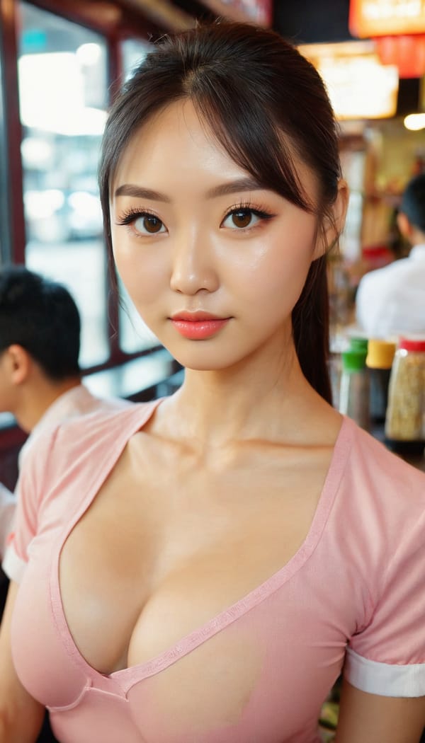 Tags: 21872187, SDXL
{"3": {"inputs": {"seed": 968508917408453, "steps": 32, "cfg": 5.64, "sampler_name": "dpmpp_2m", "scheduler": "karras", "denoise": 1.0, "model": ["27", 0], "positive": ["6", 0], "negative": ["7", 0], "latent_image": ["5", 0]}, "class_type": "KSampler"}, "4": {"inputs": {"ckpt_name": "juggernautxl.safetensors"}, "class_type": "CheckpointLoaderSimple"}, "5": {"inputs": {"width": 768, "height": 1344, "batch_size": 1}, "class_type": "EmptyLatentImage"}, "6": {"inputs": {"text": "28 year old girl, (chinese:1.02), (irish:1.07), (ukrainian:1.04), (double eyelids:1.04), (cute:1.08), (sexy lips:1.01), (temptress:1.06), (idol:1.04), (blush:1.06), (seductive pose:1.07), (eyelashes:1.10), (detailed face:1.05), (beautiful eyes:1.03), (slim:1.11), (seductive facial expression:1.14), (perky ass:0.95), (exposed ass:0.96), (looking back:1.00), (sexy ass:1.04), (thigh gap:1.09), (a waitress in uniform:1.05) working at a restaurant, (film:1.00), (candid cinema:1.09), (detailed skin:1.02), (textured skin:1.00), (natural looking skin:1.06), (skin fuzz:1.07), (RAW:1.03), (soft lighting:1.01), (portra:1.07)", "clip": ["27", 1]}, "class_type": "CLIPTextEncode"}, "7": {"inputs": {"text": "(worst quality:1.07), (twisted:1.08), (watermark:1.14), (bad hands:1.09), (open mouth:1.13), (distorted:1.10), (low resolution:1.07)", "clip": ["27", 1]}, "class_type": "CLIPTextEncode"}, "8": {"inputs": {"samples": ["3", 0], "vae": ["4", 2]}, "class_type": "VAEDecode"}, "25": {"inputs": {"lora_name": "nudify_xl.safetensors", "strength_model": 0.26, "strength_clip": 0.21, "model": ["4", 0], "clip": ["4", 1]}, "class_type": "LoraLoader"}, "26": {"inputs": {"lora_name": "shirtlift_SDXL_v2.safetensors", "strength_model": 0.11, "strength_clip": 0.18, "model": ["25", 0], "clip": ["25", 1]}, "class_type": "LoraLoader"}, "27": {"inputs": {"lora_name": "PerfectEyesXL.safetensors", "strength_model": 0.1, "strength_clip": 0.11, "model": ["26", 0], "clip": ["26", 1]}, "class_type": "LoraLoader"}, "30": {"inputs": {"model_name": "4x_NMKD-Superscale-SP_178000_G.pth"}, "class_type": "UpscaleModelLoader"}, "31": {"inputs": {"upscale_model": ["30", 0], "image": ["8", 0]}, "class_type": "ImageUpscaleWithModel"}, "32": {"inputs": {"upscale_method": "lanczos", "scale_by": 0.5, "image": ["31", 0]}, "class_type": "ImageScaleBy"}, "33": {"inputs": {"pixels": ["32", 0], "vae": ["4", 2]}, "class_type": "VAEEncode"}, "34": {"inputs": {"seed": 968508917408453, "steps": 32, "cfg": 5.64, "sampler_name": "dpmpp_2m", "scheduler": "karras", "denoise": 0.3, "model": ["27", 0], "positive": ["6", 0], "negative": ["7", 0], "latent_image": ["33", 0]}, "class_type": "KSampler"}, "36": {"inputs": {"samples": ["34", 0], "vae": ["4", 2]}, "class_type": "VAEDecode"}, "39": {"inputs": {"filename_prefix": "comfyapi-1714968480307", "images": ["36", 0]}, "class_type": "SaveImage"}}