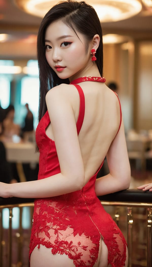 Tags: 21872187, SDXL
{"3": {"inputs": {"seed": 404653448470428, "steps": 64, "cfg": 5.78, "sampler_name": "dpmpp_2m", "scheduler": "karras", "denoise": 1.0, "model": ["27", 0], "positive": ["6", 0], "negative": ["7", 0], "latent_image": ["5", 0]}, "class_type": "KSampler"}, "4": {"inputs": {"ckpt_name": "juggernautxl.safetensors"}, "class_type": "CheckpointLoaderSimple"}, "5": {"inputs": {"width": 768, "height": 1344, "batch_size": 1}, "class_type": "EmptyLatentImage"}, "6": {"inputs": {"text": "20 year old girl, (chinese:1.05), (blush:0.96), (temptress:0.98), (detailed face:0.95), (pale skin:1.02), (seductive facial expression:1.01), (double eyelids:0.97), (idol:1.07), (seductive pose:1.14), (cute:1.07), (slim:1.01), (eyelashes:1.07), (sexy lips:1.01), (perky ass:1.11), (exposed ass:0.97), (looking back:1.13), (sexy ass:1.14), (thigh gap:1.10), (wearing a low-cut red dress:1.06) at a ballroom, (portra:1.01), (skin fuzz:1.05), (detailed skin:1.02), (soft lighting:1.01), (RAW:1.01), (textured skin:1.02), (film:1.05), (candid cinema:1.07), (natural looking skin:1.02)", "clip": ["27", 1]}, "class_type": "CLIPTextEncode"}, "7": {"inputs": {"text": "(watermark:1.08), (low resolution:1.05), (open mouth:1.07), (distorted:1.05), (twisted:1.09), (bad hands:1.09), (worst quality:1.05)", "clip": ["27", 1]}, "class_type": "CLIPTextEncode"}, "8": {"inputs": {"samples": ["3", 0], "vae": ["4", 2]}, "class_type": "VAEDecode"}, "25": {"inputs": {"lora_name": "nudify_xl.safetensors", "strength_model": 0.16, "strength_clip": 0.18, "model": ["4", 0], "clip": ["4", 1]}, "class_type": "LoraLoader"}, "26": {"inputs": {"lora_name": "shirtlift_SDXL_v2.safetensors", "strength_model": 0.07, "strength_clip": 0.05, "model": ["25", 0], "clip": ["25", 1]}, "class_type": "LoraLoader"}, "27": {"inputs": {"lora_name": "PerfectEyesXL.safetensors", "strength_model": 0.12, "strength_clip": 0.18, "model": ["26", 0], "clip": ["26", 1]}, "class_type": "LoraLoader"}, "30": {"inputs": {"model_name": "4x_NMKD-Superscale-SP_178000_G.pth"}, "class_type": "UpscaleModelLoader"}, "31": {"inputs": {"upscale_model": ["30", 0], "image": ["8", 0]}, "class_type": "ImageUpscaleWithModel"}, "32": {"inputs": {"upscale_method": "lanczos", "scale_by": 0.5, "image": ["31", 0]}, "class_type": "ImageScaleBy"}, "33": {"inputs": {"pixels": ["32", 0], "vae": ["4", 2]}, "class_type": "VAEEncode"}, "34": {"inputs": {"seed": 404653448470428, "steps": 64, "cfg": 5.78, "sampler_name": "dpmpp_2m", "scheduler": "karras", "denoise": 0.3, "model": ["27", 0], "positive": ["6", 0], "negative": ["7", 0], "latent_image": ["33", 0]}, "class_type": "KSampler"}, "36": {"inputs": {"samples": ["34", 0], "vae": ["4", 2]}, "class_type": "VAEDecode"}, "39": {"inputs": {"filename_prefix": "comfyapi-1713932422272", "images": ["36", 0]}, "class_type": "SaveImage"}}